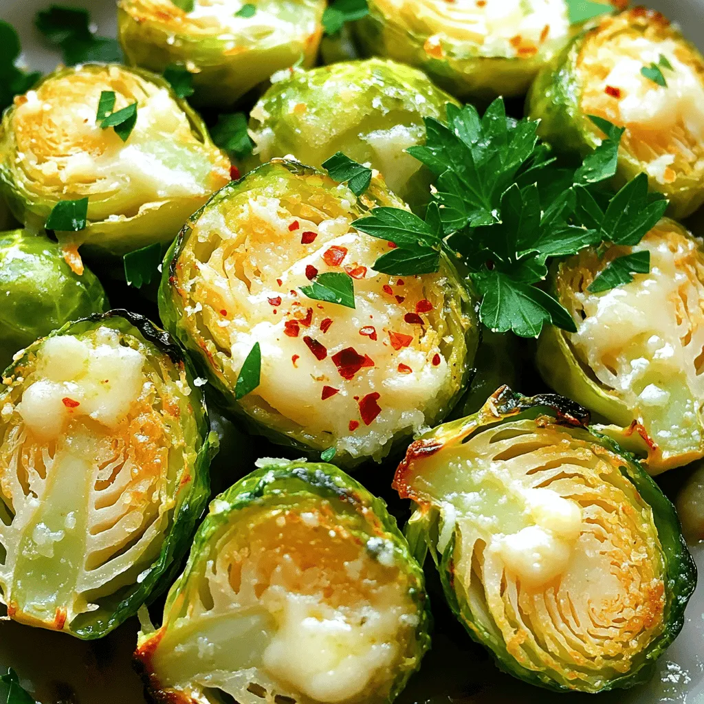 Für die Knoblauch Parmesan Rosenkohl brauchst du die folgenden Zutaten: - 450 g Rosenkohl, halbiert - 45 ml Olivenöl - 4 Zehen Knoblauch, fein gehackt - 120 ml geriebener Parmesan - 1 Teelöffel Knoblauchpulver - 1/2 Teelöffel rote Paprikaflocken (nach Belieben) - Salz und schwarzer Pfeffer nach Geschmack - Frische Petersilie, gehackt (zur Garnitur) Achte beim Kauf von Rosenkohl auf folgende Punkte: - Wähle feste, grüne Röschen ohne braune Stellen. - Die Röschen sollten gleichmäßig groß sein für gleichmäßiges Garen. - Frischer Rosenkohl hat einen milden, angenehmen Geruch. - Kaufe am besten Rosenkohl in der Saison, da er dann frisch und süß ist. Wenn du spezielle Diäten berücksichtigst, probiere diese Alternativen: - Verwende vegane Parmesan-Alternativen für eine pflanzliche Option. - Ersetze Olivenöl durch Kokosöl für einen anderen Geschmack. - Für glutenfreie Varianten, achte darauf, dass alle Zutaten glutenfrei sind. - Du kannst auch Nüsse oder Samen hinzufügen, um einen Crunch zu bieten. Heize zuerst den Ofen auf 200°C (400°F) vor. Diese Temperatur sorgt für eine schöne Bräunung. Bereite ein Backblech vor, indem du es mit Backpapier auslegst. Das hilft beim einfachen Abziehen der Röschen nach dem Rösten. Nimm 450 g frischen Rosenkohl und halbier ihn. Das Halbieren hilft, dass sie gleichmäßig garen. In einer großen Schüssel vermische die halbierten Röschen mit 45 ml Olivenöl. Füge 4 fein gehackte Zehen Knoblauch dazu. Dann streue 1 Teelöffel Knoblauchpulver und 1/2 Teelöffel rote Paprikaflocken hinzu. Schmecke die Mischung mit Salz und schwarzem Pfeffer ab. Mische alles gut, damit die Röschen gleichmäßig überzogen sind. Verteile die gewürzten Röschen auf dem Backblech in einer einzigen Schicht. Röste sie für 20-25 Minuten im Ofen. Schüttle das Blech in der Mitte der Garzeit, damit die Röschen gleichmäßig bräunen. Wenn sie goldbraun und zart sind, nimm das Blech heraus. Streue sofort 120 ml geriebenen Parmesan über die heißen Röschen. Vermenge sie erneut, damit der Käse schmilzt und sich gut verteilt. Garnier die Röschen mit frisch gehackter Petersilie für den letzten Schliff. Um die Aromen zu intensivieren, wähle frischen Knoblauch. Frischer Knoblauch gibt mehr Geschmack. Du kannst auch die Knoblauchmenge nach deinem Geschmack anpassen. Ein Spritzer Zitrone am Ende bringt Frische. Die rote Paprikaflocken verleihen eine leichte Schärfe. Wenn du es milder magst, lass sie weg oder reduziere die Menge. Ein häufiger Fehler ist, die Röschen nicht gleichmäßig zu verteilen. Achte darauf, dass sie in einer einzigen Schicht liegen. Wenn sie übereinanderliegen, garen sie nicht gleichmäßig. Röste die Röschen nicht zu lange, sonst werden sie trocken. Überprüfe sie nach 20 Minuten. Zu viel Salz kann den Geschmack überdecken. Füge es also nach und nach hinzu. Ein großes Backblech ist wichtig, um Platz für alle Röschen zu schaffen. Verwende eine große Schüssel, um die Röschen gut zu vermengen. Ein scharfes Messer hilft beim Schneiden der Röschen. Ein Spatel ist nützlich, um sie gleichmäßig zu verteilen. Ein Messlöffel sorgt für die genaue Menge an Gewürzen. {{image_4}} Es gibt viele Wege, Knoblauch Parmesan Rosenkohl zu variieren. Sie können andere Käsesorten verwenden, wie Feta oder Gruyère. Diese Käsesorten geben einen neuen Geschmack. Fügen Sie einige Nüsse hinzu, wie Mandeln oder Walnüsse, für einen Crunch. Sie können auch getrocknete Cranberries oder andere Früchte integrieren, um etwas Süße hinzuzufügen. Um das Rezept vegan zu machen, ersetzen Sie den Parmesan mit einer pflanzlichen Alternative. Viele Marken bieten eine gute vegane Käseoption an. Achten Sie darauf, dass diese glutenfrei ist, wenn nötig. Verwenden Sie zusätzlich glutenfreies Brotkrumen, um eine knusprige Textur zu erreichen. Diese Anpassungen machen das Gericht für alle Diäten geeignet. Knoblauch Parmesan Rosenkohl passt gut zu vielen Hauptgerichten. Servieren Sie ihn mit gebratenem Hähnchen oder Lachs. Er harmoniert auch gut mit Quinoa oder Reisgerichten. Diese Kombinationen machen ein ausgewogenes und schmackhaftes Essen. Sie können sogar die Röschen mit anderen Gemüsearten mischen. Karotten oder Süßkartoffeln sind tolle Ergänzungen. Um übrig gebliebenen Rosenkohl frisch zu halten, lege ihn in einen luftdichten Behälter. Dies verhindert, dass die Röschen austrocknen oder Gerüche aufnehmen. Lass die Röschen zuerst auf Raumtemperatur abkühlen, bevor du sie lagerst. Wenn du die Röschen wieder aufwärmen möchtest, benutze den Ofen. Heize ihn auf 180°C (350°F) vor. Lege die Röschen auf ein Backblech und röste sie für etwa 10-15 Minuten. So bleiben sie knusprig und lecker. Du kannst sie auch in der Mikrowelle erhitzen, aber sie werden dann nicht so knusprig. Im Kühlschrank sind die übrig gebliebenen Röschen bis zu 3 Tage haltbar. Wenn du sie länger aufbewahren möchtest, kannst du sie einfrieren. Dazu lege die Röschen in einen gefrierfesten Behälter oder Beutel. So bleiben sie bis zu 3 Monate frisch. Achte darauf, sie gut zu beschriften, damit du nicht vergisst, wann du sie eingefroren hast. Rosenkohl braucht etwa 20-25 Minuten im Ofen. Der Ofen sollte auf 200°C vorgeheizt sein. In der Mitte der Garzeit schütteln Sie das Blech. So bräunen die Röschen gleichmäßig. Wenn sie goldbraun und zart sind, sind sie fertig. Ja, das können Sie! Sie können die Röschen bis zu einem Tag im Voraus vorbereiten. Halbieren Sie die Röschen und mischen Sie sie mit dem Olivenöl und den Gewürzen. Lagern Sie die Mischung in einem luftdichten Behälter im Kühlschrank. Röstzeit bleibt gleich, auch wenn sie gekühlt sind. Knoblauch Parmesan Rosenkohl passt zu vielen Gerichten. Er ergänzt gut gebratenes Fleisch oder Fisch. Sie können ihn auch mit einem Quinoa-Salat oder einem Kartoffelpüree servieren. Viele lieben es, ihn zu Pasta-Gerichten oder Risotto zu kombinieren. Rosenkohl zuzubereiten ist einfach und macht Spaß. Wir haben gezeigt, welche Zutaten du brauchst und wie du die besten auswählst. Mit den Schritt-für-Schritt-Anleitungen röstest du die Röschen perfekt. Fehler kannst du vermeiden, wenn du unsere Tipps nutzt. Sei kreativ und probiere die Variationen aus. Lagere Reste richtig, damit sie frisch bleiben. Mit diesen Infos gelingt dir der perfekte Rosenkohl! Viel Freude beim Kochen und Entdecken neuer Geschmäcker!