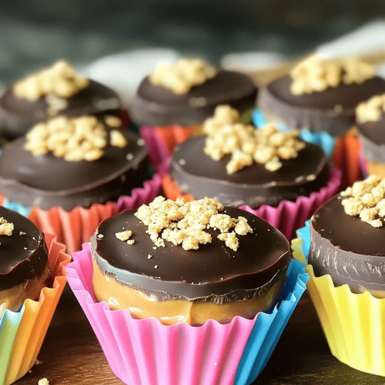 Um die perfekten veganen Schokoladen-Erdnussbutter-Törtchen zu machen, brauchst du folgende Zutaten: - 1 Tasse dunkle Schokoladenstückchen (vegan) - 1/2 Tasse cremiges, natürliches Erdnussbutter - 1/4 Tasse Ahornsirup - 1/2 Teelöffel Vanilleextrakt - 1/2 Tasse zerbröselte Graham-Cracker (oder Mandelmehl für glutenfreie Option) - Eine Prise Meersalz - Silikon-Muffinförmchen oder Mini-Cupcake-Liner Diese Zutaten machen die Törtchen reichhaltig und lecker. Die dunkle Schokolade sorgt für einen tiefen Geschmack, während das Erdnussbutter eine cremige Füllung gibt. Wenn du Allergien hast, gibt es tolle Alternativen: - Nutze glutenfreies Mandelmehl anstelle von Graham-Crackern. - Für eine zuckerfreie Version, ersetze den Ahornsirup durch einen geeigneten Süßstoff. - Wenn du Erdnüsse nicht magst, probiere Mandelbutter oder Sonnenblumenbutter. Diese Optionen helfen, dass jeder die Törtchen genießen kann, ohne sich Sorgen zu machen. Die Wahl der Zutaten ist wichtig. Hier sind einige Tipps: - Wähle hochwertige, dunkle Schokolade. Sie sollte mindestens 70% Kakao haben. - Achte darauf, dass die Erdnussbutter ungesüßt und ohne Zusatzstoffe ist. - Verwende frischen Ahornsirup für den besten Geschmack. Mit diesen Tipps wirst du die besten Zutaten finden, um deine veganen Schokoladen-Erdnussbutter-Törtchen noch besser zu machen! Zuerst schmelze die dunklen Schokoladenstückchen. Nutze eine mikrowellengeeignete Schüssel. Erhitze die Schokolade in 30-Sekunden-Intervallen. Rühre gut um, bis die Schokolade glatt ist. Achte darauf, dass sie nicht anbrennt. Lege ein Muffinblech mit Silikon-Muffinförmchen oder Mini-Cupcake-Linern aus. So lassen sich die Törtchen später leicht entfernen. Gib in jedes Förmchen etwa 1 Esslöffel geschmolzene Schokolade. Kippe die Form leicht, um den Boden und die Seiten zu beschichten. Bewahre etwas Schokolade für das Topping auf. Stelle das Blech für etwa 10 Minuten in das Gefrierfach, damit die Schokolade fest wird. Jetzt bereite die Füllung vor. Vermische in einer Schüssel die Erdnussbutter, den Ahornsirup, den Vanilleextrakt, die Graham-Cracker und eine Prise Meersalz. Rühre alles gut um, bis eine glatte Masse entsteht. Nimm das Muffinblech aus dem Gefrierfach. Füge in jedes Förmchen etwa 1 Esslöffel der Erdnussbutter-Mischung hinzu. Lass oben Platz für die Schokoladenschicht. Gieße die restliche geschmolzene Schokolade gleichmäßig über die Füllung. Stelle das Blech zurück ins Gefrierfach für weitere 30 Minuten. Wenn die Törtchen fest sind, löse sie vorsichtig aus dem Blech und genieße sie! Ein häufiger Fehler ist das Überhitzen der Schokolade. Schmelze sie in kurzen Intervallen. Rühre nach jedem Intervall gut um. So bleibt die Schokolade glatt und glänzend. Achte darauf, die Füllung nicht zu dick zu machen. Eine zu feste Mischung lässt sich schwer in die Förmchen füllen. Die perfekte Konsistenz erreichst du durch die richtige Mischung. Verwende cremige Erdnussbutter ohne Zusatzstoffe. Mische die Erdnussbutter mit dem Ahornsirup und dem Vanilleextrakt gut. Du solltest eine glatte und streichfähige Masse erhalten. Wenn du die Törtchen im Kühlschrank lagerst, werden sie fester. So bekommst du einen tollen Biss. Du kannst die Törtchen leicht anpassen. Magst du es fruchtig? Füge pürierte Bananen oder Himbeeren zur Füllung hinzu. Für einen nussigen Geschmack kannst du geröstete Mandeln oder Haselnüsse verwenden. Wenn du eine glutenfreie Option wählst, benutze Mandelmehl statt Graham-Crackern. So kannst du die Törtchen nach deinem Geschmack gestalten! {{image_4}} Ein Stück meiner veganen Schokoladen-Erdnussbutter-Törtchen hat etwa 150 Kalorien. Diese Törtchen sind reich an gesunden Fetten und Proteinen. Jede Portion enthält etwa: - 10 g Fett - 5 g Kohlenhydrate - 3 g Eiweiß Die Törtchen sind eine große Quelle für Energie und Genuss. Die Zutaten in diesen Törtchen bieten viele Vorteile: - Dunkle Schokolade hat Antioxidantien. Sie kann das Herz gesund halten. - Erdnussbutter enthält gesunde Fette und Eiweiß. Sie hilft beim Sättigungsgefühl. - Ahornsirup ist ein natürlicher Süßstoff. Er hat weniger Verarbeitsung als Zucker. - Graham-Cracker oder Mandelmehl bieten Ballaststoffe. Sie sind gut für die Verdauung. Diese Törtchen sind nicht nur lecker, sondern auch nahrhaft. Jede Portion ist genau richtig zum Genießen. Ich empfehle, nicht mehr als zwei Törtchen auf einmal zu essen. So bleibt der Genuss frisch und nicht übertrieben. Teile die Törtchen mit Freunden oder Familie. Das macht Spaß und macht das Essen noch besser. Bewahre die Törtchen in einem luftdichten Behälter auf. So bleiben sie frisch und lecker. Um die veganen Schokoladen-Erdnussbutter-Törtchen frisch zu halten, lege sie in einen luftdichten Behälter. Du kannst sie im Kühlschrank oder bei Raumtemperatur aufbewahren. Achte darauf, dass sie nicht mit anderen starken Gerüchen in Berührung kommen. Das könnte ihren Geschmack verändern. Im Kühlschrank bleiben die Törtchen etwa eine Woche frisch. Sie bekommen eine festere Konsistenz, was viele mögen. Bei Raumtemperatur halten sie sich drei bis vier Tage. Sie werden weicher und schmelzen schneller im Mund. Wähle die Lagerung abhängig von deiner Vorliebe für die Konsistenz. Wenn du die Törtchen für längere Zeit aufbewahren möchtest, friere sie ein. Lege sie in einen gefrierfesten Behälter oder umwickle sie gut mit Frischhaltefolie. So bleiben sie bis zu drei Monate frisch. Lass sie einfach im Kühlschrank auftauen, wenn du sie genießen möchtest. Das macht sie schnell wieder bereit zum Naschen! Ja, du kannst die Törtchen ohne Erdnussbutter machen. Du kannst stattdessen Mandelbutter, Cashewbutter oder Sonnenblumenbutter verwenden. Diese Alternativen geben einen ähnlichen Geschmack und eine gute Textur. Achte darauf, dass die Konsistenz der Füllung gleich bleibt. Wenn du eine andere Nussbutter verwendest, kann der Geschmack leicht variieren. Probiere es aus und finde deine Lieblingsalternative! Vegane Schokoladenstückchen findest du in vielen Supermärkten und Bioläden. Schau in der Backabteilung nach. Du kannst auch Online-Shops besuchen, die sich auf vegane Produkte spezialisiert haben. Beliebte Marken sind Enjoy Life und Lily's Sweets. Achte darauf, dass sie als vegan gekennzeichnet sind. So stellst du sicher, dass sie keine tierischen Produkte enthalten. Die Törtchen halten im Kühlschrank etwa eine Woche. Bewahre sie in einem luftdichten Behälter auf. So bleiben sie frisch und lecker. Bei Raumtemperatur halten sie nicht so lange. Wenn du sie länger aufbewahren möchtest, kannst du sie auch einfrieren. Das verlängert die Haltbarkeit auf bis zu drei Monate. Achte darauf, sie gut zu verpacken, damit sie nicht austrocknen. Diese Törtchen aus Schokolade und Erdnussbutter sind einfach und lecker. Du hast gelernt, welche Zutaten wichtig sind und wie du Allergikern gerecht werden kannst. Die Schritt-für-Schritt-Anleitung zeigt dir, wie du die Törtchen perfekt zubereitest. Mit den Tipps vermeidest du häufige Fehler und erreichst die ideale Konsistenz. Denke daran, sie richtig zu lagern, damit sie frisch bleiben. Nutze die FAQs, um Fragen zu klären. Experimentiere mit Variationen, um den Geschmack zu ändern. Viel Spaß beim Ausprobieren dieser köstlichen Törtchen!