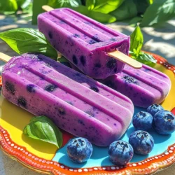 Blaubeeren sind der Star in unseren Popsicles. Sie bringen eine süße und fruchtige Note. Ich verwende immer eine Tasse frische Blaubeeren. Achte darauf, dass sie reif und saftig sind. So schmecken die Popsicles einfach besser. Blaubeeren sind auch gesund. Sie sind reich an Antioxidantien und Vitaminen. Basilikum verleiht den Popsicles einen einzigartigen Geschmack. Ich nehme eine halbe Tasse frische Basilikumblätter. Diese sollten fest gepackt sein. Wenn du sie hinzufügst, bekommen die Popsicles eine frische Note. Basilikum ist gut für die Verdauung und hat viele gesundheitliche Vorteile. Für den perfekten Geschmack brauchst du eine Tasse frisch gepressten Zitronensaft. Das sind etwa vier bis sechs Zitronen. Zitronen bringen eine tolle Säure. Sie harmonieren gut mit der Süße der Blaubeeren. Ich verwende 1/4 Tasse Honig oder Ahornsirup als Süßungsmittel. Du kannst die Menge je nach deinem Geschmack anpassen. Außerdem brauchst du eine Prise Salz und die Schale von einer Zitrone. So wird der Geschmack noch intensiver. Zuerst musst du alle Zutaten bereitstellen. Du brauchst eine Tasse frische Blaubeeren und eine halbe Tasse frische Basilikumblätter. Achte darauf, dass die Blaubeeren reif sind. Frische Basilikumblätter geben einen tollen Geschmack. Presse vier bis sechs Zitronen, um eine Tasse Zitronensaft zu bekommen. Halte auch eine Tasse Wasser und ein Viertel Tasse Honig oder Ahornsirup bereit. Vergiss nicht eine Prise Salz und die Schale von einer Zitrone. Gib alle Zutaten in einen Mixer. Beginne mit den Blaubeeren, dann die Basilikumblätter. Füge den Zitronensaft und das Wasser hinzu. Danach kommt der Honig oder Ahornsirup. Gib die Zitronenschale und die Prise Salz dazu. Mixe alles gut, bis die Mischung glatt ist. Siebe die Mischung durch ein feines Sieb in eine Schüssel. Drücke mit einem Spatel nach, um die Flüssigkeit zu extrahieren. Jetzt kannst du die Mischung probieren und die Süße anpassen. Fülle die Mischung gleichmäßig in die Popsicle-Formen. Lass dabei ein kleines Stück Platz an der Oberseite. Dies hilft der Mischung, beim Gefrieren zu expandieren. Stecke die Popsicle-Stäbchen hinein. Stelle die Formen für mindestens vier bis sechs Stunden in den Gefrierschrank. Warte, bis die Popsicles fest gefroren sind. Um sie herauszunehmen, halte die Formen kurz unter warmes Wasser. So gleiten die Popsicles leicht heraus. Um die besten Ergebnisse zu erzielen, nutze frische Zutaten. Wähle reife Blaubeeren, die süß und saftig sind. Achte darauf, dass die Basilikumblätter frisch sind. Sie geben dem Popsicle einen tollen Geschmack. Frisch gepresster Zitronensaft sorgt für den besten Geschmack. Vermeide Fertigprodukte, sie schmecken oft nicht so gut. Gefrorene Popsicles können manchmal schwer herauszunehmen sein. Halte die Formen einfach unter warmes Wasser für ein paar Sekunden. Dies macht es einfacher, die Popsicles zu lösen. Sei vorsichtig, dass du nicht zu lange wartest, sonst schmelzen sie. Wenn du die Popsicles auf einen Teller stellst, sieht es schöner aus. Garnieren mit Blaubeeren und Basilikum macht sie noch ansprechender. Die Süße kannst du nach deinem Geschmack anpassen. Probiere die Mischung, bevor du sie in die Formen füllst. Füge mehr Honig oder Sirup hinzu, wenn du es süßer magst. Wenn du einen weniger süßen Geschmack willst, reduziere die Menge. Denke daran, dass die Süße beim Gefrieren etwas weniger stark schmeckt. {{image_4}} Du kannst die Blaubeeren gegen andere Früchte austauschen. Erdbeeren, Himbeeren oder Pfirsiche passen gut. Mische sie mit Basilikum für einen frischen Geschmack. Achte darauf, die gleiche Menge Früchte zu verwenden. Jede neue Kombination bringt einen besonderen Geschmack. Basilikum ist großartig, aber versuche auch andere Kräuter. Minze oder Thymian können interessante Aromen hinzufügen. Diese Kräuter bringen eine neue Frische in deine Popsicles. Experimentiere mit verschiedenen Mengen, um die perfekte Mischung zu finden. Möchtest du eine vegane Version? Ersetze den Honig durch Agavendicksaft oder Kokosnektar. Für eine zuckerfreie Option nutze Stevia oder Erythrit. Diese Alternativen halten die Popsicles süß, ohne Zucker zu verwenden. Achte darauf, die Süßstoffe nach deinem Geschmack zu justieren. Das Einfrieren der Blaubeeren Basilikum Limonade Popsicles ist einfach. Achte darauf, die Mischung in saubere Popsicle-Formen zu füllen. Lass dabei etwas Platz an der Oberseite. Dies hilft, wenn die Popsicles gefrieren und sich ausdehnen. Wenn du eine große Menge machst, kannst du auch einen Behälter verwenden. Sobald die Popsicles gefroren sind, kannst du sie sicher im Gefrierschrank lagern. Verwende einen luftdichten Behälter oder wickele die Popsicles in Frischhaltefolie ein. Dies schützt sie vor Frost und verhindert, dass sie andere Gerüche aufnehmen. Lagere die Popsicles in einer Ecke des Gefrierschranks, wo sie nicht berührt werden. Die Haltbarkeit der Blaubeeren Basilikum Limonade Popsicles beträgt bis zu zwei Monate. Nach dieser Zeit können sie an Geschmack verlieren. Achte darauf, sie nicht zu lange im Gefrierschrank zu lassen. Wenn du die Popsicles länger aufbewahrst, überprüfe vor dem Verzehr den Geruch und die Farbe. Schmecken sie gut? Dann sind sie bereit zum Genießen! Die Popsicles brauchen mindestens 4 bis 6 Stunden, um fest zu werden. Wenn du sie über Nacht im Gefrierschrank lässt, sind sie perfekt gefroren. Achte darauf, dass sie gut gefüllt sind und Platz zum Ausdehnen haben. So bleiben sie in der Form und brechen nicht. Ja, du kannst gefrorene Blaubeeren verwenden. Sie sind eine gute Option, wenn frische nicht verfügbar sind. Gefrorene Blaubeeren haben oft einen intensiven Geschmack. Achte darauf, sie gut zu mixen, bis sie eine glatte Konsistenz erreichen. Es kann sein, dass du die Mischung etwas länger mixen musst. Für Honig kannst du auch Ahornsirup verwenden. Beide Süßungsmittel passen gut zu den Blaubeeren. Du kannst auch Agavensirup oder Stevia nutzen, wenn du eine zuckerfreie Option suchst. Probiere verschiedene Süßstoffe aus, um deinen perfekten Geschmack zu finden. Dieser Blogbeitrag zeigt, wie man leckere Blaubeer-Popsicles macht. Wir haben die besten Zutaten wie frische Blaubeeren und Basilikum behandelt. Dann erklärte ich den einfachen Prozess des Mixens und Gefrierens. Tipps für die besten Ergebnisse waren ebenfalls wichtig. Vielfalt in Rezepten und Aufbewahrungshinweise helfen dir, sie perfekt zu halten. Überrasche deine Freunde mit diesen Popsicles und experimentiere mit verschiedenen Früchten. Viel Spaß beim Ausprobieren!