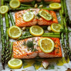 - 4 Lachsfilets (je ca. 170 Gramm) - 1 Bund Spargel, die Enden abgeschnitten - 2 Esslöffel Olivenöl - 2 Zitronen, eine zum Schneiden, eine zum Auspressen - 2 Esslöffel frischer Dill, gehackt (oder 1 Esslöffel getrockneter Dill) - 3 Knoblauchzehen, fein gehackt - Salz und Pfeffer nach Geschmack - 1 Teelöffel Paprika (optional) Die Zutaten sind einfach, aber sie machen das Gericht besonders. Ich wähle immer frischen Lachs. Die Textur ist zarter und der Geschmack ist besser. Der Spargel gibt dem Gericht eine schöne Farbe und einen knackigen Biss. Für die Gewürze nutze ich frischen Dill. Sein Geschmack passt perfekt zu Lachs. Knoblauch bringt einen tollen Duft in die Küche. Ich empfehle, etwas Paprika hinzuzufügen. Das gibt eine schöne Farbe und zusätzlichen Geschmack. Die Öle und Zitronen sind wichtig. Das Olivenöl sorgt für einen tollen Glanz. Der Saft der Zitronen bringt Frische. Ich liebe es, mit Zitrusfrüchten zu kochen. Sie machen jedes Gericht lebendiger. Mit diesen Zutaten wird das Blitzschnelle Sheet Pan Lemon Dill Salmon und Spargel ein Hit. Du wirst die Kombination lieben! - Heize den Ofen auf 200°C vor. - Lege ein großes Backblech mit Backpapier aus. - In einer kleinen Schüssel vermenge 2 Esslöffel Olivenöl, den Saft von 1 Zitrone, 3 fein gehackte Knoblauchzehen und 2 Esslöffel frischen Dill. - Füge Salz, Pfeffer und optional 1 Teelöffel Paprika hinzu. - Platziere 4 Lachsfilets in der Mitte des Backblechs. - Gieße die Hälfte der Ölmischung über die Filets. - Arrange den vorbereiteten Spargel rund um den Lachs. - Träufle die restliche Ölmischung über den Spargel und würze ihn mit Salz und Pfeffer. - Backe das Blech 15-20 Minuten. Der Lachs sollte gar sein und leicht zerfallen. - Der Spargel bleibt zart und knackig. - Nimm das Blech heraus und lass das Gericht eine Minute abkühlen. - Serviere den Lachs und Spargel direkt vom Blech oder auf einer großen Servierplatte. - Garnieren mit Zitronenscheiben und frischem Dill für einen eleganten Look. - Lachs richtig garen: Garen Sie den Lachs bei 200°C. Er ist fertig, wenn er leicht mit einer Gabel zerfällt. Achten Sie auf die Farbe. Der Lachs sollte leicht rosa und saftig sein, nicht trocken. - Aromatisierungsmöglichkeiten: Experimentieren Sie mit verschiedenen Kräutern. Verwenden Sie Estragon oder Petersilie für neue Aromen. Ein Spritzer Limette kann auch einen frischen Kick geben. - Vorbereitung im Voraus: Schneiden Sie das Gemüse einen Tag vorher. Das spart Zeit am Kochtag. Mischen Sie die Ölmischung schon am Morgen. So sind Sie bereit, wenn es Zeit zum Kochen ist. - Ausrüstung und Küchenhelfer: Ein gutes Backblech ist wichtig. Verwenden Sie Backpapier, um das Reinigen zu erleichtern. Halten Sie eine Schüssel und ein Schneidebrett bereit. So bleibt Ihre Küche ordentlich. {{image_4}} Sie können viele Gemüse mit diesem Rezept verwenden. Spargel ist toll, aber auch Brokkoli oder Zucchini passen gut. Saisonales Gemüse bringt frische Aromen. Im Frühling sind grüne Bohnen oder Erbsen eine schöne Wahl. Im Herbst sind Kürbis und Karotten lecker. Experimentieren Sie mit Gemüse, das Ihnen gefällt. Wenn Sie glutenfrei essen, ist dieses Rezept perfekt. Alle Zutaten sind von Natur aus glutenfrei. Für kalorienbewusste Optionen können Sie weniger Öl verwenden. Sie können auch Lachs durch Hähnchenbrust ersetzen. Hähnchen hat einen ähnlichen Geschmack und ist eine gute Proteinquelle. Veganer können Tofu probieren. Tofu lässt sich leicht würzen und backen. Wenn du Reste von deinem Sheet Pan Lemon Dill Salmon und Spargel hast, kannst du sie einfach aufbewahren. Kühlschrank vs. Gefriertruhe - Lagere die Reste in einem luftdichten Behälter im Kühlschrank. - Sie bleiben dort für 2-3 Tage frisch. - Wenn du die Reste länger aufbewahren willst, friere sie ein. - Die Reste halten in der Gefriertruhe bis zu 2 Monate. Tipps zur Aufwärmung - Zum Aufwärmen, benutze den Ofen oder die Mikrowelle. - Im Ofen: Bei 180°C für etwa 10 Minuten aufwärmen. - In der Mikrowelle: Heize in kurzen Intervallen von 30 Sekunden. Die Frische der Zutaten ist wichtig für den Geschmack. Frische von Lachs und Gemüse - Kaufe frischen Lachs, der klar und glänzend aussieht. - Spargel sollte knackig sein und keine braunen Stellen haben. Vermeidung von Lebensmittelverschwendung - Plane deine Portionen gut, um Reste zu minimieren. - Nutze die Reste in einem Salat oder einer Suppe. - So kannst du den Geschmack genießen und Abfall vermeiden. Der Lachs braucht 15 bis 20 Minuten im Ofen. Die genaue Zeit hängt von der Dicke der Filets ab. Achte darauf, dass der Lachs gar ist. Er sollte sich leicht mit einer Gabel zerteilen lassen. Der Spargel bleibt knackig, wenn du ihn nicht zu lange backst. Ja, gefrorener Lachs ist eine gute Option. Du solltest ihn vorher auftauen. Am besten lässt du ihn über Nacht im Kühlschrank auftauen. Wenn du keinen Zeitdruck hast, ist das die beste Methode. Achte darauf, den Lachs gut abzutrocknen, bevor du ihn würzt und backst. So bleibt er saftig. Für eine vollständige Mahlzeit kannst du Quinoa oder einen leichten Salat servieren. Beides ergänzt den Lachs und den Spargel wunderbar. Auch geröstete Kartoffeln sind eine tolle Wahl. Sie bringen eine schöne Textur und weiteren Geschmack ins Spiel. In diesem Artikel haben wir die Zubereitung von Lachs und Spargel ausführlich behandelt. Wir schauten uns die Zutaten an und erstellten eine Schritt-für-Schritt-Anleitung. Ich gab Ihnen Tipps, um das Rezept zu perfektionieren und schnelle Lösungen für die Küche zu finden. Sie können sogar Varianten für spezielle Diäten ausprobieren. Mit diesen Informationen können Sie ein gesundes und leckeres Gericht zaubern. Genießen Sie das Kochen und die Vielfalt, die frischer Lachs und Gemüse bieten!