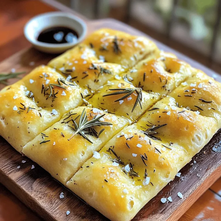 Für dieses leckere Focaccia-Brot brauchst du: - 4 Tassen Allzweckmehl - 1 ½ Tassen warmes Wasser (ca. 43°C) - 2 Teelöffel Trockenhefe - 2 Teelöffel Zucker - 2 Teelöffel Salz - ¼ Tasse Olivenöl (plus extra zum Beträufeln) - 1 Esslöffel getrockneter Oregano - 1 Esslöffel getrocknetes Basilikum - 1 Esslöffel frischer Rosmarin, gehackt (oder 1 Teelöffel getrocknet) - Flakey Meersalz für das Topping Wähle frische Zutaten für den besten Geschmack. Das Olivenöl sollte hochwertig sein. Für die Kräuter, frische Varianten können einen tollen Geschmack bringen. Achte darauf, dass die Trockenhefe frisch ist. Alte Hefe kann das Aufgehen des Brotes verhindern. Das Wasser sollte warm, aber nicht heiß sein. Heißes Wasser kann die Hefe abtöten. Wenn du keine Tassen hast, sind hier einige Umrechnungen: - 1 Tasse Mehl = etwa 120 Gramm - 1 Teelöffel = etwa 5 Milliliter - 1 Esslöffel = etwa 15 Milliliter Diese Umrechnungen helfen dir, die Zutaten genau zu messen. So gelingt dein Focaccia-Brot perfekt! Um das Focaccia-Brot zu machen, beginne mit der Hefe. Mische in einer kleinen Schüssel warmes Wasser, Zucker und Trockenhefe. Lass die Mischung für 5 bis 10 Minuten stehen. Sie sollte schaumig sein. Das zeigt, dass die Hefe aktiv ist. In einer großen Schüssel vermenge das Mehl, Salz, Oregano und Basilikum. Drücke eine Mulde in die Mitte. Gieße die Hefe-Mischung und ¼ Tasse Olivenöl hinein. Rühre alles gut mit einem Holzlöffel um. Knete den Teig dann etwa 8 bis 10 Minuten auf einer bemehlten Fläche. Der Teig sollte glatt und elastisch sein. Gib den Teig in eine gefettete Schüssel. Decke ihn mit einem Küchentuch ab und lasse ihn an einem warmen Ort für 1 bis 2 Stunden gehen. Der Teig sollte sich verdoppeln. Heize den Ofen auf 200°C vor. Wenn der Teig aufgegangen ist, drücke ihn sanft zusammen. Forme ihn zu einem Rechteck. Lege den Teig auf ein gefettetes Backblech oder Backpapier. Verwende deine Finger, um Dellen auf der Oberfläche zu machen. Beträufle den Teig großzügig mit Olivenöl. Verteilt Rosmarin und flakiges Meersalz gleichmäßig auf dem Teig. Lass ihn für weitere 20 bis 30 Minuten aufgehen. Backe das Focaccia im vorgeheizten Ofen für 20 bis 25 Minuten. Es sollte goldbraun sein. Klopfe leicht auf die Oberseite. Wenn es hohl klingt, ist es fertig. Nimm das Brot aus dem Ofen und lasse es einige Minuten abkühlen. Schneide das Brot dann in Scheiben. Serviere das Focaccia warm mit einer Schale Olivenöl zum Dippen. Garniere es mit frischen Kräutern für eine schöne Optik. Der erste Fehler ist, die Hefe nicht richtig aktivieren. Mischen Sie sie mit warmem Wasser und Zucker. Warten Sie, bis die Mischung schaumig wird. Das zeigt, dass die Hefe aktiv ist. Ein weiterer Fehler ist, den Teig nicht genug zu kneten. Kneten Sie den Teig etwa 8-10 Minuten. So wird er glatt und elastisch. Lassen Sie den Teig auch genug Zeit zum Gehen. Er sollte sich verdoppeln. Um perfektes Focaccia zu machen, ist die Temperatur wichtig. Heizen Sie den Ofen gut vor. Backen Sie das Brot bei 200°C. Achten Sie darauf, den Teig zu drücken, um die Dellen zu formen. Diese Dellen halten das Olivenöl und die Aromen gut. Verwenden Sie frische Kräuter, wenn möglich. Sie geben dem Brot mehr Geschmack und Frische. Das Olivenöl ist sehr wichtig für den Geschmack. Wählen Sie ein hochwertiges, extra natives Olivenöl. Es sollte fruchtig und leicht bitter sein. Dies gibt dem Focaccia einen tollen Geschmack. Beträufeln Sie den Teig großzügig vor dem Backen. Das sorgt für eine goldbraune, knusprige Kruste. {{image_4}} Wenn du glutenfreies Focaccia-Brot machen möchtest, kannst du glutenfreies Mehl verwenden. Achte darauf, eine Mischung zu wählen, die für Brot geeignet ist. Du kannst auch Xanthangummi hinzufügen, um die Textur zu verbessern. Halte die anderen Zutaten gleich, um den tollen Geschmack zu bewahren. Das Rezept lässt sich leicht veganisieren. Ersetze einfach das Olivenöl durch eine pflanzliche Butter oder mehr Olivenöl. Die Trockenhefe ist bereits vegan. Du kannst auch pflanzliche Milch verwenden, um den Teig noch saftiger zu machen. So bleibt der Genuss ganz ohne tierische Produkte. Experimentiere mit verschiedenen Toppings, um dein Focaccia-Brot zu verfeinern. Hier sind einige Ideen: - Oliven: Füge schwarze oder grüne Oliven hinzu. - Tomaten: Halbiere Kirschtomaten und drücke sie in den Teig. - Zwiebeln: Dünn geschnittene rote Zwiebeln geben einen tollen Geschmack. - Käse: Streue geriebenen Parmesan oder veganen Käse obenauf. - Nüsse: Walnüsse oder Pinienkerne für einen crunchigen Biss. Diese Variationen machen das Focaccia-Brot einzigartig und lecker. Um das Focaccia frisch zu halten, lege es in eine luftdichte Box. Ein Küchentuch kann auch helfen, Feuchtigkeit zu bewahren. Achte darauf, dass das Brot nicht zu fest eingewickelt ist. So bleibt die Kruste knusprig. Wenn du das Brot länger aufbewahren möchtest, friere es ein. Teile es in Stücke, damit du nur das nimmst, was du brauchst. Wenn das Focaccia etwas trocken wird, kannst du es einfach aufwärmen. Heize den Ofen auf 180°C vor. Lege das Focaccia auf ein Backblech und beträufle es mit etwas Olivenöl. Backe es für etwa 5-10 Minuten. So wird es wieder warm und knusprig. Du kannst das Brot auch kurz in die Mikrowelle legen, aber die Kruste bleibt dann weich. Das Focaccia ist bei Raumtemperatur etwa 2-3 Tage haltbar. Wenn du es im Kühlschrank lagerst, hält es bis zu einer Woche. Im Gefrierschrank kann es bis zu 3 Monate bleiben. Achte darauf, dass es gut verpackt ist, um Gefrierbrand zu vermeiden. So kannst du dein köstliches Brot immer wieder genießen! Der Teig geht nicht auf, wenn die Hefe nicht aktiv ist. Hefe braucht Wärme und Zucker. Wenn das Wasser zu heiß ist, kann die Hefe sterben. Achte darauf, dass das Wasser etwa 43°C hat. Wenn der Teig nicht aufgeht, kann es auch an alten Zutaten liegen. Überprüfe das Haltbarkeitsdatum der Hefe. Ein weiterer Grund könnte zu viel Salz sein. Salz kann die Hefe schädigen, wenn man es direkt hinzufügt. Ja, du kannst frische Kräuter verwenden. Frische Kräuter geben mehr Geschmack. Nutze die dreifache Menge frischer Kräuter. Zum Beispiel, wenn du 1 Esslöffel getrockneten Oregano nimmst, dann nutze 3 Esslöffel frischen Oregano. Achte darauf, die frischen Kräuter fein zu hacken. Dadurch verteilen sie sich besser im Teig. Serviere das Focaccia-Brot warm. Schneide es in Stücke. Du kannst einen Teller mit Olivenöl vorbereiten. Füge etwas Balsamico hinzu, um den Geschmack zu verbessern. Garnieren kannst du das Brot mit frischen Kräutern. Das sieht schön aus und macht das Brot noch leckerer. Probiere auch, es mit Käse oder Oliven zu servieren. So wird es ein echter Genuss! Zusammenfassend haben wir die wichtigen Zutaten und den Herstellungsprozess für italienisches Kräuterfocaccia-Brot besprochen. Ich habe Tipps gegeben, um die besten Zutaten auszuwählen und häufige Fehler zu vermeiden. Variationen, wie glutenfreie oder vegane Optionen, erweitern das Rezept. Die richtige Lagerung sorgt dafür, dass Ihr Focaccia frisch bleibt. Nutzen Sie diese Informationen, um ein köstliches Focaccia selbst zu backen. Probieren Sie verschiedene Aromen und genießen Sie Ihr Ergebnis!