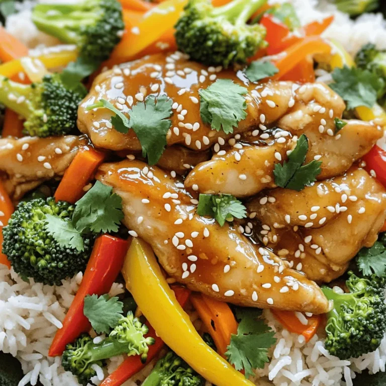 Für dieses einfache Rezept benötigst du einige frische und schmackhafte Zutaten: - 450g entbeinte, hautlose Hühnchenschenkel, in Streifen geschnitten - 2 Esslöffel Honig - 3 Esslöffel Sojasauce oder Tamari für eine glutenfreie Option - 4 Knoblauchzehen, fein gehackt - 1 Teelöffel frischer Ingwer, gerieben - 2 Tassen gemischte Paprika (rot, gelb, grün), in Streifen geschnitten - 1 Tasse Brokkoliröschen - 1 Karotte, julienniert - 2 Esslöffel Pflanzenöl - Sesamsamen zum Garnieren - Frischer Koriander zur Garnitur (optional) - Gekochter Jasminreis oder Nudeln zum Servieren Diese Zutaten sorgen für einen tollen Geschmack und eine bunte Präsentation. Ich empfehle, hochwertige Marken zu wählen, um den besten Geschmack zu erzielen. Für Sojasauce mag ich Kikkoman oder Tamari von San-J. Sie sind beide sehr lecker. Für Honig verwende ich oft Manuka-Honig, da er reich an Aroma ist. Achte darauf, frisches Gemüse zu kaufen. Bio-Paprika und Brokkoli haben oft mehr Geschmack und Nährstoffe. Wenn du Bio-Zutaten bevorzugst, sind viele dieser Produkte erhältlich. Bio-Hühnchen ist oft saftiger und geschmackvoller. Du kannst auch andere Gemüse verwenden. Zucchini oder grüne Bohnen sind gute Alternativen. Wenn du keinen Honig verwenden möchtest, probiere agavennektar. Das Rezept bleibt trotzdem lecker. Zuerst bereite alle Zutaten vor. Schneide 450g Hühnchenschenkel in Streifen. Hacke 4 Knoblauchzehen fein. Reibe 1 Teelöffel frischen Ingwer. Schneide 2 Tassen gemischte Paprika in Streifen und 1 Karotte in dünne Stücke. Teile 1 Tasse Brokkoli in kleine Röschen. In einer Schüssel mische 2 Esslöffel Honig, 3 Esslöffel Sojasauce, gehackten Knoblauch und Ingwer. Stelle die Mischung beiseite. Erhitze 1 Esslöffel Pflanzenöl in einer großen Pfanne bei mittlerer bis hoher Hitze. Füge die Hühnchenstreifen hinzu, sobald das Öl heiß ist. Brate das Hühnchen 5-7 Minuten lang, bis es gut gebräunt ist. Stelle das Hühnchen nach dem Braten beiseite. Es sollte jetzt saftig und zart sein. Gib das restliche Esslöffel Öl in die Pfanne. Füge Brokkoli, Paprika und Karotte hinzu. Brate das Gemüse 4-5 Minuten, bis es zart und knackig ist. Gib das gebratene Hühnchen zurück in die Pfanne. Gieße die Honig-Knoblauch-Mischung darüber. Vermenge alles gut und koche weitere 2-3 Minuten. Die Sauce sollte leicht eindicken und gut haften. Die richtige Garzeit für Hühnchen ist wichtig. Brate die Hühnchenstreifen 5-7 Minuten. Achte darauf, dass sie goldbraun sind. Sie sollten durchgängig gekocht sein, ohne rosa Stellen. Verwende ein Fleischthermometer, um sicherzustellen, dass die Innentemperatur 75 Grad Celsius erreicht. Dieser Honig-Knoblauch-Hühnchen-Pfannenmix eignet sich gut für Meal Prep. Koche eine große Portion und teile sie in Behälter auf. Das Gericht bleibt bis zu vier Tage im Kühlschrank frisch. Du kannst es auch einfrieren. So hast du schnell eine leckere Mahlzeit zur Hand. Um den Geschmack zu verbessern, füge geröstete Erdnüsse oder Cashews hinzu. Diese Nüsse bieten einen tollen Crunch. Du kannst auch Chili-Flocken für etwas Schärfe verwenden. Experimentiere mit frischen Kräutern wie Basilikum oder Minze. Diese verleihen deinem Gericht eine frische Note. {{image_4}} Wenn du eine vegetarische oder vegane Version von Honig-Knoblauch-Hühnchen machen möchtest, gibt es viele Optionen. Du kannst Tofu oder Tempeh verwenden. Das gibt dir eine ähnliche Textur wie Hühnchen. Verwende den gleichen Honig-Knoblauch-Mix, um den Geschmack zu erhalten. Für eine vegane Option ersetze den Honig durch Ahornsirup oder Agavendicksaft. So bleibt die Süße erhalten, und das Gericht bleibt lecker. Um deinem Pfannenmix mehr Tiefe zu geben, experimentiere mit Gewürzen. Füge etwas Chili oder Paprika für eine scharfe Note hinzu. Ingwer ist auch eine tolle Wahl. Du kannst ihn frisch oder in Pulverform nutzen. Sojasauce bietet eine salzige Basis. Für einen anderen Geschmack probiere Kokosaminos oder Tamari. Diese Optionen sind glutenfrei und bieten einen einzigartigen Geschmack. Die Auswahl des Gemüses kann deinem Gericht Leben geben. Im Frühling sind Zuckerschoten und Spargel frisch und knackig. Im Sommer kannst du Zucchini und Auberginen verwenden. Im Herbst sind Kürbis und Wurzelgemüse toll. Im Winter sind Grünkohl und Rosenkohl eine gute Wahl. Wähle das Gemüse nach Saison. So schmeckt dein Gericht frisch und bunt. Du kannst die Reste des Honig-Knoblauch-Hühnchen-Pfannenmix leicht im Kühlschrank aufbewahren. Fülle das Gericht in einen luftdichten Behälter. So bleibt es frisch. Du kannst es bis zu drei Tage im Kühlschrank lagern. Wenn du es warm genießen möchtest, solltest du es vor dem Servieren aufwärmen. Wenn du mehr Reste hast, friere sie ein. Teile das Hühnchen in Portionen auf und lege sie in gefriergeeignete Beutel. Entferne so viel Luft wie möglich. So bleibt die Frische bis zu drei Monate erhalten. Beschrifte die Beutel mit dem Datum, um die Übersicht zu behalten. Um den Pfannenmix wieder aufzuwärmen, gibt es einfache Methoden. Du kannst ihn in einer Pfanne bei mittlerer Hitze aufwärmen. Füge einen Spritzer Wasser hinzu, damit das Gericht nicht austrocknet. Alternativ kannst du die Mikrowelle verwenden. Stelle die Mikrowelle auf mittlere Hitze und wärme das Gericht in kurzen Intervallen auf. Rühre zwischendurch um, damit es gleichmäßig warm wird. Um das Rezept glutenfrei zu machen, ersetze die Sojasauce durch Tamari. Tamari ist eine glutenfreie Sojasauce. Achte darauf, dass alle anderen Zutaten, wie Gemüse und Gewürze, ebenfalls glutenfrei sind. Diese kleinen Anpassungen sorgen dafür, dass du das Gericht genießen kannst, ohne auf den Geschmack zu verzichten. Ja, du kannst auch andere Proteine verwenden. Zum Beispiel, Tofu ist eine großartige Option für Vegetarier. Du kannst auch Rindfleisch oder Garnelen ausprobieren. Achte darauf, die Garzeiten anzupassen. Jedes Protein hat seine eigene Kochzeit. Mit diesen Alternativen bleibt dein Gericht abwechslungsreich und lecker. Gekochter Jasminreis oder Nudeln sind tolle Beilagen. Sie nehmen die leckere Sauce gut auf. Du kannst auch einen frischen Salat oder gedämpftes Gemüse dazu servieren. Diese Beilagen ergänzen den Geschmack des Honig-Knoblauch-Hühnchens perfekt. Das Honig-Knoblauch-Hühnchen ist einfach zuzubereiten und lecker. Wir haben die besten Zutaten, Tipps und Variationen besprochen. Du kannst dieses Gericht leicht anpassen. Ob du es vegan machen oder verschiedene Gewürze ausprobieren möchtest, die Möglichkeiten sind groß. Auch die Aufbewahrung ist einfach, so bleibt alles frisch. Nutze die häufig gestellten Fragen für weitere Ideen. Dieses Rezept ist perfekt für jeden Tag. Viel Spaß beim Kochen und Genießen!