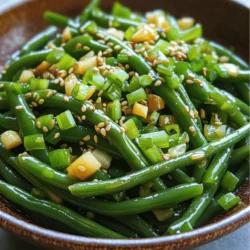 Für ein köstliches Sesam Knoblauch Grüner Bohnen Stir-Fry benötigst du folgende Zutaten: - 450 g frische grüne Bohnen, geputzt - 3 Esslöffel Sesamöl - 4 Knoblauchzehen, fein gehackt - 1 Esslöffel frischer Ingwer, fein gehackt - 2 Esslöffel Sojasauce (oder Tamari für glutenfrei) - 1 Esslöffel Reisessig - 1 Esslöffel Honig oder Ahornsirup - 2 Esslöffel Sesamsamen, geröstet - Salz und Pfeffer nach Geschmack - Gehackte Frühlingszwiebeln zur Garnitur Das Sesamöl bringt einen nussigen Geschmack. Ingwer und Knoblauch fügen Frische hinzu. Die Sojasauce sorgt für Umami. Reisessig gibt eine feine Säure. Honig oder Ahornsirup süßt das Gericht perfekt. Röstete Sesamsamen erhöhen die Crunchiness und den Geschmack. Wenn du kreativ werden möchtest, kannst du die grünen Bohnen durch andere Gemüsesorten ersetzen. Brokkoli oder Zucchini passen gut. Du kannst auch Tofu oder Hühnchen hinzufügen, um Proteine einzubauen. Für eine schärfere Note füge Chili oder Sriracha hinzu. Zuerst brauchen wir frische grüne Bohnen. Du solltest 450 g davon verwenden. Beginne mit dem Blanchieren. Bringe einen großen Topf mit Salzwasser zum Kochen. Gib die Bohnen ins Wasser und koche sie 2 bis 3 Minuten. Sie sollten hellgrün und knackig sein. Nach dem Kochen gieße sie ab. Um den Garprozess zu stoppen, lege die Bohnen sofort in Eiswasser. Lass sie dort, bis sie abgekühlt sind. Danach gieße das Wasser ab und stelle die Bohnen beiseite. Jetzt kommt der duftende Teil! Erhitze in einer großen Pfanne oder einem Wok 3 Esslöffel Sesamöl bei mittlerer bis hoher Hitze. Wenn das Öl heiß ist, füge 4 fein gehackte Knoblauchzehen und 1 Esslöffel frischen Ingwer hinzu. Dünste die Mischung für etwa 30 Sekunden. Du wirst sofort den tollen Duft spüren. Achte darauf, dass der Knoblauch nicht anbrennt, sonst wird er bitter. Jetzt ist es Zeit für die Bohnen! Gib die blanchierten grünen Bohnen in die Pfanne. Rühre alles gut um, damit die Bohnen gleichmäßig mit dem Knoblauch und Ingwer bedeckt sind. Lass sie 2 bis 3 Minuten weiter kochen und rühre gelegentlich um. In einer kleinen Schüssel vermenge 2 Esslöffel Sojasauce, 1 Esslöffel Reisessig und 1 Esslöffel Honig oder Ahornsirup. Gieße diese Mischung über die Bohnen. Mische alles gut durch und koche es 2 Minuten weiter. Schmecke mit Salz und Pfeffer ab. Zum Schluss streue 2 Esslöffel geröstete Sesamsamen darüber. Jetzt sieht das Gericht toll aus! Um grüne Bohnen perfekt zu blanchieren, bringen Sie zuerst einen großen Topf mit Salzwasser zum Kochen. Fügen Sie die Bohnen hinzu und kochen Sie sie 2-3 Minuten. Sie sollten hellgrün und knackig sein. Dann geben Sie die Bohnen sofort in Eiswasser. Das stoppt den Garprozess und bewahrt die Farbe. Lassen Sie sie gut abtropfen und stellen Sie sie bereit. Für mehr Geschmack, verwenden Sie frische Zutaten. Hacken Sie den Knoblauch und Ingwer fein. Fügen Sie diese in die heiße Pfanne, bevor Sie die Bohnen dazugeben. So entfalten die Aromen ihr volles Potenzial. Denken Sie daran, die Sojasauce und den Reisessig erst am Ende hinzuzufügen. So bleibt der Geschmack frisch und lebendig. Für die Präsentation empfehle ich eine flache Schüssel. So wirken die leuchtend grünen Bohnen einladend. Streuen Sie die gerösteten Sesamsamen gleichmäßig darüber. Das gibt einen tollen Crunch. Garnieren Sie das Gericht mit gehackten Frühlingszwiebeln. Sie bringen Farbe und Frische ins Spiel. Servieren Sie das Stir-Fry mit Sesamreis oder Quinoa, um eine vollwertige Mahlzeit zu schaffen. {{image_4}} Dieses Rezept ist fast vegan. Um es komplett vegan zu machen, tauschen Sie den Honig gegen Ahornsirup aus. So bleibt der süße Geschmack, und das Gericht bleibt rein pflanzlich. Die Sojasauce passt perfekt dazu und liefert zusätzliche Tiefe. Möchten Sie mehr Protein? Fügen Sie Tofu oder Tempeh hinzu. Schneiden Sie Tofu in Würfel und braten Sie ihn goldbraun an, bevor Sie die Bohnen hinzufügen. Tempeh kann ebenfalls gewürfelt werden und benötigt eine ähnliche Zubereitung. Diese Optionen machen das Gericht sättigender und nahrhafter. Experimentieren Sie mit verschiedenen Gemüsesorten. Brokkoli, Karotten oder Paprika passen gut. Schneiden Sie das Gemüse in ähnliche Größen wie die Bohnen, damit alles gleichmäßig gart. Diese Variationen bringen neue Farben und Geschmäcker in Ihr Gericht und machen es noch interessanter. Du kannst die Reste des Sesame Garlic Green Bean Stir Fry im Kühlschrank aufbewahren. Fülle das Gericht in einen luftdichten Behälter. So bleibt der Geschmack frisch. Es hält sich bis zu drei Tage. Vermeide es, die Bohnen zu lange zu lagern. Die Textur kann sich ändern. Wenn du das Stir Fry länger aufbewahren möchtest, friere es ein. Fülle das Gericht in einen gefrierfesten Behälter. Drücke die Luft heraus, um Gefrierbrand zu verhindern. So bleibt der Geschmack erhalten. Du kannst es bis zu drei Monate einfrieren. Lass es vor dem Essen im Kühlschrank auftauen. Um das Gericht aufzuwärmen, nutze eine Pfanne. Erhitze etwas Sesamöl und füge die Bohnen hinzu. Rühre sie für ein paar Minuten um, bis sie heiß sind. Du kannst auch die Mikrowelle benutzen. Stelle die Bohnen in eine mikrowellengeeignete Schüssel. Decke sie ab und erwärme sie in kurzen Intervallen. So bleibt das Aroma erhalten. Blanchierte grüne Bohnen halten im Kühlschrank etwa 3 bis 5 Tage. Bewahren Sie sie in einem luftdichten Behälter auf. So bleiben sie frisch und knackig. Wenn Sie sie länger lagern möchten, frieren Sie sie ein. Gefrorene Bohnen können bis zu 12 Monate halten. Ja, dieses Rezept lässt sich gut im Voraus zubereiten. Blanchieren Sie die grünen Bohnen und bereiten Sie die Sauce vor. Lagern Sie beides getrennt im Kühlschrank. Kurz vor dem Servieren können Sie alles zusammen in der Pfanne erhitzen. So bleiben die Bohnen knackig und frisch. Dieses Stir Fry passt gut zu verschiedenen Beilagen. Hier sind einige Ideen: - Sesamreis: Die Nüsse und das Aroma ergänzen sich perfekt. - Quinoa: Eine gesunde und nahrhafte Wahl. - Tofu: Fügen Sie etwas Protein hinzu für eine vollwertige Mahlzeit. - Frischer Salat: Ein leichter Salat bringt Frische ins Spiel. Probieren Sie diese Kombinationen aus und finden Sie Ihre Favoriten! Grüne Bohnen sind eine großartige Zutat für viele Gerichte. Wir haben die wichtigsten Zutaten und deren Alternativen besprochen. Du hast gelernt, wie man sie perfekt zubereitet und anrichtet. Zudem habe ich dir Tipps für verschiedene Variationen gegeben, inkl. veganer Optionen. Vergiss nicht, die Bohnen richtig zu lagern, damit sie frisch bleiben. Diese einfachen Schritte und Tricks helfen dir, leckere Mahlzeiten zu zaubern. Mit ein wenig Übung wirst du bald ein echter Kochprofi in der Küche!