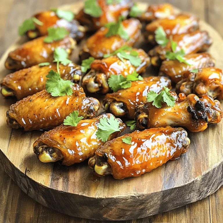 Um diese leckeren Flügel zu machen, brauchen Sie: - 900 g Hühnchenflügel - 60 ml Honig - 45 ml Limettensaft - 30 ml Sojasauce - 15 ml Sriracha (oder mehr für extra Schärfe) - 5 g Knoblauchpulver - 5 g Zwiebelpulver - 2 g geräuchertes Paprikapulver - Salz und Pfeffer nach Geschmack - Frischer Koriander, gehackt (zum Garnieren) Diese Zutaten sind einfach zu finden und machen die Flügel besonders schmackhaft. Der Honig gibt Süße, während die Limette Frische bringt. Sriracha sorgt für die nötige Schärfe. Die Marinade ist das Herzstück des Geschmacks. Sie besteht aus: - Honig - Limettensaft - Sojasauce - Sriracha - Knoblauchpulver - Zwiebelpulver - Geräuchertem Paprikapulver - Salz und Pfeffer Diese Mischung macht die Flügel saftig und voller Geschmack. Marinieren Sie die Flügel gut, damit sie die Aromen aufnehmen. Wenn Sie keine bestimmten Zutaten haben, können Sie sie leicht ersetzen: - Verwenden Sie Agavendicksaft statt Honig für eine vegane Option. - Limettensaft kann durch Zitronensaft ersetzt werden. - Für weniger Schärfe, lassen Sie die Sriracha weg oder nutzen Sie mildere Saucen. Diese Alternativen helfen, das Rezept an Ihren Geschmack und Ihre Vorräte anzupassen. So bleibt es immer lecker! Heize den Ofen auf 200°C vor. Nimm ein Backblech und lege es mit Aluminiumfolie aus. Platziere ein Drahtgitter darauf. So werden die Flügel schön knusprig. In einer großen Schüssel vermische den Honig, Limettensaft, Sojasauce und Sriracha. Füge das Knoblauchpulver, Zwiebelpulver und geräuchertes Paprikapulver hinzu. Würze mit Salz und Pfeffer. Rühre alles gut um. Diese Mischung wird deine leckere Marinade. Gib die Hühnchenflügel in einen großen, wiederverschließbaren Beutel. Gieße die Hälfte der Marinade darüber. Achte darauf, dass alle Flügel gut bedeckt sind. Die andere Hälfte der Marinade behältst du für später. Schließe den Beutel oder decke die Schüssel ab. Lass die Flügel mindestens 30 Minuten im Kühlschrank marinieren. Verteile die marinierten Flügel auf dem Drahtgitter in einer einzigen Schicht. Backe sie 35-40 Minuten. Wende sie zur Mitte der Garzeit. Die Flügel sind fertig, wenn sie goldbraun und knusprig sind. In den letzten 5 Minuten streiche die restliche Marinade über die Flügel. So bekommen sie eine leckere, klebrige Glasur. Nimm die Flügel aus dem Ofen und lass sie einige Minuten ruhen. Garniere die Flügel mit frisch gehacktem Koriander. Jetzt sind sie bereit zum Servieren! Um knusprige Hühnchenflügel zu bekommen, ist das richtige Gitter wichtig. Verwende ein Drahtgitter. Dadurch kann die Luft zirkulieren. Lege die Flügel in einer einzelnen Schicht aus. So braten sie gleichmäßig. Du kannst die Haut auch trocken tupfen, bevor du die Marinade hinzufügst. Das hilft, die Feuchtigkeit zu reduzieren. Die Marinierzeit ist sehr wichtig. Mindestens 30 Minuten sind gut. Für mehr Geschmack, lass die Flügel bis zu 2 Stunden marinieren. So ziehen die Aromen besser ein. Du kannst sie auch über Nacht im Kühlschrank lassen. Das macht sie besonders zart und aromatisch. Wenn du mehr Schärfe magst, füge mehr Sriracha hinzu. Du kannst auch frische Chilis oder Cayennepfeffer nutzen. Experimentiere mit Gewürzen wie Chili-Pulver oder scharfer Paprika. Diese geben den Flügeln eine tolle Note. Denke daran, die Schärfe langsam zu erhöhen. So bleibt der Geschmack ausgewogen und lecker. {{image_4}} Die würzige Honig-Limetten-Marinade passt perfekt zu Blumenkohl. Schneide den Blumenkohl in kleine Röschen. Mische die Marinade wie im Rezept. Tauche die Blumenkohlröschen in die Marinade. Lass sie für 30 Minuten ziehen. Backe die Röschen bei 200°C für 25 Minuten. Sie werden knusprig und voller Geschmack! Um die Flügel auf dem Grill zuzubereiten, marinierst du sie wie gewohnt. Stelle den Grill auf mittlere Hitze ein. Lege die marinierten Flügel auf den Grill. Grille sie etwa 25-30 Minuten. Wende die Flügel regelmäßig, damit sie gleichmäßig garen. Diese Methode gibt den Flügeln ein rauchiges Aroma. Du kannst die Saucen und Gewürze nach deinem Geschmack anpassen. Füge mehr Sriracha hinzu für extra Schärfe. Probiere auch andere Gewürze wie Kreuzkümmel oder Chili-Pulver. Wenn du etwas Süßeres möchtest, gib mehr Honig hinzu. Experimentiere, um deine perfekte Marinade zu finden! Wenn Sie Hühnchenflügel übrig haben, bewahren Sie sie im Kühlschrank auf. Legen Sie die Flügel in einen luftdichten Behälter. So bleiben sie frisch. Sie können die Flügel bis zu drei Tage im Kühlschrank aufbewahren. Wenn Sie sie länger aufbewahren wollen, sollten Sie sie einfrieren. Um die Flügel einzufrieren, legen Sie sie in einen Gefrierbeutel. Entfernen Sie so viel Luft wie möglich. So frieren sie besser ein. Sie können die Flügel bis zu drei Monate einfrieren. Zum Auftauen legen Sie die Flügel einfach über Nacht in den Kühlschrank. Dadurch bleiben sie saftig und zart. Um die Flügel aufzuwärmen, heizen Sie den Ofen auf 180°C vor. Legen Sie die Flügel auf ein Backblech. Backen Sie sie für 10-15 Minuten. Dies hilft, die Knusprigkeit zu erhalten. Alternativ können Sie die Flügel auch in der Mikrowelle aufwärmen. Dies geht schneller, aber sie werden nicht so knusprig. Um die Schärfe anzupassen, ändern Sie die Sriracha-Menge. Wenn Sie es milder mögen, verwenden Sie weniger Sriracha. Für mehr Schärfe, fügen Sie mehr hinzu. Sie können auch andere scharfe Saucen ausprobieren. Chili-Flocken sind eine gute Option. Seien Sie mutig und testen Sie verschiedene Kombinationen! Ja, die Flügel können auch auf dem Grill zubereitet werden. Marinieren Sie die Flügel wie beschrieben. Heizen Sie den Grill auf mittlere Hitze vor. Legen Sie die Flügel auf den Grillrost. Grillen Sie sie 20 bis 25 Minuten, bis sie gut durch sind. Wenden Sie sie regelmäßig, um ein Anbrennen zu vermeiden. So erhalten Sie einen köstlichen Grillgeschmack! Zu den Flügeln passen viele Beilagen. Hier sind einige Ideen: - Knusprige Pommes frites - Frischer Coleslaw - Gegrilltes Gemüse - Reis oder Quinoa - Frisches Brot oder Brötchen Diese Beilagen ergänzen die würzigen Aromen der Flügel perfekt. Würzige Honig-Limetten-Hühnchenflügel bieten viele Möglichkeiten. Du kannst sie einfach vorbereiten und im Ofen backen. Variationen wie die vegane Blumenkohl-Option bereichern dein Menü. Denk daran, die Marinade gut ziehen zu lassen für mehr Geschmack. Auch das richtige Aufbewahren und Aufwärmen ist wichtig, damit du deine Flügel immer frisch genießen kannst. Nutze diese Tipps, um deine eigenen Küche zu verbessern und köstliche Flügel zu kreieren. Probiere die Rezepte aus und entdecke, wie viel Spaß das Kochen machen kann!