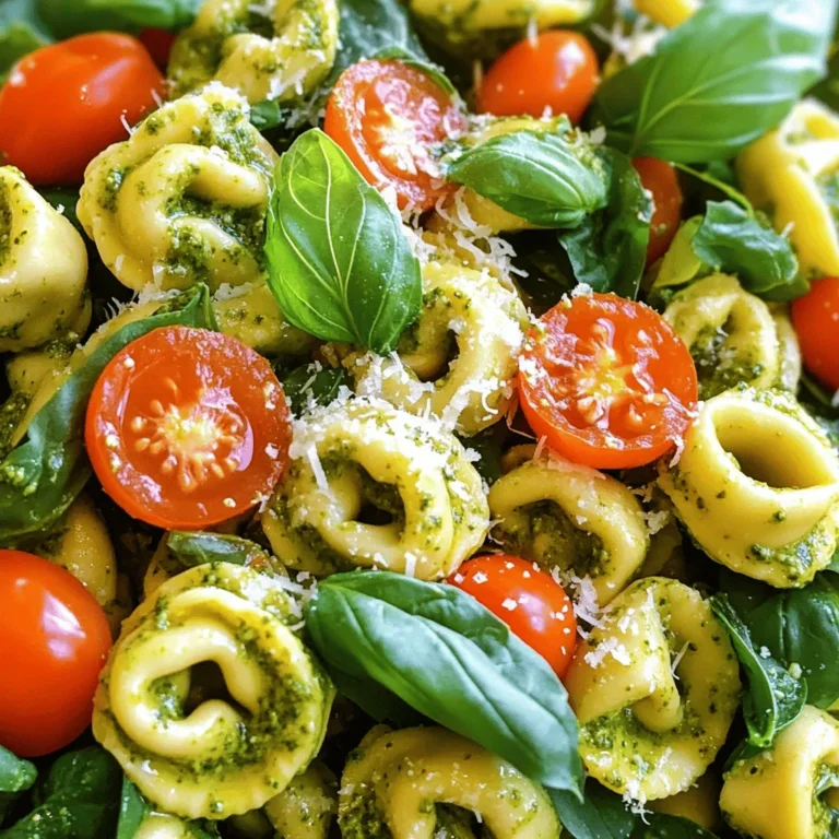 Für einen leckeren Cremigen Pesto Tortellini Nudelsalat benötigst du einige Hauptzutaten. Diese bilden die Basis für den Geschmack und die Textur des Salats. Hier sind die wichtigsten Zutaten: - 340 g Tortellini (Käse oder nach Wahl) - 240 g Kirschtomaten, halbiert - 240 g Babyspinat, grob gehackt - 60 g rote Zwiebel, fein gehackt - 60 g frisch geriebener Parmesan - 120 g Pesto (gekauft oder hausgemacht) - 60 g Frischkäse, weich - 60 ml Olivenöl - Salz und Pfeffer nach Geschmack - Frische Basilikumblätter zur Garnitur Manchmal möchte ich den Salat noch weiter aufpeppen. Hier sind einige zusätzliche Zutaten, die du verwenden kannst: - Gegrillte Paprika für mehr Farbe und Geschmack - Oliven für einen salzigen Kick - Pinienkerne, leicht geröstet für mehr Crunch - Avocado für eine cremige Textur Diese Zutaten bringen Abwechslung und machen den Salat noch interessanter. Die Wahl der Zutaten kann einen großen Einfluss auf den Geschmack haben. Hier sind einige Tipps, um die besten Zutaten auszuwählen: - Wähle frische Tortellini, wenn möglich. Sie haben einen besseren Geschmack. - Achte darauf, dass die Kirschtomaten fest und rot sind. So sind sie süßer. - Frischer Babyspinat sollte knackig und grün sein. Vermeide welke Blätter. - Kaufe hochwertigen Parmesan. Er gibt dem Salat eine tolle Tiefe. - Selbstgemachtes Pesto hat oft mehr Geschmack als gekaufte Varianten. Mit diesen Tipps machst du deinen Cremigen Pesto Tortellini Nudelsalat zu einem echten Hit. Um die Tortellini perfekt zu kochen, setze einen großen Topf mit gesalzenem Wasser auf. Bring das Wasser zum Kochen. Gib die Tortellini hinein und koche sie gemäß den Anweisungen auf der Packung. Normalerweise dauert das etwa 3 bis 5 Minuten. Wenn sie an die Oberfläche steigen, sind sie fertig. Gieße die Tortellini ab und spüle sie unter kaltem Wasser ab. So bleiben sie kühl und kleben nicht zusammen. Für das Dressing nimm eine mittelgroße Schüssel. Vermenge das Pesto, den weichen Frischkäse und das Olivenöl. Rühre alles mit einem Schneebesen gut um, bis es cremig ist. Wenn das Dressing zu dick ist, füge etwas Nudelkochwasser hinzu. So erhältst du die perfekte Konsistenz. In einer großen Rührschüssel kommen die gekochten Tortellini, die halbierten Kirschtomaten, der grob gehackte Spinat und die fein gehackte rote Zwiebel zusammen. Gieße das cremige Pesto-Dressing über die Zutaten. Mische alles vorsichtig, bis jede Zutat gleichmäßig bedeckt ist. Jetzt ist es Zeit für den Käse! Hebe den frisch geriebenen Parmesan vorsichtig unter den Salat. Schmecke mit Salz und Pfeffer ab. So wird der Geschmack noch besser. Decke die Schüssel mit Frischhaltefolie ab und stelle den Nudelsalat für mindestens 30 Minuten in den Kühlschrank. So können sich die Aromen gut vermischen. Vor dem Servieren rühre den Salat nochmals gut um. Garniere ihn mit frischen Basilikumblättern und zusätzlichem Parmesan, wenn du magst. Um perfekte Tortellini zu kochen, achte auf diese Punkte: - Wasser salzen: Das Wasser sollte gut gesalzen sein. Es verbessert den Geschmack der Tortellini. - Kochzeit beachten: Koche die Tortellini nur 3-5 Minuten. Sie sind fertig, wenn sie an die Oberfläche steigen. - Nicht überkochen: Überkochen kann die Tortellini weich und matschig machen. Sei also schnell beim Abgießen. Das Dressing ist der Schlüssel zu diesem Salat. Hier sind meine Tipps: - Mischungsverhältnis: Nutze 120 g Pesto und 60 g Frischkäse. Das ergibt eine cremige Basis. - Olivenöl hinzufügen: Verwende 60 ml Olivenöl, um das Dressing geschmeidig zu machen. - Anpassungen: Ist das Dressing zu dick? Füge etwas Nudelkochwasser hinzu. Das macht es flüssiger. Vorbereitung ist wichtig für einen leckeren Salat: - Zutaten bereitstellen: Bereite die Tortellini und das Dressing im Voraus vor. Das spart Zeit. - Kühlen: Lass den Salat mindestens 30 Minuten im Kühlschrank. Das hilft den Aromen, sich gut zu vermischen. - Garnieren: Vor dem Servieren den Salat gut durchmischen. Füge frische Basilikumblätter und Parmesan hinzu. Das sieht toll aus! {{image_4}} Du kannst diesen Nudelsalat leicht vegan machen. Verwende einfach vegane Tortellini. Diese gibt es oft mit Gemüsefüllungen. Statt Frischkäse nimmst du pflanzlichen Frischkäse oder sogar Avocado. Diese macht den Salat cremig, ohne tierische Produkte. Für den Parmesan kannst du Nusskäse oder Hefeflocken benutzen. So bleibt der Geschmack toll, und du sparst tierische Produkte. Um deinen Salat noch besser zu machen, füge einige Zutaten hinzu. Gegrillte Paprika gibt eine süße Note. Auch Oliven oder Artischocken passen gut. Für mehr Crunch kannst du geröstete Pinienkerne oder Walnüsse verwenden. Diese sorgen für Textur und Geschmack. Du kannst auch ein wenig Zitronensaft für Frische hinzufügen. So wird der Salat lebendiger und interessanter. Experimentiere mit verschiedenen Pestosorten. Basilikumpesto ist klassisch, aber du kannst auch Rucola oder getrocknete Tomaten verwenden. Diese Variationen bringen neue Geschmäcker. Du kannst sogar Nuss-Pesto ausprobieren, das ist sehr lecker. Ein grünes Pesto mit Spinat oder Petersilie ist auch eine tolle Idee. Probiere aus, was dir am besten schmeckt. So wird dein Nudelsalat immer anders und spannend. Um deinen cremigen Pesto Tortellini Nudelsalat frisch zu halten, ist die richtige Lagerung wichtig. Verwende eine luftdichte Schüssel. Bedecke die Schüssel mit Frischhaltefolie oder einem Deckel. So bleibt der Salat saftig und die Aromen erhalten. Stelle die Schüssel in den Kühlschrank, um die Frische zu bewahren. Der Nudelsalat hält sich im Kühlschrank bis zu drei Tage. Achte darauf, ihn gut abzudecken. Nach ein paar Tagen können die Zutaten weich werden. Prüfe den Salat vor dem Essen auf Geruch oder Aussehen. Wenn etwas nicht frisch aussieht, wirf es weg. Einfrieren ist nicht die beste Option für diesen Salat. Die Textur der Tortellini und des Dressings ändert sich beim Auftauen. Wenn du dennoch einfrieren möchtest, tue dies ohne frische Zutaten. Lagere den Salat in einem gefrierfesten Behälter. Er sollte innerhalb eines Monats verbraucht werden. Auftauen kannst du ihn im Kühlschrank über Nacht. Um Tortellini selbst zu machen, brauchst du frischen Teig und eine Füllung. Mische Mehl und Eier, knete den Teig und lasse ihn ruhen. Rolle den Teig dünn aus und schneide ihn in kleine Quadrate. Fülle jedes Quadrat mit Käse oder einer anderen Füllung. Falte die Teigstücke zu Dreiecken und forme sie zu kleinen Taschen. Koche sie in gesalzenem Wasser für etwa 3-5 Minuten. Ja, du kannst diesen Nudelsalat im Voraus machen. Bereite den Salat bis zur Kühlphase vor und stelle ihn dann für mindestens 30 Minuten in den Kühlschrank. So vermischen sich die Aromen besser. Wenn du ihn länger aufbewahren willst, lagere ihn in einem luftdichten Behälter. Zu Tortellini Nudelsalat passen viele Beilagen. Du kannst einen frischen grünen Salat servieren oder ein Baguette dazu reichen. Auch gegrilltes Gemüse ist eine gute Wahl. Probiere es mit einem leichten Dressing, um die Aromen zu ergänzen. Der Salat hält sich im Kühlschrank für etwa 3-4 Tage. Achte darauf, ihn gut abzudecken, damit er frisch bleibt. Wenn du ihn länger aufbewahren möchtest, friere ihn ein. Bei Bedarf kannst du ihn dann auftauen und erneut genießen. In diesem Artikel haben wir die besten Zutaten für cremigen Pesto Tortellini Nudelsalat behandelt. Du hast gelernt, wie man Tortellini kocht und ein einfaches Dressing zubereitet. Tipps zum Vermeiden häufige Fehler und zur richtigen Lagerung waren ebenfalls wichtig. Denke daran, Variationen auszuprobieren, um den Salat spannend zu halten. Ein gut gemachter Nudelsalat kann Freude bei jedem Essen bringen. Halte ihn frisch und genieße jeden Bissen.