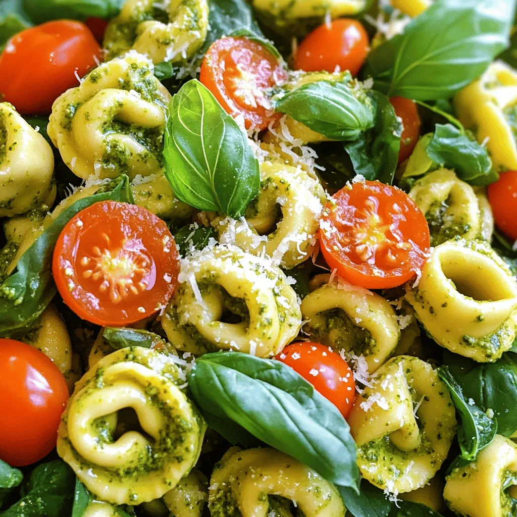 Für einen leckeren Cremigen Pesto Tortellini Nudelsalat benötigst du einige Hauptzutaten. Diese bilden die Basis für den Geschmack und die Textur des Salats. Hier sind die wichtigsten Zutaten: - 340 g Tortellini (Käse oder nach Wahl) - 240 g Kirschtomaten, halbiert - 240 g Babyspinat, grob gehackt - 60 g rote Zwiebel, fein gehackt - 60 g frisch geriebener Parmesan - 120 g Pesto (gekauft oder hausgemacht) - 60 g Frischkäse, weich - 60 ml Olivenöl - Salz und Pfeffer nach Geschmack - Frische Basilikumblätter zur Garnitur Manchmal möchte ich den Salat noch weiter aufpeppen. Hier sind einige zusätzliche Zutaten, die du verwenden kannst: - Gegrillte Paprika für mehr Farbe und Geschmack - Oliven für einen salzigen Kick - Pinienkerne, leicht geröstet für mehr Crunch - Avocado für eine cremige Textur Diese Zutaten bringen Abwechslung und machen den Salat noch interessanter. Die Wahl der Zutaten kann einen großen Einfluss auf den Geschmack haben. Hier sind einige Tipps, um die besten Zutaten auszuwählen: - Wähle frische Tortellini, wenn möglich. Sie haben einen besseren Geschmack. - Achte darauf, dass die Kirschtomaten fest und rot sind. So sind sie süßer. - Frischer Babyspinat sollte knackig und grün sein. Vermeide welke Blätter. - Kaufe hochwertigen Parmesan. Er gibt dem Salat eine tolle Tiefe. - Selbstgemachtes Pesto hat oft mehr Geschmack als gekaufte Varianten. Mit diesen Tipps machst du deinen Cremigen Pesto Tortellini Nudelsalat zu einem echten Hit. Um die Tortellini perfekt zu kochen, setze einen großen Topf mit gesalzenem Wasser auf. Bring das Wasser zum Kochen. Gib die Tortellini hinein und koche sie gemäß den Anweisungen auf der Packung. Normalerweise dauert das etwa 3 bis 5 Minuten. Wenn sie an die Oberfläche steigen, sind sie fertig. Gieße die Tortellini ab und spüle sie unter kaltem Wasser ab. So bleiben sie kühl und kleben nicht zusammen. Für das Dressing nimm eine mittelgroße Schüssel. Vermenge das Pesto, den weichen Frischkäse und das Olivenöl. Rühre alles mit einem Schneebesen gut um, bis es cremig ist. Wenn das Dressing zu dick ist, füge etwas Nudelkochwasser hinzu. So erhältst du die perfekte Konsistenz. In einer großen Rührschüssel kommen die gekochten Tortellini, die halbierten Kirschtomaten, der grob gehackte Spinat und die fein gehackte rote Zwiebel zusammen. Gieße das cremige Pesto-Dressing über die Zutaten. Mische alles vorsichtig, bis jede Zutat gleichmäßig bedeckt ist. Jetzt ist es Zeit für den Käse! Hebe den frisch geriebenen Parmesan vorsichtig unter den Salat. Schmecke mit Salz und Pfeffer ab. So wird der Geschmack noch besser. Decke die Schüssel mit Frischhaltefolie ab und stelle den Nudelsalat für mindestens 30 Minuten in den Kühlschrank. So können sich die Aromen gut vermischen. Vor dem Servieren rühre den Salat nochmals gut um. Garniere ihn mit frischen Basilikumblättern und zusätzlichem Parmesan, wenn du magst. Um perfekte Tortellini zu kochen, achte auf diese Punkte: - Wasser salzen: Das Wasser sollte gut gesalzen sein. Es verbessert den Geschmack der Tortellini. - Kochzeit beachten: Koche die Tortellini nur 3-5 Minuten. Sie sind fertig, wenn sie an die Oberfläche steigen. - Nicht überkochen: Überkochen kann die Tortellini weich und matschig machen. Sei also schnell beim Abgießen. Das Dressing ist der Schlüssel zu diesem Salat. Hier sind meine Tipps: - Mischungsverhältnis: Nutze 120 g Pesto und 60 g Frischkäse. Das ergibt eine cremige Basis. - Olivenöl hinzufügen: Verwende 60 ml Olivenöl, um das Dressing geschmeidig zu machen. - Anpassungen: Ist das Dressing zu dick? Füge etwas Nudelkochwasser hinzu. Das macht es flüssiger. Vorbereitung ist wichtig für einen leckeren Salat: - Zutaten bereitstellen: Bereite die Tortellini und das Dressing im Voraus vor. Das spart Zeit. - Kühlen: Lass den Salat mindestens 30 Minuten im Kühlschrank. Das hilft den Aromen, sich gut zu vermischen. - Garnieren: Vor dem Servieren den Salat gut durchmischen. Füge frische Basilikumblätter und Parmesan hinzu. Das sieht toll aus! {{image_4}} Du kannst diesen Nudelsalat leicht vegan machen. Verwende einfach vegane Tortellini. Diese gibt es oft mit Gemüsefüllungen. Statt Frischkäse nimmst du pflanzlichen Frischkäse oder sogar Avocado. Diese macht den Salat cremig, ohne tierische Produkte. Für den Parmesan kannst du Nusskäse oder Hefeflocken benutzen. So bleibt der Geschmack toll, und du sparst tierische Produkte. Um deinen Salat noch besser zu machen, füge einige Zutaten hinzu. Gegrillte Paprika gibt eine süße Note. Auch Oliven oder Artischocken passen gut. Für mehr Crunch kannst du geröstete Pinienkerne oder Walnüsse verwenden. Diese sorgen für Textur und Geschmack. Du kannst auch ein wenig Zitronensaft für Frische hinzufügen. So wird der Salat lebendiger und interessanter. Experimentiere mit verschiedenen Pestosorten. Basilikumpesto ist klassisch, aber du kannst auch Rucola oder getrocknete Tomaten verwenden. Diese Variationen bringen neue Geschmäcker. Du kannst sogar Nuss-Pesto ausprobieren, das ist sehr lecker. Ein grünes Pesto mit Spinat oder Petersilie ist auch eine tolle Idee. Probiere aus, was dir am besten schmeckt. So wird dein Nudelsalat immer anders und spannend. Um deinen cremigen Pesto Tortellini Nudelsalat frisch zu halten, ist die richtige Lagerung wichtig. Verwende eine luftdichte Schüssel. Bedecke die Schüssel mit Frischhaltefolie oder einem Deckel. So bleibt der Salat saftig und die Aromen erhalten. Stelle die Schüssel in den Kühlschrank, um die Frische zu bewahren. Der Nudelsalat hält sich im Kühlschrank bis zu drei Tage. Achte darauf, ihn gut abzudecken. Nach ein paar Tagen können die Zutaten weich werden. Prüfe den Salat vor dem Essen auf Geruch oder Aussehen. Wenn etwas nicht frisch aussieht, wirf es weg. Einfrieren ist nicht die beste Option für diesen Salat. Die Textur der Tortellini und des Dressings ändert sich beim Auftauen. Wenn du dennoch einfrieren möchtest, tue dies ohne frische Zutaten. Lagere den Salat in einem gefrierfesten Behälter. Er sollte innerhalb eines Monats verbraucht werden. Auftauen kannst du ihn im Kühlschrank über Nacht. Um Tortellini selbst zu machen, brauchst du frischen Teig und eine Füllung. Mische Mehl und Eier, knete den Teig und lasse ihn ruhen. Rolle den Teig dünn aus und schneide ihn in kleine Quadrate. Fülle jedes Quadrat mit Käse oder einer anderen Füllung. Falte die Teigstücke zu Dreiecken und forme sie zu kleinen Taschen. Koche sie in gesalzenem Wasser für etwa 3-5 Minuten. Ja, du kannst diesen Nudelsalat im Voraus machen. Bereite den Salat bis zur Kühlphase vor und stelle ihn dann für mindestens 30 Minuten in den Kühlschrank. So vermischen sich die Aromen besser. Wenn du ihn länger aufbewahren willst, lagere ihn in einem luftdichten Behälter. Zu Tortellini Nudelsalat passen viele Beilagen. Du kannst einen frischen grünen Salat servieren oder ein Baguette dazu reichen. Auch gegrilltes Gemüse ist eine gute Wahl. Probiere es mit einem leichten Dressing, um die Aromen zu ergänzen. Der Salat hält sich im Kühlschrank für etwa 3-4 Tage. Achte darauf, ihn gut abzudecken, damit er frisch bleibt. Wenn du ihn länger aufbewahren möchtest, friere ihn ein. Bei Bedarf kannst du ihn dann auftauen und erneut genießen. In diesem Artikel haben wir die besten Zutaten für cremigen Pesto Tortellini Nudelsalat behandelt. Du hast gelernt, wie man Tortellini kocht und ein einfaches Dressing zubereitet. Tipps zum Vermeiden häufige Fehler und zur richtigen Lagerung waren ebenfalls wichtig. Denke daran, Variationen auszuprobieren, um den Salat spannend zu halten. Ein gut gemachter Nudelsalat kann Freude bei jedem Essen bringen. Halte ihn frisch und genieße jeden Bissen.