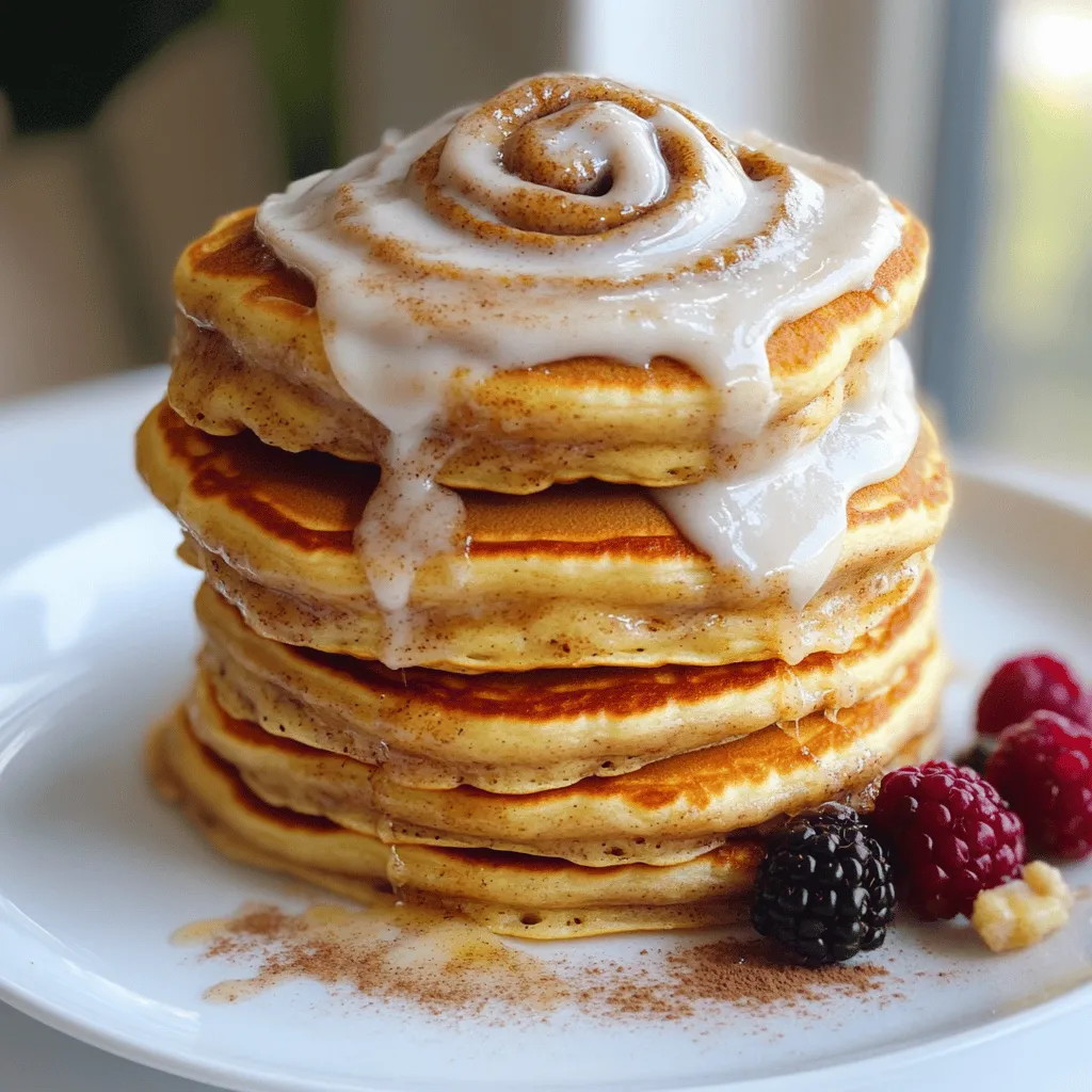 Die Hauptzutaten für Zimtschnecken-Pfannkuchen sind einfach zu finden. Hier ist eine Liste der wichtigsten Zutaten: - 1 Tasse Weizenmehl - 2 Esslöffel Zucker - 2 Teelöffel Backpulver - 1/2 Teelöffel Salz - 1 Tasse Milch - 1 großes Ei - 2 Esslöffel geschmolzene Butter - 1 Teelöffel Vanilleextrakt - 2 Esslöffel gemahlener Zimt - 2 Esslöffel brauner Zucker Diese Zutaten sorgen für den weichen, fluffigen Teig, den wir lieben. Für das leckere Frischkäsefrosting brauchen wir: - 1/4 Tasse Frischkäse, weich - 1/2 Tasse Puderzucker - 1 Esslöffel Milch (für das Frosting) Das Frosting macht die Pfannkuchen noch süßer und cremiger. Manchmal fehlen einem die Zutaten. Hier sind einige Alternativen: - Verwende Vollkornmehl statt Weizenmehl für mehr Ballaststoffe. - Ersetze normale Milch mit Mandelmilch oder Hafermilch für eine milchfreie Option. - Statt Frischkäse kannst du griechischen Joghurt verwenden. Mit diesen Alternativen bleibt der Geschmack gut, und du kannst die Pfannkuchen anpassen. Zuerst musst du alle Zutaten bereitstellen. Du benötigst: - 1 Tasse Weizenmehl - 2 Esslöffel Zucker - 2 Teelöffel Backpulver - 1/2 Teelöffel Salz - 1 Tasse Milch - 1 großes Ei - 2 Esslöffel geschmolzene Butter - 1 Teelöffel Vanilleextrakt - 2 Esslöffel gemahlener Zimt - 2 Esslöffel brauner Zucker - 1/4 Tasse Frischkäse, weich - 1/2 Tasse Puderzucker - 1 Esslöffel Milch (für das Frosting) Stelle sicher, dass alles frisch und bereit ist. So sparst du Zeit. Jetzt machen wir den Teig. Nimm eine große Schüssel und vermenge das Weizenmehl, den Zucker, das Backpulver und das Salz gut. In einer anderen Schüssel vermischst du die Milch, das Ei, die geschmolzene Butter und den Vanilleextrakt. Rühre alles gut um. Füge dann die feuchten Zutaten zur Mehlmischung. Rühre nur so lange, bis alles gut kombiniert ist. Es ist okay, wenn der Teig einige Klümpchen hat. Für die Zimtfüllung vermische den gemahlenen Zimt mit dem braunen Zucker in einer kleinen Schüssel. Erhitze eine beschichtete Pfanne bei mittlerer Hitze und fette sie leicht ein. Gieße etwa 1/4 Tasse des Teigs in die Pfanne. Jetzt kommt der beste Teil! Träufle die Zimtfüllung über den Teig. Backe den Pfannkuchen 2-3 Minuten, bis Blasen aufsteigen. Wende ihn dann und backe die andere Seite goldbraun. Für das Frosting vermische den weichen Frischkäse mit dem Puderzucker. Füge einen Esslöffel Milch hinzu, um die richtige Konsistenz zu erreichen. Serviere die warmen Pfannkuchen mit dem Frosting und genieße jeden Bissen! Um perfekte Pfannkuchen zu backen, nutze frische Zutaten. Achte darauf, das Mehl nicht zu stark zu rühren. Klumpen sind in Ordnung. Sie helfen dabei, die Pfannkuchen fluffig zu machen. Halte die Hitze der Pfanne konstant. Zu hohe Hitze kann die Außenseite verbrennen, während die Innenseite roh bleibt. Drehe die Pfannkuchen um, wenn sich Blasen bilden. So sind sie gleichmäßig gebräunt. Die Zimtfüllung ist der Star. Aber du kannst sie anpassen! Probiere Muskatnuss oder Vanille für einen neuen Geschmack. Du kannst auch Nüsse oder Schokolade hinzufügen. Diese Zutaten bringen eine tolle Textur und zusätzliche Aromen. Experimentiere mit der Menge des Zimts. Mehr Zimt macht die Füllung intensiver. Weniger Zimt ist milder und süßer. Die Präsentation zählt! Staple die Pfannkuchen übereinander auf einem schönen Teller. Träufle das Frischkäsefrosting oben drauf. Eine Prise Zimt gibt einen einladenden Look. Frische Beeren an die Seite legen, um Farben zu zeigen. Diese Details machen dein Gericht besonders. Es sieht nicht nur gut aus, sondern schmeckt auch fantastisch! {{image_4}} Zimtschnecken-Pfannkuchen schmecken toll mit frischen Früchten. Sie können Bananen oder Äpfel verwenden. Schneiden Sie die Früchte klein und mischen Sie sie unter den Teig. Die Süße der Früchte passt perfekt zu dem Zimtgeschmack. Für einen besonderen Kick können Sie auch Beeren hinzufügen. Diese sorgen für frische und Farbe auf dem Teller. Wenn Sie eine vegane oder glutenfreie Version machen möchten, ist das ganz einfach. Ersetzen Sie die Milch durch Mandel- oder Hafermilch. Für das Ei können Sie einen Esslöffel Leinsamen mit Wasser mischen. Lassen Sie es ein paar Minuten stehen, bis es dick wird. Verwenden Sie glutenfreies Mehl, um die Pfannkuchen glutenfrei zu machen. So kann jeder diese leckeren Pfannkuchen genießen. Zusätzliche Toppings machen die Pfannkuchen noch besser. Denken Sie an Nüsse oder Schokoladenstückchen. Diese können einfach in den Teig gegeben werden. Frisches Obst oder Ahornsirup sind ebenfalls toll. Für einen extra besonderen Genuss können Sie Kokosnussraspeln streuen. Seien Sie kreativ und passen Sie die Toppings an Ihren Geschmack an! Wenn du Pfannkuchen übrig hast, lagere sie in einem luftdichten Behälter. Du kannst sie bei Raumtemperatur für bis zu zwei Stunden lassen. Danach ist es besser, sie im Kühlschrank aufzubewahren. So bleiben sie frisch. Lege ein Blatt Backpapier zwischen die Pfannkuchen, um sie nicht zusammenkleben zu lassen. Das Einfrieren der Pfannkuchen ist einfach. Lass sie zuerst ganz abkühlen. Wickel jeden Pfannkuchen einzeln in Frischhaltefolie. Lege die eingewickelten Pfannkuchen in einen Gefrierbeutel. Beschrifte den Beutel mit dem Datum. So kannst du sie bis zu zwei Monate aufbewahren. Um die Pfannkuchen aufzuwärmen, kannst du die Mikrowelle oder die Pfanne nutzen. In der Mikrowelle dauert es etwa 30 Sekunden pro Pfannkuchen. In der Pfanne erhitze sie bei mittlerer Hitze für etwa eine Minute pro Seite. So bleiben sie weich und lecker. Zimtschnecken-Pfannkuchen bleiben im Kühlschrank etwa drei bis vier Tage frisch. Um sie länger zu halten, friere sie ein. Wickele jeden Pfannkuchen in Frischhaltefolie. So bleibt der Geschmack erhalten. Ja, du kannst die Pfannkuchen im Voraus machen. Bereite den Teig am Abend vorher vor und stelle ihn in den Kühlschrank. So sparst du Zeit am Morgen. Du kannst die Pfannkuchen auch schon backen und aufbewahren. Erwärme sie dann einfach in der Pfanne oder Mikrowelle. Fluffige Pfannkuchen sind einfach! Rühre den Teig nur leicht, bis die Zutaten vermischt sind. Klümpchen sind okay. Lass den Teig kurz ruhen, etwa fünf Minuten. Dies hilft, die Luftblasen zu bilden. Verwende frisches Backpulver für beste Ergebnisse. Zimtschnecken-Pfannkuchen sind leicht zuzubereiten und sehr lecker. Wir haben die Hauptzutaten, die Zubereitung und Tipps besprochen. Zusätzlich gab es viele Variationen und Aufbewahrungshinweise. Jetzt bist du bereit, diese Köstlichkeiten selbst zu machen. Experimentiere mit verschiedenen Toppings und Variationen. So wirst du immer neue Geschmackserlebnisse schaffen. Viel Spaß beim Kochen und Genießen!