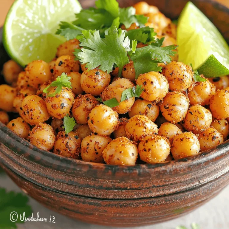 - 1 Dose Kichererbsen (425 g) - 2 Esslöffel Olivenöl - Gewürze und Limette Die Hauptzutaten für Chili Lime Röstkichererbsen sind einfach und lecker. Ich beginne mit einer Dose Kichererbsen. Diese Hülsenfrüchte sind voll von Nährstoffen und machen den Snack gesund. Dann brauche ich 2 Esslöffel Olivenöl. Dieses Öl bringt nicht nur Geschmack, sondern hilft auch beim Rösten. Ich füge eine Mischung aus Gewürzen hinzu. Für das besondere Chili-Limetten-Aroma benutze ich: - 1 Teelöffel Chilipulver - 1 Teelöffel Kreuzkümmel - 1/2 Teelöffel Knoblauchpulver - 1/2 Teelöffel geräuchertes Paprikapulver - Abgeriebene Schale von 1 Limette - Saft von 1 Limette Diese Gewürze sind der Schlüssel zu einem vollen Geschmack. Die Limette gibt eine frische Note. So wird der Snack besonders. - Frische Korianderblätter - Salz nach Geschmack Um die Röstkichererbsen noch besser zu machen, füge ich frische Korianderblätter hinzu. Diese bringen Farbe und Geschmack. Am Ende würze ich mit Salz nach Geschmack. So kann jeder den Snack nach seinem eigenen Stil anpassen. Heize deinen Backofen auf 200 °C vor. Das sorgt für eine gleichmäßige Röstung. Lege ein Backblech mit Backpapier aus. So bleiben die Kichererbsen nicht kleben. Nimm nun 1 Dose Kichererbsen und spüle sie unter kaltem Wasser ab. Trockne die Kichererbsen gründlich mit einem sauberen Küchentuch. Dies ist wichtig, damit sie knusprig werden. In einer Rührschüssel kombiniere 2 Esslöffel Olivenöl mit den Gewürzen. Füge 1 Teelöffel Chilipulver, 1 Teelöffel Kreuzkümmel, 1/2 Teelöffel Knoblauchpulver und 1/2 Teelöffel geräuchertes Paprikapulver hinzu. Reibe die Schale von 1 Limette und presse den Saft hinein. Mische alles gut. Dann gib die getrockneten Kichererbsen zur Gewürzmischung. Vermenge sie, bis die Kichererbsen gleichmäßig überzogen sind. Verteile die Kichererbsen gleichmäßig auf dem Backblech. Achte darauf, dass sie in einer einzigen Schicht liegen. Röste sie im Ofen für 25 bis 30 Minuten. Wende die Kichererbsen nach der Hälfte der Zeit. So werden sie gleichmäßig goldbraun. Wenn sie fertig sind, nimm das Blech heraus. Würze die Kichererbsen nach Geschmack mit Salz. Lass sie kurz abkühlen und genieße deinen knusprigen Snack! Um die Kichererbsen knusprig zu machen, trocknen Sie sie gut ab. Nach dem Abspülen sollten Sie sie mit einem Küchentuch oder Papierhandtuch gründlich abtrocknen. Feuchtigkeit ist der Feind der Knusprigkeit. Wenn die Kichererbsen nicht trocken sind, werden sie eher weich als knusprig. Es ist auch wichtig, die Kichererbsen gleichmäßig zu verteilen. Legen Sie sie in einer einzigen Schicht auf das Backblech. Wenn sie übereinander liegen, können sie nicht gleichmäßig rösten. Dadurch wird der Snack nicht so knusprig. Sie können mit verschiedenen Gewürzen spielen, um neue Geschmäcker zu entdecken. Zum Beispiel können Sie Paprika, Curry oder sogar ein wenig Zimt hinzufügen. Jedes Gewürz bringt eine eigene Note. Seien Sie kreativ und finden Sie Ihre Lieblingskombination. Alternativ können Sie auch verschiedene Öle zum Rösten verwenden. Kokosöl oder Avocadoöl geben den Kichererbsen einen anderen Geschmack. Probieren Sie aus, welches Öl Ihnen am besten schmeckt. Es lohnt sich, mit den Aromen zu experimentieren! {{image_4}} Um diesen Snack noch köstlicher zu machen, füge Käse hinzu. Ich empfehle, geriebenen Parmesan oder Feta zu verwenden. Der Käse schmilzt leicht und gibt einen tollen Geschmack. Mische den Käse einfach in die Kichererbsen, bevor du sie röstest. So erhältst du einen würzigen, herzhaften Snack. Für eine vegane Version lasse das Olivenöl weg. Verwende einfach Wasser, um die Kichererbsen zu befeuchten. Die Gewürze bleiben gleich. Diese Methode macht das Rezept leicht und fettfrei. Es ist eine gesunde Option, die trotzdem lecker schmeckt. Du kannst die Kichererbsen auch anders servieren. Biete sie als Party-Snack an. Stelle sie in eine schöne Schüssel und füge Limettenscheiben hinzu. Ein paar frische Korianderblätter sehen ebenfalls toll aus. Diese Kichererbsen sind perfekt für Filmabende oder als gesunde Knabberei. Ich empfehle, die Röstkichererbsen in einem luftdichten Behälter aufzubewahren. So bleiben sie frisch und knusprig. Achte darauf, dass der Behälter gut verschlossen ist. Das verhindert, dass Feuchtigkeit eindringt. Du kannst einen Glasbehälter oder eine gute Plastikbox nutzen. Ideal ist es, die Kichererbsen bei Raumtemperatur zu lagern. Vermeide den Kühlschrank, denn dort können sie weich werden. Röstkichererbsen bleiben bis zu einer Woche frisch. Nach ein paar Tagen könnten sie etwas weicher werden. Das liegt daran, dass sie Luft und Feuchtigkeit ausgesetzt sind. Wenn du die Kichererbsen länger lagern möchtest, überlege, sie einzufrieren. Im Gefrierfach bleiben sie bis zu drei Monate haltbar. Das ist eine gute Option für spätere Snacks. Wenn du noch Kichererbsen übrig hast, gibt es viele Möglichkeiten, sie zu nutzen. Du kannst sie in Salaten oder als Topping für Suppen verwenden. Sie passen auch gut zu Wraps oder in Reisgerichten. Eine weitere Idee ist, sie püriert als Dip zu verwenden. Experimentiere mit verschiedenen Gewürzen oder Zutaten, um neue Geschmäcker zu entdecken. Um knusprige Kichererbsen zu bekommen, musst du sie gut trocknen. Nach dem Abspülen solltest du sie mit einem Küchentuch abtrocknen. Dadurch entfernst du die Feuchtigkeit. Das ist wichtig, da Feuchtigkeit die Kichererbsen weich macht. Stelle sicher, dass sie in einer einzigen Schicht auf dem Blech liegen. So rösten sie gleichmäßig. Ein vorgeheizter Ofen bei 200°C ist perfekt. Rühre die Kichererbsen während des Röstens um. Das hilft, eine goldene Farbe zu erreichen. Nach 25-30 Minuten sind sie bereit. Ja, du kannst die Kichererbsen vor dem Rösten marinieren. Das gibt ihnen mehr Geschmack. Mische die Gewürze und das Öl in einer Schüssel. Füge die Kichererbsen hinzu und lasse sie für 30 Minuten marinieren. Je länger du sie marinierst, desto mehr Geschmack nehmen sie auf. Achte darauf, dass sie gleichmäßig gewürzt sind. Nach der Marinierzeit kannst du sie rösten. Sie werden köstlich und aromatisch. Kichererbsen bieten viele gesundheitliche Vorteile. Sie sind reich an Protein und Ballaststoffen. Diese Nährstoffe helfen, den Körper zu stärken. Kichererbsen können auch das Herz schützen. Sie enthalten wichtige Vitamine und Mineralien wie Eisen und Folsäure. Diese Nährstoffe sind gut für das Immunsystem. Zudem unterstützen Kichererbsen die Verdauung. Sie sind eine hervorragende Wahl für eine gesunde Ernährung. Das Rösten von Kichererbsen ist einfach und lecker. Wir haben die wichtigsten Zutaten, die Anleitung und hilfreiche Tipps behandelt. Perfekte Knusprigkeit und verschiedene Variationen machen diese Snacks besonders. Achte immer auf die richtige Lagerung, dann bleibt der Genuss länger erhalten. Experimentiere mit Gewürzen und finde deine Lieblingskombination. Kichererbsen sind nicht nur lecker, sie sind auch gesund. Probiere die Rezepte aus, um köstliche Snacks zu kreieren. Viel Spaß beim Rösten!