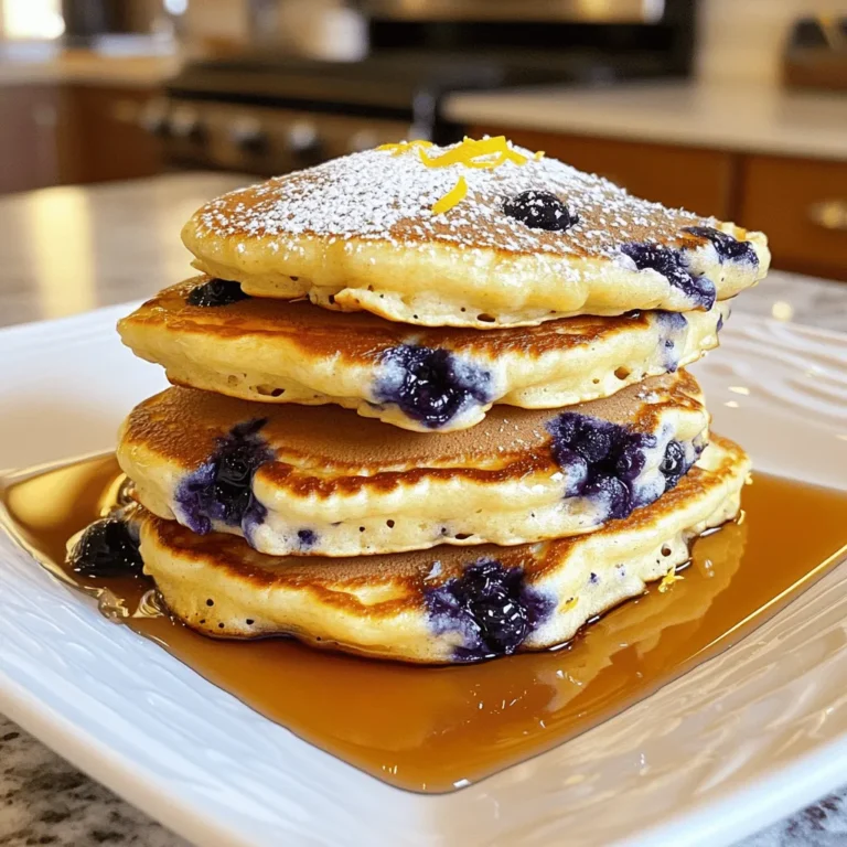 Für diese leckeren Pfannkuchen benötigst du: - 250 g Ricotta-Käse - 125 g Weizenmehl - 1 Teelöffel Backpulver - 1/2 Teelöffel Natron - 1/4 Teelöffel Salz - 2 große Eier - 60 ml Milch - Schale von 1 Zitrone - 2 Esslöffel frisch gepresster Zitronensaft - 50 g Zucker - 150 g frische Blaubeeren - Butter oder Öl zum Braten Diese Zutaten bringen dir den perfekten Geschmack. Der Ricotta macht die Pfannkuchen besonders fluffig. Die frischen Blaubeeren sorgen für eine süße Note. Du kannst die Pfannkuchen noch besser machen mit: - Ahornsirup zum Servieren - Puderzucker für die Garnitur - Mehr frische Blaubeeren für den Extra-Kick Diese Zutaten steigern den Genuss. Ahornsirup bringt eine köstliche Süße. Puderzucker macht das Gericht ansprechend. Achte auf frische und hochwertige Zutaten. Verwende echten Ricotta. Frische Blaubeeren sind süßer und saftiger. Bio-Zitronen sind besser für den Saft und die Schale. Diese kleinen Details machen einen großen Unterschied. Zuerst sammeln wir alle Zutaten. Du benötigst: - 250 g Ricotta-Käse - 125 g Weizenmehl - 1 Teelöffel Backpulver - 1/2 Teelöffel Natron - 1/4 Teelöffel Salz - 2 große Eier - 60 ml Milch - Schale von 1 Zitrone - 2 Esslöffel frisch gepresster Zitronensaft - 50 g Zucker - 150 g frische Blaubeeren - Butter oder Öl zum Braten Sorge dafür, dass alle Zutaten Zimmertemperatur haben. Das hilft uns, einen glatten Teig zu bekommen. In einer großen Schüssel mischst du den Ricotta, die Eier, die Milch, die Zitronenschale, den Zitronensaft und den Zucker. Rühre alles gut mit einem Schneebesen, bis es glatt ist. In einer anderen Schüssel vermenge das Mehl, das Backpulver, das Natron und das Salz. Jetzt fügst du die trockenen Zutaten zur Ricottamischung hinzu. Rühre vorsichtig, bis alles gut vermischt ist. Mach dir keine Sorgen, wenn einige Klümpchen bleiben. Zum Schluss hebe die frischen Blaubeeren unter den Teig. Erhitze eine beschichtete Pfanne bei mittlerer Hitze. Fette die Pfanne mit etwas Butter oder Öl ein. Gieße für jeden Pfannkuchen etwa 60 ml Teig in die Pfanne. Du weißt, dass es Zeit ist, sie zu wenden, wenn Blasen auf der Oberfläche erscheinen und die Ränder fest aussehen. Das dauert etwa 3-4 Minuten. Wende den Pfannkuchen und brate ihn weitere 2-3 Minuten, bis er goldbraun ist. Nimm die Pfannkuchen aus der Pfanne und halte sie warm, während du den Rest des Teigs brätst. Staple die Pfannkuchen auf einem Teller, träufele etwas Ahornsirup darüber und garniere sie mit Puderzucker und zusätzlichen Blaubeeren. Um die Pfannkuchen fluffig zu machen, nutze frische Zutaten. Ricotta bringt Feuchtigkeit und Struktur. Die Eier schlagen wir getrennt. Schlage das Eiweiß steif und hebe es zuletzt unter den Teig. So wird die Mischung besonders luftig. Rühre nicht zu viel, einige Klümpchen sind gut. Das macht die Textur aufregender. Ein häufiger Fehler ist das Überrühren des Teigs. Das führt zu dichten Pfannkuchen. Achte darauf, die trockenen Zutaten nur kurz unterzuheben. Ein weiterer Fehler ist die Verwendung von kalten Zutaten. Lass die Eier und die Milch auf Raumtemperatur kommen. Das hilft, die Zutaten besser zu verbinden und die Pfannkuchen gleichmäßig zu garen. Die ideale Hitze liegt bei mittlerer Temperatur. Eine zu heiße Pfanne verbrennt die Pfannkuchen außen, während sie innen roh bleiben. Gib etwas Butter oder Öl in die Pfanne, bevor du den Teig hinzufügst. Warte, bis sich Blasen auf der Oberfläche bilden, bevor du wendest. So erhältst du goldbraune, perfekt gegarte Pfannkuchen. {{image_4}} Wenn Sie keinen Ricotta-Käse haben, gibt es tolle Alternativen. Quark ist eine gute Wahl. Er hat eine ähnliche Konsistenz und bringt auch einen milden Geschmack. Frischkäse funktioniert ebenfalls gut, aber er ist etwas fester. Ein pflanzlicher Joghurt kann auch verwendet werden. Achten Sie darauf, dass er ungesüßt ist, um den Geschmack der Pfannkuchen nicht zu verändern. Blaubeeren sind großartig, aber Sie können auch andere Früchte nutzen. Himbeeren bringen eine frische Säure und passen gut zur Zitrone. Erdbeeren sind süß und geben eine schöne Farbe. Wenn Sie etwas Exotisches mögen, probieren Sie Mango oder Pfirsiche. Schneiden Sie die Früchte in kleine Stücke, um sie gleichmäßig im Teig zu verteilen. Um die Pfannkuchen vegan zu machen, ersetzen Sie die Eier mit Bananen oder Apfelmus. Verwenden Sie pflanzliche Milch anstelle von Kuhmilch. Für eine glutenfreie Option wählen Sie Reismehl oder eine glutenfreie Mehlmischung. Diese Anpassungen machen die Pfannkuchen für viele Ernährungsweisen geeignet und lecker! Wenn du Pfannkuchen übrig hast, lass sie zuerst abkühlen. Lege sie dann in einen luftdichten Behälter. Achte darauf, sie zwischen Schichten von Backpapier zu legen. So bleiben sie frisch und kleben nicht zusammen. Im Kühlschrank halten sich die Pfannkuchen etwa 2 bis 3 Tage. Du kannst die Pfannkuchen auch einfrieren, wenn du mehr Vorrat möchtest. Lass sie ganz abkühlen. Dann lege sie in einen Gefrierbeutel. Achte darauf, die Luft herauszudrücken, bevor du den Beutel schließt. So bleiben sie bis zu 2 Monate frisch. Wenn du einen Pfannkuchen willst, nimm ihn einfach aus dem Gefrierfach. Zum Aufwärmen kannst du die Pfannkuchen in der Mikrowelle oder in einer Pfanne verwenden. In der Mikrowelle dauert es etwa 30 Sekunden bis 1 Minute. In einer Pfanne erhitzt du sie bei mittlerer Hitze für 1 bis 2 Minuten pro Seite. So bleiben sie warm und lecker. Die Pfannkuchen halten sich gut im Kühlschrank. Ich empfehle, sie in einem luftdichten Behälter zu lagern. Sie bleiben frisch für etwa drei Tage. Wenn du sie aufwärmen möchtest, lege sie einfach kurz in die Mikrowelle oder den Toaster. So sind sie schnell wieder warm und lecker. Ja, du kannst den Teig im Voraus zubereiten. Mische die Zutaten und bewahre den Teig im Kühlschrank auf. Er bleibt frisch für 24 Stunden. Vor der Verwendung solltest du den Teig gut umrühren. Ggf. musst du etwas Milch hinzufügen, wenn der Teig dick wird. Die Pfannkuchen schmecken auch ohne Zucker gut. Du kannst den Zucker weglassen oder durch Honig ersetzen. Die Zitronen und Blaubeeren geben viel Geschmack. Probiere es aus! Du wirst überrascht sein, wie lecker sie ohne Zucker sind. Diese Pfannkuchen aus dem Blog sind einfach großartig. Wir haben die besten Zutaten, die richtige Zubereitung und nützliche Tipps besprochen. Ich habe Ihnen gezeigt, wie Sie die Pfannkuchen fluffig machen und Fehler vermeiden. Auch Variationen und Aufbewahrung waren wichtig. Egal, welche Zutaten Sie wählen, dieses Rezept wird Ihnen Freude bringen. Machen Sie diese Pfannkuchen öfter und genießen Sie jeden Bissen!