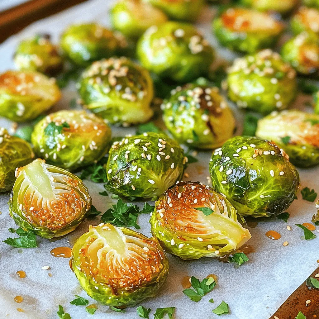 - 450 g Rosenkohl, geputzt und halbiert - 2 Esslöffel Olivenöl - 3 Esslöffel Honig Rosenkohl ist der Hauptbestandteil. Er gibt dem Gericht einen leicht nussigen Geschmack. Olivenöl sorgt für die nötige Wärme beim Rösten. Der Honig bringt die süße Note, die mit dem herzhaften Rosenkohl perfekt harmoniert. - 4 Knoblauchzehen, fein gehackt - 1 Esslöffel Sojasauce (oder Tamari für glutenfrei) - 1 Teelöffel Apfelessig - Salz und Pfeffer nach Geschmack - ¼ Teelöffel rote Pfefferflocken (optional) - Sesamsamen zur Garnitur - Frische Petersilie, gehackt zur Garnitur Knoblauch fügt einen scharfen und aromatischen Geschmack hinzu. Sojasauce und Apfelessig bringen Tiefe und Säure ins Gericht. Rote Pfefferflocken geben eine leichte Schärfe, wenn du es magst. Sesamsamen und Petersilie sind perfekt für die Garnitur und bringen Farbe. Heize den Ofen auf 200°C vor. Das sorgt dafür, dass die Rosenkohlhälften gleichmäßig garen. Lege ein Backblech mit Backpapier aus. Das vereinfacht die Reinigung später. In einer großen Schüssel vermischst du die folgenden Zutaten: - 2 Esslöffel Olivenöl - 3 Esslöffel Honig - 4 Knoblauchzehen, fein gehackt - 1 Esslöffel Sojasauce - 1 Teelöffel Apfelessig - Salz und Pfeffer nach Geschmack - ¼ Teelöffel rote Pfefferflocken (optional) Rühre alles gut um, bis die Mischung gleichmäßig aussieht. Dieser Schritt ist wichtig, damit jeder Bissen voller Geschmack ist. Halbiere 450 g Rosenkohl und gib sie in die Schüssel. Wende die Rosenkohlhälften in der Honig-Knoblauch-Mischung. Achte darauf, dass sie gut bedeckt sind. Verteile die Rosenkohlhälften auf dem Backblech. Stelle sicher, dass sie nicht überlappen. So rösten sie gleichmäßig. Röste die Rosenkohlhälften im Ofen für 20-25 Minuten. Rühre sie zur Hälfte der Garzeit um. So werden sie zart und erhalten eine schöne Karamellisierung. Wenn sie fertig sind, nimm das Blech aus dem Ofen. Bestreue die heißen Rosenkohlhälften mit Sesamsamen und frischer Petersilie. Jetzt sind sie bereit, serviert zu werden! Um die perfekte Konsistenz zu erreichen, ist das Rösten der Schlüssel. Rösten bei hoher Temperatur bringt die Süße des Honigs hervor und hilft, die Kanten der Rosenkohlhälften knusprig zu machen. Achte darauf, die Rosenkohlhälften in einer einzigen Schicht auf dem Backblech zu verteilen. Wenn sie sich überlappen, garen sie ungleichmäßig. Rühre sie nach der Hälfte der Garzeit um. So karamellisieren sie gleichmäßig und erhalten einen tollen Geschmack. Für eine effiziente Zubereitung plane deine Schritte gut. Heize zuerst den Ofen vor, während du die Zutaten vorbereitest. Die Marinade aus Olivenöl, Honig und anderen Zutaten mischen, dauert nur ein paar Minuten. Während die Rosenkohlhälften im Ofen rösten, kannst du den Tisch decken oder andere Beilagen vorbereiten. So sparst du Zeit und kannst alles gleichzeitig servieren. Rosenkohl hat viele gesundheitliche Vorteile. Sie sind reich an Vitaminen und Mineralstoffen. Eine Portion liefert viel Vitamin C und K. Sie enthalten auch Ballaststoffe, die gut für die Verdauung sind. Rosenkohl sind zudem kalorienarm und unterstützen eine gesunde Ernährung. Ihre Antioxidantien helfen, Entzündungen zu reduzieren und das Immunsystem zu stärken. {{image_4}} Wenn Sie glutenfrei essen, können Sie Tamari anstelle von Sojasauce verwenden. Tamari hat einen ähnlichen Geschmack, ist aber frei von Gluten. Dies macht Ihre Honig-Knoblauch Rosenkohl noch schmackhafter und sicher für alle. Es ist wichtig, die Etiketten zu prüfen, um sicherzustellen, dass alle Zutaten glutenfrei sind. Um den Geschmack zu verstärken, können Sie Trockenfrüchte oder Nüsse hinzufügen. Zum Beispiel passen getrocknete Cranberries oder Aprikosen gut dazu. Diese geben eine süße Note. Nüsse wie Mandeln oder Walnüsse sorgen für einen knusprigen Biss und gesunde Fette. Mischen Sie sie einfach vor dem Rösten mit dem Rosenkohl, um eine neue Geschmacksrichtung zu entdecken. Im Herbst können Sie andere Gemüsesorten hinzufügen. Kürbis oder Süßkartoffeln passen perfekt zu diesem Gericht. Diese Gemüsesorten bringen eine süße Tiefe und eine schöne Farbe. Schneiden Sie sie in kleine Stücke und rösten Sie sie mit dem Rosenkohl. Dies macht das Gericht noch nahrhafter und abwechslungsreicher. Reste der Honig-Knoblauch Rosenkohl können leicht gelagert werden. Lassen Sie die Rosenkohlhälften zuerst abkühlen. Danach legen Sie sie in einen luftdichten Behälter. Achten Sie darauf, dass die Reste nicht zusammenkleben. So bleibt die Textur erhalten. Lagern Sie den Behälter im Kühlschrank. So bleiben die Aromen frisch. Um die Reste aufzuwärmen, nutzen Sie entweder den Ofen oder die Mikrowelle. Für den Ofen heizen Sie ihn auf 180°C vor. Legen Sie die Rosenkohlhälften auf ein Backblech. Erwärmen Sie sie für etwa 10-15 Minuten. So werden sie wieder schön knusprig. In der Mikrowelle stellen Sie die Reste in eine mikrowellengeeignete Schüssel. Decken Sie die Schüssel ab und erwärmen Sie sie für 1-2 Minuten. Überprüfen Sie regelmäßig, damit sie nicht zu heiß werden. Die Reste bleiben im Kühlschrank bis zu 3 Tage frisch. Nach dieser Zeit können sie an Geschmack verlieren. Achten Sie darauf, die Reste gut zu lagern. So genießen Sie die süßen und herzhaften Aromen länger. Wenn Sie die Reste einfrieren möchten, sollten Sie dies innerhalb von 3 Tagen tun. Im Gefrierschrank halten sie bis zu 2 Monate. Die Rosenkohlhälften sollten für 20 bis 25 Minuten im Ofen bleiben. Diese Zeit reicht, um sie zart und leicht karamellisiert zu machen. Ich empfehle, sie nach der Hälfte der Zeit umzurühren. So garen sie gleichmäßig und bekommen eine schöne Farbe. Ja, du kannst die Honig-Knoblauch-Mischung im Voraus zubereiten. Mixe einfach Olivenöl, Honig, Knoblauch, Sojasauce und Apfelessig in einer Schüssel. Bewahre sie in einem luftdichten Behälter im Kühlschrank auf. Wenn du bereit bist zu kochen, nimm sie einfach heraus und mariniere die Rosenkohlhälften. Das spart Zeit beim Kochen. Du kannst viele andere Gemüse mit diesem Rezept kombinieren. Karotten, Kürbis oder Paprika sind tolle Optionen. Sie bringen Farbe und neuen Geschmack auf das Blech. Achte darauf, dass die Stücke gleich groß sind, damit alles gleichmäßig gart. So wird dein Gericht spannend und lecker. Rosenkohl mit Honig und Knoblauch ist einfach zuzubereiten. Man braucht nur wenige Zutaten wie Rosenkohl, Olivenöl und Honig. Ich habe die Schritte klar erklärt, um es leicht zu machen. Denke an die Tipps für perfekte Röstaromen und gesunde Variationen. Nutze die Lagerhinweise, um Reste frisch zu halten. So bleibt das Gericht lecker und bleibt länger genießbar. Probier es aus und genieße den köstlichen und nahrhaften Rosenkohl!