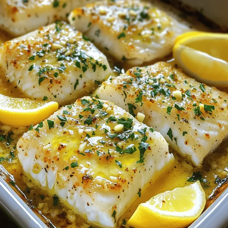 Für dieses einfache Rezept benötigst du: - 4 Kabeljaufilets (je 170 g) - 4 Esslöffel ungesalzene Butter, geschmolzen - 4 Knoblauchzehen, fein gehackt - 1 Zitrone, abgerieben und ausgepresst Der Kabeljau ist ein zarter Fisch, der schnell gart. Die Butter bringt reichhaltigen Geschmack. Der Knoblauch gibt dem Gericht eine schöne Würze. Die Zitrone sorgt für Frische und Balance. Für die perfekte Würze füge hinzu: - 1 Teelöffel getrockneter Thymian - 1 Teelöffel getrockneter Oregano - Salz und Pfeffer nach Geschmack Thymian und Oregano sind klassische Kräuter für Fischgerichte. Sie geben dem Kabeljau einen mediterranen Touch. Achte darauf, die Gewürze gut zu verteilen, damit jeder Bissen lecker schmeckt. Serviere deinen Knoblauchbutter Kabeljau mit: - Frischer Petersilie, gehackt zur Garnierung - Zitronenspalten zum Servieren Ein einfacher grüner Salat passt perfekt dazu. Auch Reis oder Kartoffeln sind gute Beilagen. Sie nehmen die köstliche Knoblauchbutter auf. Probiere es aus und genieße ein tolles Essen! Heizen Sie den Ofen auf 200°C vor. Fetten Sie eine Auflaufform leicht ein oder legen Sie sie mit Backpapier aus. Das sorgt dafür, dass der Kabeljau nicht kleben bleibt. Eine gut vorbereitete Form macht das Servieren einfacher. In einer Rührschüssel vermengen Sie die geschmolzene Butter und die fein gehackten Knoblauchzehen. Fügen Sie die Zitronenschale und den Zitronensaft hinzu. Dann kommen der Thymian, der Oregano, Salz und Pfeffer dazu. Rühren Sie alles gut um. Diese Mischung gibt dem Kabeljau einen tollen Geschmack. Legen Sie die Kabeljaufilets in die vorbereitete Auflaufform. Ordnen Sie sie in einer einzigen Schicht an. Gießen Sie die Knoblauchbutter-Mischung gleichmäßig über die Filets. Stellen Sie sicher, dass jedes Filet gut bedeckt ist. Backen Sie den Kabeljau im Ofen für 15-20 Minuten. Der Fisch sollte undurchsichtig sein und sich leicht mit einer Gabel zerteilen lassen. Nach dem Backen lassen Sie ihn kurz ruhen. Garnieren Sie ihn mit frisch gehackter Petersilie und servieren Sie ihn mit Zitronenspalten. Der Kabeljau ist perfekt, wenn er undurchsichtig ist und leicht zerfällt. Dies geschieht normalerweise nach 15-20 Minuten im Ofen bei 200°C. Verwende ein Fleischthermometer, um sicherzustellen, dass der Fisch eine Temperatur von mindestens 60°C erreicht hat. Wenn du den Fisch zu lange backst, kann er trocken werden. Achte darauf, ihn rechtzeitig herauszunehmen, um die beste Textur zu erzielen. Die Knoblauchbutter ist vielseitig. Du kannst frische Kräuter wie Basilikum oder Rosmarin hinzufügen, um den Geschmack zu verändern. Ein Spritzer Weißwein kann auch eine interessante Tiefe hinzufügen. Wenn du es schärfer magst, füge etwas rote Paprika hinzu. Für einen zitronigen Twist probiere Limettensaft oder Limettenschale. Experimentiere mit verschiedenen Zutaten, um deine eigene perfekte Mischung zu finden. Hast du noch Knoblauchbutter übrig? Du kannst sie auf Brot streichen und im Ofen rösten. Sie passt auch gut zu Gemüse oder auf gebratenem Hähnchen. Wenn du frische Petersilie übrig hast, hacke sie klein und füge sie zu Salaten oder Suppen hinzu. Zitronenreste kannst du in Wasser für ein erfrischendes Getränk verwenden. So reduzierst du Abfall und nutzt alles optimal. {{image_4}} Um mediterrane Aromen in dein Gericht zu bringen, füge Oliven und Kapern hinzu. Diese Zutaten harmonieren gut mit dem Kabeljau. Du kannst auch frische Kräuter wie Basilikum oder Rosmarin verwenden. Diese geben dem Gericht einen frischen Geschmack. Ein Spritzer Balsamico-Essig passt ebenfalls perfekt dazu. Du kannst die Zitrone durch Limette ersetzen, um eine andere Note zu erzielen. Nicht nur Kabeljau eignet sich gut für dieses Rezept. Du kannst auch Heilbutt oder Tilapia verwenden. Diese Fische haben einen milden Geschmack und nehmen die Aromen gut auf. Achte darauf, die Garzeit entsprechend anzupassen, da unterschiedliche Fische unterschiedlich schnell garen. Probiere auch Lachs für einen reichhaltigen Geschmack. Lachs benötigt eine kürzere Backzeit. Für eine vegane Version kannst du pflanzliche Butter verwenden. Diese gibt deinem Gericht eine ähnliche cremige Textur. Kokosnussöl ist eine weitere gute Option. Es hat einen milden Geschmack und funktioniert gut mit Knoblauch. Wenn du magst, füge etwas Hefeflocken hinzu. Diese geben einen käsigen Geschmack und sind perfekt für vegane Gerichte. Um übrig gebliebenen Kabeljau zu lagern, lege ihn in einen luftdichten Behälter. Du kannst ihn bis zu drei Tage im Kühlschrank aufbewahren. Achte darauf, den Fisch abkühlen zu lassen, bevor du ihn in den Behälter gibst. So bleibt er frisch und lecker. Wenn du mehr Zeit hast, kannst du ihn auch einfrieren. Wickel die Filets gut in Frischhaltefolie und lege sie in einen Gefrierbeutel. So hält er bis zu drei Monate. Die Knoblauchbutter-Mischung lagert man ebenfalls in einem luftdichten Behälter. Du kannst sie bis zu einer Woche im Kühlschrank aufbewahren. Stelle sicher, dass die Mischung vollständig abgekühlt ist, bevor du sie lagerst. Wenn du die Butter länger aufbewahren möchtest, friere sie ein. Du kannst kleine Portionen in Eiswürfelschalen einfrieren. So hast du immer frische Knoblauchbutter zur Hand. Um Reste von Kabeljau aufzuwärmen, nutze den Ofen. Heize ihn auf 180°C vor. Lege die Filets auf ein Backblech und decke sie mit Alufolie ab. So bleiben sie saftig. Backe sie für etwa 10 Minuten oder bis sie warm sind. Du kannst die Knoblauchbutter-Mischung auch in der Mikrowelle erwärmen. Stelle die Butter in eine mikrowellengeeignete Schüssel und erhitze sie in kurzen Intervallen. Achte darauf, dass sie nicht zu heiß wird. Kabeljau sollte bei 200°C für 15-20 Minuten gebacken werden. Die Zeit kann je nach Dicke der Filets variieren. Achte darauf, dass der Fisch undurchsichtig ist und sich leicht mit einer Gabel zerteilen lässt. Ich empfehle, nach 15 Minuten nach dem Fisch zu schauen. So vermeidest du, dass er zu trocken wird. Ja, frischer Knoblauch ist großartig! Er gibt dem Gericht einen intensiven Geschmack. Du solltest vier Knoblauchzehen fein hacken. Wenn du frischen Knoblauch verwendest, wird die Butter noch aromatischer. Achte darauf, den Knoblauch nicht zu verbrennen, wenn du ihn in die Butter gibst. Gebackener Kabeljau passt gut zu vielen Beilagen. Hier sind einige meiner Favoriten: - Geröstetes Gemüse: Brokkoli, Karotten oder Zucchini sind lecker. - Reis: Ein einfaches Risotto oder Kräuterreis ergänzt den Fisch gut. - Salat: Ein frischer grüner Salat bringt eine knackige Note. - Kartoffeln: Gebackene oder pürierte Kartoffeln sind immer eine gute Wahl. Diese Beilagen machen dein Gericht bunt und nahrhaft. Zusammenfassend haben wir die Hauptzutaten für Knoblauchbutter gebackenen Kabeljau besprochen. Ich habe gezeigt, wie man die Zubereitung leicht macht. Tipps und Variationen geben dir kreativen Raum, um dein Gericht zu personalisieren. Außerdem habe ich erklärt, wie du Reste richtig lagerst. Denke daran, dass frischer Knoblauch den Geschmack verbessert und verschiedene Beilagen den Genuss steigern. Mit diesen Tipps schaffst du ein leckeres und gesundes Gericht. Viel Erfolg beim Ausprobieren!