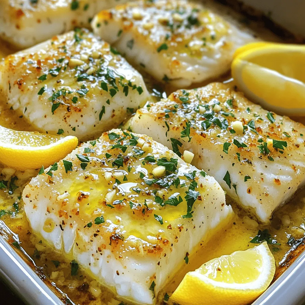 Für dieses einfache Rezept benötigst du: - 4 Kabeljaufilets (je 170 g) - 4 Esslöffel ungesalzene Butter, geschmolzen - 4 Knoblauchzehen, fein gehackt - 1 Zitrone, abgerieben und ausgepresst Der Kabeljau ist ein zarter Fisch, der schnell gart. Die Butter bringt reichhaltigen Geschmack. Der Knoblauch gibt dem Gericht eine schöne Würze. Die Zitrone sorgt für Frische und Balance. Für die perfekte Würze füge hinzu: - 1 Teelöffel getrockneter Thymian - 1 Teelöffel getrockneter Oregano - Salz und Pfeffer nach Geschmack Thymian und Oregano sind klassische Kräuter für Fischgerichte. Sie geben dem Kabeljau einen mediterranen Touch. Achte darauf, die Gewürze gut zu verteilen, damit jeder Bissen lecker schmeckt. Serviere deinen Knoblauchbutter Kabeljau mit: - Frischer Petersilie, gehackt zur Garnierung - Zitronenspalten zum Servieren Ein einfacher grüner Salat passt perfekt dazu. Auch Reis oder Kartoffeln sind gute Beilagen. Sie nehmen die köstliche Knoblauchbutter auf. Probiere es aus und genieße ein tolles Essen! Heizen Sie den Ofen auf 200°C vor. Fetten Sie eine Auflaufform leicht ein oder legen Sie sie mit Backpapier aus. Das sorgt dafür, dass der Kabeljau nicht kleben bleibt. Eine gut vorbereitete Form macht das Servieren einfacher. In einer Rührschüssel vermengen Sie die geschmolzene Butter und die fein gehackten Knoblauchzehen. Fügen Sie die Zitronenschale und den Zitronensaft hinzu. Dann kommen der Thymian, der Oregano, Salz und Pfeffer dazu. Rühren Sie alles gut um. Diese Mischung gibt dem Kabeljau einen tollen Geschmack. Legen Sie die Kabeljaufilets in die vorbereitete Auflaufform. Ordnen Sie sie in einer einzigen Schicht an. Gießen Sie die Knoblauchbutter-Mischung gleichmäßig über die Filets. Stellen Sie sicher, dass jedes Filet gut bedeckt ist. Backen Sie den Kabeljau im Ofen für 15-20 Minuten. Der Fisch sollte undurchsichtig sein und sich leicht mit einer Gabel zerteilen lassen. Nach dem Backen lassen Sie ihn kurz ruhen. Garnieren Sie ihn mit frisch gehackter Petersilie und servieren Sie ihn mit Zitronenspalten. Der Kabeljau ist perfekt, wenn er undurchsichtig ist und leicht zerfällt. Dies geschieht normalerweise nach 15-20 Minuten im Ofen bei 200°C. Verwende ein Fleischthermometer, um sicherzustellen, dass der Fisch eine Temperatur von mindestens 60°C erreicht hat. Wenn du den Fisch zu lange backst, kann er trocken werden. Achte darauf, ihn rechtzeitig herauszunehmen, um die beste Textur zu erzielen. Die Knoblauchbutter ist vielseitig. Du kannst frische Kräuter wie Basilikum oder Rosmarin hinzufügen, um den Geschmack zu verändern. Ein Spritzer Weißwein kann auch eine interessante Tiefe hinzufügen. Wenn du es schärfer magst, füge etwas rote Paprika hinzu. Für einen zitronigen Twist probiere Limettensaft oder Limettenschale. Experimentiere mit verschiedenen Zutaten, um deine eigene perfekte Mischung zu finden. Hast du noch Knoblauchbutter übrig? Du kannst sie auf Brot streichen und im Ofen rösten. Sie passt auch gut zu Gemüse oder auf gebratenem Hähnchen. Wenn du frische Petersilie übrig hast, hacke sie klein und füge sie zu Salaten oder Suppen hinzu. Zitronenreste kannst du in Wasser für ein erfrischendes Getränk verwenden. So reduzierst du Abfall und nutzt alles optimal. {{image_4}} Um mediterrane Aromen in dein Gericht zu bringen, füge Oliven und Kapern hinzu. Diese Zutaten harmonieren gut mit dem Kabeljau. Du kannst auch frische Kräuter wie Basilikum oder Rosmarin verwenden. Diese geben dem Gericht einen frischen Geschmack. Ein Spritzer Balsamico-Essig passt ebenfalls perfekt dazu. Du kannst die Zitrone durch Limette ersetzen, um eine andere Note zu erzielen. Nicht nur Kabeljau eignet sich gut für dieses Rezept. Du kannst auch Heilbutt oder Tilapia verwenden. Diese Fische haben einen milden Geschmack und nehmen die Aromen gut auf. Achte darauf, die Garzeit entsprechend anzupassen, da unterschiedliche Fische unterschiedlich schnell garen. Probiere auch Lachs für einen reichhaltigen Geschmack. Lachs benötigt eine kürzere Backzeit. Für eine vegane Version kannst du pflanzliche Butter verwenden. Diese gibt deinem Gericht eine ähnliche cremige Textur. Kokosnussöl ist eine weitere gute Option. Es hat einen milden Geschmack und funktioniert gut mit Knoblauch. Wenn du magst, füge etwas Hefeflocken hinzu. Diese geben einen käsigen Geschmack und sind perfekt für vegane Gerichte. Um übrig gebliebenen Kabeljau zu lagern, lege ihn in einen luftdichten Behälter. Du kannst ihn bis zu drei Tage im Kühlschrank aufbewahren. Achte darauf, den Fisch abkühlen zu lassen, bevor du ihn in den Behälter gibst. So bleibt er frisch und lecker. Wenn du mehr Zeit hast, kannst du ihn auch einfrieren. Wickel die Filets gut in Frischhaltefolie und lege sie in einen Gefrierbeutel. So hält er bis zu drei Monate. Die Knoblauchbutter-Mischung lagert man ebenfalls in einem luftdichten Behälter. Du kannst sie bis zu einer Woche im Kühlschrank aufbewahren. Stelle sicher, dass die Mischung vollständig abgekühlt ist, bevor du sie lagerst. Wenn du die Butter länger aufbewahren möchtest, friere sie ein. Du kannst kleine Portionen in Eiswürfelschalen einfrieren. So hast du immer frische Knoblauchbutter zur Hand. Um Reste von Kabeljau aufzuwärmen, nutze den Ofen. Heize ihn auf 180°C vor. Lege die Filets auf ein Backblech und decke sie mit Alufolie ab. So bleiben sie saftig. Backe sie für etwa 10 Minuten oder bis sie warm sind. Du kannst die Knoblauchbutter-Mischung auch in der Mikrowelle erwärmen. Stelle die Butter in eine mikrowellengeeignete Schüssel und erhitze sie in kurzen Intervallen. Achte darauf, dass sie nicht zu heiß wird. Kabeljau sollte bei 200°C für 15-20 Minuten gebacken werden. Die Zeit kann je nach Dicke der Filets variieren. Achte darauf, dass der Fisch undurchsichtig ist und sich leicht mit einer Gabel zerteilen lässt. Ich empfehle, nach 15 Minuten nach dem Fisch zu schauen. So vermeidest du, dass er zu trocken wird. Ja, frischer Knoblauch ist großartig! Er gibt dem Gericht einen intensiven Geschmack. Du solltest vier Knoblauchzehen fein hacken. Wenn du frischen Knoblauch verwendest, wird die Butter noch aromatischer. Achte darauf, den Knoblauch nicht zu verbrennen, wenn du ihn in die Butter gibst. Gebackener Kabeljau passt gut zu vielen Beilagen. Hier sind einige meiner Favoriten: - Geröstetes Gemüse: Brokkoli, Karotten oder Zucchini sind lecker. - Reis: Ein einfaches Risotto oder Kräuterreis ergänzt den Fisch gut. - Salat: Ein frischer grüner Salat bringt eine knackige Note. - Kartoffeln: Gebackene oder pürierte Kartoffeln sind immer eine gute Wahl. Diese Beilagen machen dein Gericht bunt und nahrhaft. Zusammenfassend haben wir die Hauptzutaten für Knoblauchbutter gebackenen Kabeljau besprochen. Ich habe gezeigt, wie man die Zubereitung leicht macht. Tipps und Variationen geben dir kreativen Raum, um dein Gericht zu personalisieren. Außerdem habe ich erklärt, wie du Reste richtig lagerst. Denke daran, dass frischer Knoblauch den Geschmack verbessert und verschiedene Beilagen den Genuss steigern. Mit diesen Tipps schaffst du ein leckeres und gesundes Gericht. Viel Erfolg beim Ausprobieren!