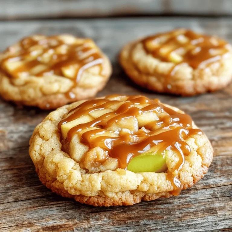 Um die perfekten Kekse zu machen, benötigen wir: - 2 ½ Tassen Weizenmehl - 1 Teelöffel Backnatron - 1 Teelöffel Backpulver - ½ Teelöffel Salz - ¾ Tasse ungesalzene Butter, weich - 1 Tasse brauner Zucker, gepackt - ½ Tasse Kristallzucker - 1 großes Ei - 1 Teelöffel Vanilleextrakt Diese Zutaten ergeben einen weichen und schmackhaften Keks, der gut hält. Für die lecker-cremige Käsekuchenfüllung brauchst du: - 8 Unzen Frischkäse, weich - ½ Tasse Puderzucker - 1 Teelöffel Vanilleextrakt Diese Füllung bringt eine süße und reichhaltige Note in die Kekse. Die Karamell-Apfel-Füllung setzt den krönenden Abschluss. Hier sind die Zutaten: - 1 großer Apfel, geschält, entkernt und gewürfelt (Granny Smith oder Honeycrisp) - 2 Esslöffel ungesalzene Butter - ¼ Tasse brauner Zucker - ¼ Teelöffel Zimt - 1 Esslöffel Zitronensaft - ½ Tasse Karamellsauce (fertig oder selbstgemacht) Diese Mischung aus Äpfeln, Karamell und Gewürzen sorgt für eine süße Überraschung in jedem Keks. Um die Karamell-Apfel-Füllung zu machen, schmelze zuerst die Butter in einer Pfanne. Füge die gewürfelten Äpfel, braunen Zucker, Zimt und Zitronensaft hinzu. Koche alles bei mittlerer Hitze für etwa 5 bis 7 Minuten. Rühre gelegentlich um, bis die Äpfel weich sind. Nimm die Pfanne vom Herd und rühre die Karamellsauce unter. Lass die Füllung abkühlen, während du die anderen Schritte machst. Jetzt ist es Zeit, die Käsekuchenfüllung herzustellen. Nimm eine Schüssel und füge den weichen Frischkäse, Puderzucker und Vanilleextrakt hinzu. Mit einem Handmixer oder einem Schneebesen rührst du alles glatt. Die Füllung sollte cremig und gleichmäßig sein. Stelle sie beiseite, während du den Keksteig vorbereitest. Für den Keksteig vermischst du zuerst das Mehl, Backnatron, Backpulver und Salz in einer großen Schüssel. In einer anderen Schüssel schlägst du die weiche Butter, braunen Zucker und Kristallzucker zusammen, bis die Mischung hell und fluffig ist. Füge dann das Ei und den Vanilleextrakt hinzu und rühre alles gut zusammen. Mische die trockenen Zutaten nach und nach unter. Der Teig sollte gut verbunden sein, aber nicht übergemischt werden. Heize den Ofen auf 175°C vor und lege Backbleche mit Backpapier aus. Nimm eine kleine Portion Keksteig, etwa 1,5 Esslöffel. Drücke den Teig flach in deiner Handfläche. Lege etwa einen Teelöffel Käsekuchenfüllung in die Mitte. Ergänze dies mit einem Esslöffel der Karamell-Apfel-Füllung. Klappe die Ränder des Teigs über die Füllung und forme eine Kugel. Setze die Keks-Kugeln mit etwa 5 cm Abstand auf das Backblech. Backe die Kekse für 10 bis 12 Minuten, bis die Ränder leicht golden sind. Lass sie 5 Minuten auf dem Backblech abkühlen. Danach transferiere sie auf ein Kuchengitter, um vollständig abzukühlen. Vor dem Servieren kannst du extra Karamellsauce über die abgekühlten Kekse träufeln. Das macht die Kekse noch leckerer und sieht toll aus. Jetzt sind deine Karamell-Apfel-Käsekuchen-Kekse bereit zum Genießen! Um die perfekte Keks-Konsistenz zu erreichen, ist es wichtig, die Zutaten genau abzuwiegen. Verwende frische Zutaten, um den besten Geschmack zu erzielen. Achte darauf, die Butter weich, aber nicht geschmolzen zu verwenden. So bleiben die Kekse schön fluffig. Kühle den Teig vor dem Backen für mindestens 30 Minuten. Dies hilft, die Kekse in Form zu halten und verhindert, dass sie sich ausbreiten. Für die Karamell-Apfel-Füllung schneide den Apfel in kleine Würfel. Granny Smith oder Honeycrisp sind ideal, da sie gut den süßen Karamell ausgleichen. Karamellisiere die Äpfel in einer Pfanne mit Butter, Zucker und Zimt. Rühre die Mischung gut um, damit die Äpfel gleichmäßig garen. Füge zum Schluss die Karamellsauce hinzu, um die Füllung besonders reichhaltig zu machen. Lass die Mischung abkühlen, bevor du sie in die Kekse füllst. Die Füllungen können leicht angepasst werden. Probiere statt Käsekuchenfüllung eine Schokoladen- oder Vanillefüllung. Du kannst auch Nüsse oder getrocknete Früchte hinzufügen, um mehr Textur zu bieten. Für eine herzhaftere Note füge eine Prise Meersalz zur Karamell-Apfel-Füllung hinzu. Experimentiere mit verschiedenen Äpfeln oder sogar Birnen für neue Geschmäcker. {{image_4}} Wenn Sie etwas Abwechslung wollen, probieren Sie andere Füllungen. Statt der klassischen Käsekuchenfüllung können Sie Quark oder Mascarpone verwenden. Diese Optionen sind ebenfalls cremig und lecker. Für eine fruchtigere Note mischen Sie pürierte Beeren in die Füllung. Zum Beispiel Himbeeren oder Erdbeeren geben einen schönen Farbkontrast und frischen Geschmack. Sie können die Kekse auch nach Ihrem Geschmack anpassen. Fügen Sie Schokoladenstückchen hinzu, um eine schokoladige Note zu erhalten. Wenn Sie Nüsse mögen, probieren Sie gehackte Walnüsse oder Pekannüsse. Für einen zusätzlichen Crunch können Haferflocken in den Teig gemischt werden. Nutzen Sie saisonale Zutaten, um Ihre Kekse zu verfeinern. Im Herbst sind Kürbis und Gewürze wie Muskat und Ingwer eine tolle Wahl. Im Frühling können Sie frische Erdbeeren oder Rhabarber verwenden. Diese Zutaten bringen neue Geschmäcker und Farben in Ihre Kekse. Experimentieren Sie mit verschiedenen Kombinationen und finden Sie Ihre Favoriten! Die Kekse sollten in einem luftdichten Behälter aufbewahrt werden. So bleiben sie frisch und weich. Achte darauf, dass der Behälter gut geschlossen ist. Ein einfaches Rezept wie dieses benötigt die richtige Lagerung. Du kannst auch ein Stück Brot in den Behälter legen. Das hilft, die Kekse feucht zu halten. Im Kühlschrank halten sich die Kekse etwa eine Woche. Sie bleiben frisch, wenn du sie gut verpackst. Wickel sie in Frischhaltefolie oder lege sie in einen luftdichten Behälter. So kannst du die leckeren Kekse länger genießen. Nach einer Woche schmecken sie jedoch am besten frisch. Die Kekse lassen sich toll einfrieren. Leg sie einfach in einen gefrierfesten Behälter. Achte darauf, dass sie nicht zusammenkleben. So bleiben sie für etwa drei Monate frisch. Wenn du Lust auf einen Keks hast, nimm die benötigte Menge heraus. Lass sie bei Raumtemperatur auftauen oder erwärme sie kurz in der Mikrowelle. So hast du schnell einen warmen, leckeren Snack. Die Kekse halten sich bis zu einer Woche. Bewahre sie in einem luftdichten Behälter auf. So bleiben sie frisch und lecker. Wenn du sie im Kühlschrank lagerst, kannst du die Haltbarkeit um ein paar Tage verlängern. Allerdings können sie dann etwas weicher werden. Ja, du kannst die Füllungen im Voraus zubereiten. Die Karamell-Apfel-Füllung und die Käsekuchenfüllung lassen sich gut einen Tag vorher machen. Lagere sie einfach im Kühlschrank. Das spart Zeit, wenn du die Kekse backen möchtest. Achte darauf, die Füllungen gut abzudecken, damit sie frisch bleiben. Um die Kekse vegan zu machen, ersetze die Butter durch vegane Margarine und das Ei durch einen Chia- oder Leinsamen-Ersatz. Für glutenfreie Kekse verwende eine glutenfreie Mehlmischung. Achte darauf, dass auch die Karamellsauce und die Füllungen vegan und glutenfrei sind. Du kannst Honig oder Ahornsirup als Alternative verwenden. Diese Süßstoffe bringen eine eigene Note in die Kekse. Für eine weniger süße Option kannst du auch eine Fruchtsauce verwenden. Es gibt viele Möglichkeiten, die Karamellfüllung anzupassen. In diesem Artikel habe ich die Zutaten, Schritte und Tipps für leckere Kekse behandelt. Wir haben die Karamell-Apfel-Füllung, die Käsekuchenfüllung und die besten Tipps für die perfekte Konsistenz besprochen. Denken Sie daran, mit Variationen zu experimentieren, um neue Geschmäcker zu entdecken. Auch die richtigen Lagerinformationen sind wichtig, damit Ihre Kekse lange frisch bleiben. Probieren Sie die Rezepte aus und lassen Sie Ihrer Kreativität freien Lauf. So gelingt Ihnen ein tolles Ergebnis, das allen schmeckt!