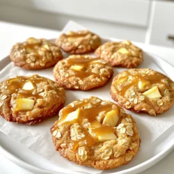 - 2 Tassen Weizenmehl - 1/2 Teelöffel Backpulver - 1/2 Teelöffel Natron - 1/4 Teelöffel Salz - 1/2 Tasse ungesalzene Butter, weich - 1/2 Tasse Kristallzucker - 1/2 Tasse brauner Zucker, fest verpackt - 1 großes Ei - 1 Teelöffel Vanilleextrakt Die Hauptzutaten sind wichtig für den perfekten Keks. Weizenmehl gibt Struktur. Backpulver und Natron helfen beim Aufgehen. Salz verstärkt den Geschmack. Ungesalzene Butter sorgt für eine cremige Textur. Kristallzucker und brauner Zucker geben Süße und Farbe. Das Ei bindet alles zusammen, während Vanilleextrakt den Keksen einen feinen Geschmack verleiht. - 1 Tasse geriebener Apfel (ca. 1 mittelgroßer Apfel) - 1 Teelöffel Zimt - 1/2 Tasse Karamellsoße - 1/2 Tasse Haferflocken - 1/2 Tasse gehackte Pekannüsse oder Walnüsse (optional) Zusätzliche Zutaten bringen den besonderen Geschmack. Der geriebene Apfel sorgt für Frische und Saftigkeit. Zimt bringt Wärme und Tiefe. Karamellsoße fügt eine süße Note hinzu. Haferflocken geben dem Keks eine gute Textur. Nüsse bringen einen knackigen Biss, sind aber optional. - Extra Karamellsoße zum Drizzeln - Servierempfehlungen mit Apfelscheiben Die Dekoration macht den Keks besonders. Ein Drizzle aus Karamellsoße sieht toll aus und schmeckt köstlich. Serviere die Kekse mit frischen Apfelscheiben. So sieht der Tisch einladend aus und bringt eine fruchtige Frische. Heize den Ofen auf 175°C vor. Das ist wichtig, damit die Kekse gleichmäßig backen. Lege ein Backblech mit Backpapier aus. So kleben die Kekse nicht fest. Nimm eine mittlere Schüssel. Vermische 2 Tassen Weizenmehl, 1/2 Teelöffel Backpulver, 1/2 Teelöffel Natron und 1/4 Teelöffel Salz gut miteinander. Diese Mischung gibt den Keksen Stabilität. Stell die Schüssel beiseite. In einer großen Schüssel, schlage 1/2 Tasse weiche Butter mit 1/2 Tasse Kristallzucker und 1/2 Tasse braunem Zucker. Mixe, bis die Mischung leicht und luftig ist. Füge 1 großes Ei und 1 Teelöffel Vanilleextrakt hinzu. Rühre alles gründlich. Jetzt gib langsam die trockenen Zutaten zur Buttermischung. Rühre weiter, bis alles gut vermischt ist. Jetzt kommt der Spaß! Hebe 1 Tasse geriebenen Apfel, 1 Teelöffel Zimt und 1/2 Tasse Haferflocken unter. Wenn du magst, füge auch 1/2 Tasse gehackte Pekannüsse oder Walnüsse hinzu. Zum Schluss, gieße 1/2 Tasse Karamellsoße in den Teig und vermische es sanft. Nimm einen Kekslöffel oder einen Esslöffel. Setze großzügige Portionen des Teigs auf das Backblech. Achte darauf, dass du genug Platz zwischen den Keksen lässt, mindestens 5 cm. Backe die Kekse 10-12 Minuten. Die Ränder sollten leicht goldbraun sein. Nimm die Kekse aus dem Ofen. Lass sie ein paar Minuten auf dem Blech stehen. Danach lege sie auf ein Kuchengitter zum Abkühlen. Zum Schluss, beträufle die Kekse mit zusätzlicher Karamellsoße. Das gibt extra Süße und sieht toll aus. Die Konsistenz des Keksteigs ist wichtig. Er sollte weich, aber nicht zu klebrig sein. Wenn der Teig zu nass ist, füge etwas mehr Mehl hinzu. Bei zu trockenem Teig kann ein Esslöffel Milch helfen. Rühre die Zutaten sanft, um die Luftigkeit zu bewahren. Lass den Teig kurz ruhen, damit sich die Aromen gut verbinden. Du kannst das Grundrezept leicht anpassen. Für einen nussigen Geschmack verwende verschiedene Nüsse, wie Mandeln oder Haselnüsse. Statt Äpfeln kannst du Birnen oder Pfirsiche verwenden. Füge für mehr Würze Muskatnuss oder Ingwer hinzu. Eine Prise Meersalz hebt den Geschmack der Karamellsoße hervor. Experimentiere mit Schokoladenstückchen für eine süße Note. Ein häufiger Fehler ist das Übermixen des Teigs. Dies macht die Kekse hart. Achte darauf, die trockenen Zutaten nur kurz zu vermengen. Auch das Backen sollte genau im Auge behalten werden. Lass die Kekse nicht zu lange im Ofen. Sie sind fertig, wenn die Ränder goldbraun sind. Die Kekse sind nach dem Backen weich und härten beim Abkühlen aus. {{image_4}} Wenn du glutenfreie Kekse machen möchtest, kannst du glutenfreies Mehl verwenden. Achte darauf, dass du eine Mischung wählst, die Bindemittel wie Xanthan enthält. So bleibt die Textur gut. Das Ergebnis wird trotzdem lecker und knusprig. Für eine vegane Version, ersetze die Butter mit veganer Butter. Statt eines Eies kannst du einen Ei-Ersatz wie Apfelmus oder Leinsamen verwenden. Mische einen Esslöffel Leinsamen mit drei Esslöffeln Wasser. Lass es ein paar Minuten stehen, bevor du es zum Teig hinzufügst. So bleibt der Keks schön feucht. Um den Keksen mehr Tiefe zu geben, kannst du Gewürze wie Muskatnuss oder Ingwer hinzufügen. Auch kleine Stücke von getrockneten Äpfeln schmecken toll. Probier auch, Schokoladenstückchen oder Karamellstückchen hinzuzufügen, um den Keks noch besser zu machen. Diese Variationen bringen neue Geschmäcker und machen das Rezept spannend. Um die Kekse frisch zu halten, lege sie in einen luftdichten Behälter. So bleiben sie weich und lecker. Du kannst auch ein Stück Brot hinzufügen. Das hilft, die Feuchtigkeit zu bewahren. Stelle den Behälter an einen kühlen, trockenen Ort. Vermeide direkte Sonneneinstrahlung. Um die Kekse einzufrieren, lasse sie zuerst ganz auskühlen. Lege sie dann in eine gefriergeeignete Tüte. Vergiss nicht, die Luft herauszudrücken. Du kannst die Kekse bis zu drei Monate einfrieren. Zum Aufwärmen, nimm sie einfach aus dem Gefrierfach. Lass sie bei Raumtemperatur auftauen oder wärme sie kurz im Ofen auf. Die Kekse sind bei richtiger Lagerung bis zu einer Woche haltbar. Achte darauf, sie in einem luftdichten Behälter zu halten. Nach dem Einfrieren bleiben sie bis zu drei Monate gut. Wenn du sie länger aufbewahren möchtest, überprüfe immer den Geruch und die Textur vor dem Essen. So kannst du sicher sein, dass sie noch frisch sind. Die Zubereitung der Karamell-Apfelkekse dauert etwa 15 Minuten. Die Backzeit beträgt 10-12 Minuten. Insgesamt benötigst du also etwa 25 Minuten. Du kannst mit diesem Rezept etwa 24 Kekse machen. Ja, du kannst auch andere Früchte verwenden. Birnen sind eine tolle Option. Sie haben einen ähnlichen Geschmack und machen die Kekse saftig. Du kannst auch andere Früchte ausprobieren, wie Pfirsiche oder Beeren. Achte darauf, die Menge an Karamellsoße anzupassen, um die Süße auszugleichen. Fertige Karamell-Apfelkekse sind in vielen Bäckereien und Supermärkten erhältlich. Du kannst auch online nachsehen. Websites wie Amazon oder lokale Bäckereien bieten oft leckere Optionen an. Achte auf Bewertungen, um die besten Kekse zu finden. Die Zubereitung von Karamell-Apfel-Pie-Кeksen ist einfach und macht Spaß. Sie starten mit den Hauptzutaten wie Weizenmehl und Butter. Folgen Sie der Schritt-für-Schritt-Anleitung für perfekt gebackene Kekse. Vergessen Sie nicht die Tipps, um häufige Fehler zu vermeiden. Variationen bieten viele Möglichkeiten, um neue Geschmäcker zu entdecken. Die perfekten Kekse lassen sich einfach lagern und sogar einfrieren. Mit nur wenigen Zutaten und einem klaren Plan gelingt Ihnen ein köstliches Ergebnis, das die ganze Familie begeistert. Backen macht Freude und bringt Qualität in die Küche!