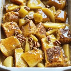 Hier sind die Zutaten, die du für den Karamell-Apfel-Zimt-Französischen Toast-Auflauf benötigst: - 8 Scheiben abgestandenes Brioche oder Challah-Brot, in Würfel geschnitten - 3 mittlere Äpfel, geschält, entkernt und gewürfelt - 4 große Eier - 2 Tassen Milch - 1 Tasse Schlagsahne - 1/2 Tasse brauner Zucker - 1 Teelöffel Vanilleextrakt - 1 Teelöffel gemahlener Zimt - 1/4 Teelöffel Muskatnuss - 1/4 Teelöffel Salz - 1/2 Tasse Karamellsauce (fertig gekauft oder selbst gemacht) - Optional: Gehackte Pecannüsse oder Walnüsse zum Bestreuen Achte darauf, abgestandenes Brot zu verwenden. Frisches Brot kann matschig werden. Die Äpfel sollten süß und knackig sein. Ich mag es, eine Mischung aus süßen und leicht sauren Äpfeln zu verwenden. Das gibt mehr Geschmack. Wenn du es eilig hast, kannst du die Äpfel auch einfach in der Mikrowelle erhitzen, anstatt sie anzubraten. Du kannst auch andere Brotsorten verwenden, wie Weißbrot oder Vollkornbrot. Für die Milch kannst du Mandelmilch oder Sojamilch nehmen. Wenn du eine vegane Version machen möchtest, ersetze die Eier durch Leinsamen-Eier und die Milch durch Pflanzenmilch. Anstelle von Karamellsauce kannst du Honig oder Ahornsirup verwenden. Heize deinen Ofen auf 175°C (350°F) vor. Fette eine 9x13-Zoll große Auflaufform mit Butter oder Antihaft-Spray ein. Dies hilft dem Auflauf, nicht zu kleben. Nimm 8 Scheiben abgestandenes Brioche oder Challah-Brot und schneide sie in Würfel. Gib die Brotwürfel gleichmäßig in die Auflaufform. Jetzt kommen die Äpfel. Schäle, entkerne und würfle 3 mittlere Äpfel. In einer Pfanne bei mittlerer Hitze, füge die Äpfel, die Hälfte des braunen Zuckers, eine Prise Zimt und 1 Esslöffel Butter hinzu. Sauté die Mischung für 5-7 Minuten, bis die Äpfel weich sind. Lass sie kurz abkühlen. In einer großen Schüssel schlage 4 Eier und füge 2 Tassen Milch, 1 Tasse Schlagsahne, den restlichen braunen Zucker, 1 Teelöffel Vanilleextrakt, 1 Teelöffel gemahlenen Zimt, 1/4 Teelöffel Muskatnuss und 1/4 Teelöffel Salz hinzu. Verquirle alles gut, bis es gut vermischt ist. Gieße die Eiermischung gleichmäßig über die Brotwürfel. Drücke sanft darauf, damit das Brot gut durchtränkt wird. Verteile die angebratenen Äpfel gleichmäßig darauf. Beträufle alles mit 1/2 Tasse Karamellsauce. Du kannst das Gericht auch abdecken und für mindestens 30 Minuten in den Kühlschrank stellen, damit das Brot die Flüssigkeit aufnimmt. Backe den Auflauf im vorgeheizten Ofen für 35-40 Minuten, bis die Oberseite goldbraun ist. Lass den Auflauf etwa 10 Minuten abkühlen. Beträufle ihn mit der restlichen Karamellsauce und streue nach Belieben gehackte Nüsse darüber. Um den besten Caramel Apple Cinnamon French Toast Casserole zu erzielen, achten Sie auf die Brotwahl. Verwenden Sie abgestandenes Brioche oder Challah. Diese Brote nehmen die Flüssigkeit gut auf. Schneiden Sie das Brot in gleichmäßige Würfel. So wird jeder Bissen gleich lecker. Braten Sie die Äpfel leicht an, um ihren Geschmack zu intensivieren. Fügen Sie Zimt und Zucker hinzu, um das Aroma zu verstärken. Lassen Sie die Mischung etwas abkühlen, bevor Sie sie in den Auflauf geben. Das hilft dem Brot, die Aromen besser aufzunehmen. Ein häufiger Fehler ist, den Auflauf zu kurz ruhen zu lassen. Geben Sie ihm mindestens 30 Minuten im Kühlschrank. So kann das Brot die Flüssigkeit gut aufnehmen. Wenn Sie es sofort backen, könnte das Ergebnis trocken sein. Achten Sie darauf, die Eiermischung gut zu verquirlen. Klumpen können eine ungleichmäßige Textur erzeugen. Überprüfen Sie auch den Ofen. Eine ungenaue Temperatur kann die Backzeit beeinflussen. Sie können diesen Auflauf leicht im Voraus zubereiten. Bereiten Sie ihn am Abend vor und lassen Sie ihn über Nacht im Kühlschrank ruhen. Backen Sie ihn am Morgen frisch. Dies spart Zeit und macht das Frühstück stressfrei. Wenn Sie Reste haben, lagern Sie diese in einem luftdichten Behälter. So bleibt der Auflauf frisch. Er kann auch eingefroren werden. Stellen Sie sicher, dass er gut verpackt ist, um Gefrierbrand zu vermeiden. {{image_4}} Für eine glutenfreie Version des Caramel Apple Cinnamon French Toast Casserole können Sie glutenfreies Brot verwenden. Viele Supermärkte bieten bereits vorgefertigte glutenfreie Brote an. Achten Sie darauf, dass die Brote gut abgelagert sind. Das sorgt dafür, dass sie die Eiermischung besser aufnehmen. Äpfel sind köstlich, aber Sie können auch andere Früchte nutzen. Birnen, Pfirsiche oder sogar Beeren passen gut. Jede Frucht bringt ihren eigenen Geschmack. Schneiden Sie die Früchte klein und braten Sie sie kurz an, wie bei den Äpfeln. So bleiben sie weich und aromatisch im Auflauf. Wenn Sie die Süße anpassen möchten, probieren Sie Honig oder Agavensirup. Diese Optionen geben dem Auflauf einen anderen Geschmack. Für die Toppings können Sie Nüsse, Mandeln oder Kokosraspeln verwenden. Diese geben dem Gericht einen knusprigen Biss. Denken Sie daran, die Toppings nach dem Backen hinzuzufügen, damit sie knusprig bleiben. Um die Reste des Karamell-Apfel-Zimt-Französischen Toast-Auflaufs gut zu lagern, lassen Sie ihn zuerst abkühlen. Schneiden Sie ihn dann in Portionsstücke. Legen Sie die Stücke in einen luftdichten Behälter. Stellen Sie sicher, dass der Behälter gut geschlossen ist. So bleibt der Auflauf frisch und lecker. Die Reste bleiben im Kühlschrank etwa 3 bis 4 Tage haltbar. Wenn Sie den Auflauf länger aufbewahren möchten, können Sie ihn einfrieren. Lassen Sie den Auflauf vollständig abkühlen. Schneiden Sie ihn in Portionen. Wickeln Sie jede Portion in Frischhaltefolie ein. Legen Sie die Portionen dann in einen gefrierfesten Beutel oder Behälter. So bleibt der Geschmack erhalten. Gefroren hält der Auflauf bis zu 3 Monate. Achten Sie darauf, das Datum auf dem Beutel zu notieren. Um den Auflauf wieder aufzuwärmen, nehmen Sie eine Portion aus dem Kühlschrank oder Gefrierfach. Wenn gefroren, lassen Sie ihn zuerst im Kühlschrank über Nacht auftauen. Heizen Sie den Ofen auf 175°C vor. Legen Sie den Auflauf in eine Auflaufform und decken Sie ihn mit Aluminiumfolie ab. Erwärmen Sie ihn etwa 20-25 Minuten, bis er heiß ist. Wenn Sie eine knusprige Oberseite möchten, entfernen Sie die Folie für die letzten 5 Minuten. So bleibt der Geschmack wunderbar. Ja, das können Sie! Der Auflauf schmeckt sogar besser, wenn er über Nacht im Kühlschrank ruht. Bereiten Sie ihn einfach wie im Rezept beschrieben vor, decken Sie ihn ab und stellen Sie ihn in den Kühlschrank. Am nächsten Morgen können Sie ihn direkt backen. Diese Methode gibt dem Brot Zeit, die Flüssigkeit besser aufzunehmen. Für diesen Auflauf empfehle ich, Brioche oder Challah-Brot in Würfel von etwa 2,5 cm zu schneiden. Diese Größe sorgt dafür, dass das Brot gleichmäßig durchtränkt wird. Kleinere Stücke könnten zu trocken werden, während größere Stücke nicht gut durchziehen. Dieser Auflauf ist ein tolles Hauptgericht für Frühstück oder Brunch. Kombinieren Sie ihn mit frischem Obst, wie Beeren oder Bananen. Auch Joghurt oder Schlagsahne passen gut dazu. Für einen besonderen Touch können Sie etwas Puderzucker darüber streuen. Dieser Artikel hat sich mit der Zubereitung eines leckeren Auflaufs beschäftigt. Wir haben die Zutatenliste im Detail durchgenommen und wichtige Tipps für die Zubereitung geteilt. Ich habe auch verschiedene Variationen vorgestellt, um das Rezept anzupassen. Achte auf die Aufbewahrung, um Reste frisch zu halten. Mit diesen Schritten kannst du einen tollen Auflauf zaubern. Probiere es aus und genieße das Ergebnis!