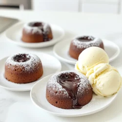 Für die perfekten Lava-Küchlein brauchen Sie folgende Hauptzutaten: - ½ Tasse ungesalzene Butter - 1 Tasse semi-süße Schokoladenstückchen - 2 große Eier - 2 große Eigelb - ½ Tasse Puderzucker - 1 Teelöffel Vanilleextrakt - ¼ Tasse Weizenmehl - Eine Prise Salz - Kochspray (zum Einfetten der Ramekins) - Eiscreme oder Schlagsahne (optional) Diese Zutaten sind einfach zu finden und geben den Küchlein ihren tollen Geschmack. Zusätzlich zu den Hauptzutaten können folgende Dinge hilfreich sein: - Eine gute Prise Zimt kann den Geschmack vertiefen. - Einige Beeren oder Nüsse als Topping bringen frische Akzente. - Eine Prise Meersalz hebt den Schokoladengeschmack hervor. Diese Zusatzstoffe machen Ihre Lava-Küchlein noch interessanter. Wählen Sie frische und hochwertige Zutaten für das beste Ergebnis. - Butter: Verwenden Sie ungesalzene Butter für Kontrolle über den Salzgehalt. - Schokolade: Semi-süße Schokolade bringt die perfekte Balance zwischen süß und herb. - Eier: Achten Sie auf frische, große Eier für die beste Textur. Hochwertige Zutaten machen einen großen Unterschied im Geschmack. Experimentieren Sie, um Ihre perfekte Mischung zu finden! Beginnen Sie mit der Vorbereitung. Sie benötigen vier Ramekins für die Lava-Küchlein. Fetten Sie die Ramekins gut mit Kochspray ein. Dies hilft, dass die Küchlein nicht kleben bleiben. Stellen Sie dann alle Zutaten bereit. So sparen Sie Zeit beim Mischen. Jetzt machen wir die Schokoladenmischung. Schmelzen Sie die Butter und die Schokoladenstückchen in einem kleinen Topf. Achten Sie darauf, die Hitze niedrig zu halten und regelmäßig umzurühren. Sobald die Mischung glatt ist, nehmen Sie den Topf vom Herd. Lassen Sie die Mischung ein wenig abkühlen. In einer großen Schüssel verquirlen Sie die Eier, die Eigelbe, den Puderzucker und den Vanilleextrakt. Rühren Sie alles gut durch, bis es gut vermischt ist. Fügen Sie dann langsam die geschmolzene Schokoladenmischung hinzu. Rühren Sie dabei ständig, um die Eier nicht zu kochen. Jetzt kommt das Mehl und das Salz. Fügen Sie beides vorsichtig hinzu und heben Sie es unter. Seien Sie sanft, um die zarte Textur zu bewahren. Gießen Sie den Teig gleichmäßig in die vorbereiteten Ramekins. Lassen Sie oben etwas Platz, damit die Küchlein aufgehen können. Heizen Sie Ihre Luftfritteuse auf 350°F (175°C) vor. Lassen Sie die Luftfritteuse etwa 5 Minuten laufen. Jetzt ist es Zeit, die Ramekins in die Luftfritteuse zu stellen. Garen Sie die Küchlein für 8 bis 10 Minuten. Die Ränder sollten fest sein, aber die Mitte bleibt weich. Sobald sie fertig sind, nehmen Sie die Ramekins vorsichtig heraus. Lassen Sie sie eine Minute abkühlen. Führen Sie dann ein Messer um die Ränder. Stürzen Sie jedes Küchlein auf einen Teller. Servieren Sie die Lava-Küchlein sofort, vielleicht mit Eis oder Schlagsahne. Fehler sind normal, besonders beim Backen. Ein häufiger Fehler ist es, die Schokolade zu heiß zu schmelzen. Achte darauf, die Mischung bei niedriger Hitze zu schmelzen. So bleibt sie glatt. Ein weiterer Fehler ist, die Eier zu schnell mit der Schokolade zu mischen. Rühre die Schokolade langsam unter die Eier. Das verhindert, dass die Eier stocken. Auch beim Mehl ist Vorsicht geboten. Mische nur so lange, bis alles gerade vermengt ist. Übermischung kann die Küchlein hart machen. Die perfekte Temperatur für Lava-Küchlein ist 175°C (350°F). Vorheizen ist wichtig. Lass die Luftfritteuse etwa 5 Minuten laufen. Die Garzeit liegt zwischen 8 und 10 Minuten. Die Ränder sollten fest sein, während die Mitte weich bleibt. Überprüfe die Küchlein nach 8 Minuten. Jeder Luftfritteuse kann anders sein. Wenn sie nicht ganz fest sind, lass sie noch eine Minute länger garen. Die Präsentation macht viel aus. Stürze die Küchlein vorsichtig auf einen Teller. Du kannst sie mit Puderzucker bestäuben. Eine Kugel Vanilleeis oder ein Klecks Schlagsahne passen perfekt dazu. Die heiße Schokolade wird beim Anschneiden fließen. Das sieht toll aus und schmeckt großartig. Wenn du magst, füge frische Beeren hinzu. Sie bringen Farbe und einen frischen Geschmack. {{image_4}} Du kannst diese köstlichen Lava-Küchlein auch glutenfrei machen. Verwende einfach glutenfreies Mehl anstelle von Weizenmehl. Achte darauf, dass alles, was du verwendest, glutenfrei ist. So bleibt der Genuss ohne Kompromisse. Die Schokoladensorte macht viel aus. Probiere verschiedene Sorten aus! Dunkle Schokolade gibt einen intensiven Geschmack. Milchschokolade sorgt für Süße. Du kannst auch Füllungen hinzufügen. Ein Esslöffel Erdnussbutter oder Karamell in der Mitte sorgt für Überraschung. Wenn du Allergien hast, gibt es Alternativen. Verwende anstelle von Eiern Apfelmus oder Bananenpüree. Diese Optionen machen den Teig immer noch lecker. Für Milchallergiker benutze pflanzliche Butter oder Margarine. Bei Nussallergien achte auf schokoladenfreie Nüsse. So kann jeder genießen! Um die Lava-Küchlein frisch zu halten, lassen Sie sie zuerst abkühlen. Sobald sie kühl sind, können Sie sie in einen luftdichten Behälter legen. Achten Sie darauf, die Küchlein zwischen Lagen von Backpapier zu schichten. So verhindern Sie, dass sie aneinanderkleben. Lagern Sie sie im Kühlschrank, um die beste Frische zu bewahren. Um die Lava-Küchlein aufzuwärmen, verwenden Sie die Luftfritteuse oder den Ofen. Stellen Sie die Luftfritteuse auf 350°F (175°C) ein und erhitzen Sie die Küchlein für 3-4 Minuten. Wenn Sie den Ofen verwenden, heizen Sie ihn ebenfalls auf 350°F (175°C) vor und erwärmen Sie die Küchlein etwa 5 Minuten. Dadurch bleibt die Lava-Konsistenz erhalten. Lava-Küchlein halten sich im Kühlschrank etwa 2-3 Tage. Sie können sie auch einfrieren. Legen Sie die Küchlein in einen gefrierfesten Behälter. So bleiben sie bis zu 3 Monate frisch. Um sie aufzutauen, legen Sie sie einfach in den Kühlschrank über Nacht. So sind sie schnell wieder genussbereit. Um die perfekte Lava-Konsistenz zu erreichen, ist das Timing der Schlüssel. Du musst die Küchlein nur so lange backen, bis die Ränder fest sind, aber die Mitte noch weich bleibt. In der Luftfritteuse dauert das etwa 8-10 Minuten bei 175°C. Achte darauf, dass du die Küchlein nicht zu lange garst. Wenn du sie zu lange backst, wird die Mitte fest und du verlierst die schmelzende Schokolade. Ja, du kannst die Lava-Küchlein auch im Ofen backen. Heize den Ofen auf 200°C vor. Backe die Küchlein dann für etwa 12-14 Minuten. Die Zeit kann je nach Ofen variieren, also beobachte sie gut. Auch hier gilt: Achte darauf, dass die Ränder fest sind, aber die Mitte noch weich bleibt. Die übrig gebliebenen Lava-Küchlein halten sich im Kühlschrank etwa 2-3 Tage. Stelle sicher, dass du sie in einem luftdichten Behälter aufbewahrst. Wenn du sie aufwärmen möchtest, nutze die Mikrowelle. Erwärme sie für 15-20 Sekunden, bis sie warm sind. So bleibt die Mitte schön schmelzend. Zusammenfassend kann ich sagen, dass die Wahl der richtigen Zutaten wichtig ist. Wir haben die Hauptzutaten und hilfreiche Zusatzstoffe besprochen. Die Schritt-für-Schritt-Anleitung macht die Zubereitung einfach. Ich habe Tipps gegeben, um häufige Fehler zu vermeiden. Außerdem gibt es viele Variationen, die für alle Genuss bieten. Die richtige Lagerung schützt die Frische der Küchlein. Mit diesen Informationen gelingen deine Lava-Küchlein sicher. Probiere sie aus und genieße das Ergebnis!