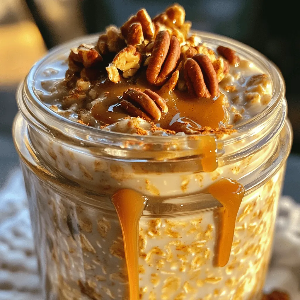 Für die Caramel Macchiato Overnight Oats brauchst du diese Hauptzutaten: - 1 Tasse Haferflocken (gerollt) - 1 ¾ Tassen Mandelmilch (oder Milch nach Wahl) - 1 Esslöffel Karamellsauce (+ zusätzlich zum Drizzeln) - 1 Esslöffel Ahornsirup - ½ Teelöffel Vanilleextrakt - ½ Teelöffel Zimt - ¼ Tasse stark gebrühter Kaffee (abgekühlt) - Eine Prise Meersalz Diese Zutaten bringen den tollen Geschmack des Caramel Macchiato in deine Schüssel. Die Haferflocken geben dir die nötige Basis. Die Mandelmilch macht es cremig. Karamellsauce und Ahornsirup sorgen für die Süße. Und der Kaffee bringt den besonderen Kick. Wenn du es noch cremiger magst, füge diese optionale Zutat hinzu: - ¼ Tasse griechischer Joghurt Der griechische Joghurt macht die Mischung reichhaltiger. Er hilft, eine tolle Textur zu erreichen. Du kannst ihn auch weglassen, wenn du es einfacher halten möchtest. Um deinen Caramel Macchiato Overnight Oats das gewisse Etwas zu verleihen, empfehle ich folgende Toppings: - 1 Esslöffel gehackte Nüsse (z.B. Pekannüsse oder Walnüsse) Die Nüsse geben einen knusprigen Biss. Außerdem passen sie toll zu den weichen Haferflocken. Du kannst auch ein wenig zusätzliche Karamellsauce darüber träufeln. So wird es noch süßer und schmackhafter. Die Zubereitung dieses Rezepts dauert nur 10 Minuten. Du benötigst folgende Materialien: - Eine Schüssel - Einen Löffel zum Mischen - Ein Glas oder einen luftdichten Behälter - Kühlschrank zum Kühlen 1. Nimm eine Schüssel und gib die Haferflocken hinein. 2. Füge die Mandelmilch, Karamellsauce, Ahornsirup, Vanilleextrakt, Zimt und den abgekühlten Kaffee hinzu. 3. Wenn du cremigere Haferflocken magst, füge auch den griechischen Joghurt hinzu. 4. Rühre alles gut um, bis die Haferflocken gleichmäßig mit der Flüssigkeit bedeckt sind. 5. Übertrage die Mischung in ein Glas oder einen luftdichten Behälter. 6. Schließe den Behälter fest. 7. Stelle ihn über Nacht in den Kühlschrank oder mindestens 6-8 Stunden. 8. Am Morgen rühre die Haferflocken gut um und passe den Geschmack an. 9. Wenn gewünscht, füge mehr Karamellsauce oder Ahornsirup hinzu. 10. Serviere die Haferflocken kalt oder leicht warm. 11. Garniere sie mit gehackten Nüssen und einem zusätzlichen Drizzle Karamellsauce. Die Konsistenz ist wichtig. Wenn die Haferflocken zu dick sind, füge mehr Mandelmilch hinzu. Wenn du sie cremiger magst, nutze mehr griechischen Joghurt. Lass die Mischung gut durchziehen, damit die Aromen sich entfalten. Ein gutes Verhältnis von Flüssigkeit zu Haferflocken sorgt für die perfekte Textur. Ein häufiger Fehler ist, die Haferflocken nicht gut mit der Flüssigkeit zu vermengen. Du musst sicherstellen, dass alle Zutaten gut vermischt sind. Achte darauf, dass die Haferflocken richtig in der Mandelmilch schwimmen. Wenn du den griechischen Joghurt verwendest, mische ihn gründlich ein. So wird alles schön cremig. Lass die Mischung auch lang genug im Kühlschrank stehen. Mindestens 6-8 Stunden sind wichtig, damit die Aromen gut durchziehen. Du kannst das Rezept leicht ändern. Zum Beispiel kannst du die Mandelmilch durch normale Milch oder eine andere Pflanzenmilch ersetzen. Wenn du eine süßere Note magst, füge mehr Karamellsauce oder Ahornsirup hinzu. Für mehr Geschmack kannst du auch andere Gewürze wie Muskatnuss oder Ingwer verwenden. Probiere verschiedene Nüsse aus, um neue Texturen zu entdecken. Statt Pekannüssen kannst du auch Mandeln oder Haselnüsse verwenden. Du kannst die Haferflocken für eine ganze Woche vorbereiten. Mache einfach mehrere Portionen in einzelnen Gläsern. So hast du jeden Morgen ein schnelles Frühstück. Achte darauf, dass du die Gläser gut verschließt, damit die Haferflocken frisch bleiben. Du kannst auch verschiedene Geschmäcker ausprobieren. Zum Beispiel eine Portion mit Schokolade und eine andere mit frischen Früchten. So bleibt es spannend und lecker! {{image_4}} Um diese leckeren Haferflocken vegan zu machen, gibt es einfache Änderungen. Verwende statt normaler Milch pflanzliche Milch. Mandelmilch ist eine gute Wahl. Achte darauf, dass die Karamellsauce vegan ist. Du kannst auch Agavendicksaft statt Ahornsirup nehmen. Das sorgt für einen tollen Geschmack. Wenn du mehr Protein möchtest, füge griechischen Joghurt hinzu. Er macht die Haferflocken cremiger. Das ist besonders gut nach dem Sport. Du kannst auch eine pflanzliche Joghurt-Alternative verwenden, wenn du vegan bist. Das gibt dir die nötige Energie für den Tag. Im Herbst kannst du die Aromen ändern. Füge zum Beispiel Muskatnuss oder Kürbiskremsgewürz hinzu. Das gibt deinen Haferflocken einen warmen, herbstlichen Geschmack. Im Winter kannst du auch etwas Lebkuchengewürz verwenden. So bleibt dein Frühstück spannend und saisonal. Bewahre die restlichen Haferflocken in einem luftdichten Behälter auf. Gläser sind ideal, da sie dicht verschließen. Du kannst die Reste im Kühlschrank lagern. So bleiben sie frisch und lecker. Die Caramel Macchiato Overnight Oats halten sich bis zu fünf Tage im Kühlschrank. Achte darauf, dass du sie gut verschließt. Nach ein paar Tagen kann die Konsistenz weicher werden. Rühre sie einfach vor dem Servieren gut durch. Du kannst die Haferflocken bis zu drei Tage im Voraus zubereiten. Das spart Zeit an hektischen Morgen. Bereite sie einfach in Portionen vor. So hast du immer ein schnelles Frühstück parat. Experimentiere mit Toppings, um Abwechslung zu schaffen. Die Haferflocken müssen mindestens 6-8 Stunden einweichen. So werden sie weich und nehmen die Aromen auf. Ich empfehle, sie über Nacht im Kühlschrank zu lassen. So sind sie am Morgen perfekt für dich bereit. Ja, du kannst die Mandelmilch ersetzen. Du kannst normale Milch, Sojamilch oder Hafermilch verwenden. Jede Milch gibt einen anderen Geschmack, also wähle die, die dir am besten gefällt. Natürlich! Wenn du keinen Kaffee magst, lasse ihn einfach weg. Du kannst mehr Mandelmilch oder eine andere Flüssigkeit hinzufügen. So bleibt das Rezept lecker und cremig, auch ohne Kaffee. Caramel Macchiato Overnight Oats sind lecker und einfach zuzubereiten. Wir haben die Hauptzutaten, optionale Zutaten, und tolle Toppings behandelt. Die Schritt-für-Schritt-Anleitung zeigt dir, wie du die richtige Konsistenz erreichst. Tipps helfen dir, häufige Fehler zu vermeiden. Du kannst viele Variationen ausprobieren, auch vegane und proteinreiche Optionen. Denke daran, die Reste richtig zu lagern. Diese Oats sind ein echter Genuss für jeden Tag. Probiere es aus und genieße dein gesundes Frühstück!