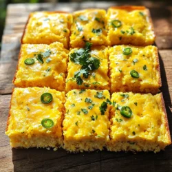 - 240 g Maismehl - 120 g Weizenmehl - 1 EL Backpulver - 1/2 TL Salz - 1/4 TL Cayennepfeffer - 240 ml Milch - 60 ml Pflanzenöl - 2 große Eier - 120 g geriebener Cheddar-Käse - 80 g eingelegte Jalapeños, gehackt - 40 g frische Maiskörner Beginnen wir mit den Zutaten für das Cheesy Jalapeño Cornbread. Die Hauptzutaten sind einfach und leicht zu finden. Maismehl bringt den süßen Geschmack. Weizenmehl sorgt für Struktur. Backpulver hilft beim Aufgehen. Zusätzlich brauchen wir Salz, um den Geschmack zu heben. Cayennepfeffer fügt einen kleinen Kick hinzu. Die Milch macht den Teig schön feucht. Für noch mehr Geschmack können wir optionale Zutaten hinzufügen. Pflanzenöl sorgt für eine weiche Textur. Eier binden alles gut zusammen. Der geriebene Cheddar-Käse gibt den tollen Käsegeschmack. Gehackte Jalapeños bringen die Schärfe und Würze. Frische Maiskörner geben eine süße Note. Diese Zutaten machen das Cornbread einfach lecker. Sie sind perfekt, um das Rezept nach deinem Geschmack anzupassen. Heize deinen Ofen auf 200°C (400°F) vor. Das ist wichtig, um den Teig gleichmäßig zu backen. Nimm eine Backform, etwa 20 x 20 cm groß. Fette die Form mit etwas Öl ein oder lege sie mit Backpapier aus. So bleibt der Cornbread nach dem Backen nicht kleben. In einer großen Schüssel vermengst du die trockenen Zutaten. Nimm 240 g Maismehl und 120 g Weizenmehl. Füge 1 EL Backpulver, 1/2 TL Salz und 1/4 TL Cayennepfeffer hinzu. Mische alles gut, damit sich die Zutaten gleichmäßig verteilen. Diese Mischung gibt dem Cornbread seinen tollen Geschmack. In einer separaten Schüssel verrührst du 240 ml Milch, 60 ml Pflanzenöl und 2 große Eier. Rühre, bis die Mischung glatt ist. Gieße die feuchten Zutaten dann zu den trockenen Zutaten. Rühre vorsichtig, bis alles gerade so vermischt ist. Achte darauf, nicht zu übermischen! Zu viel Rühren macht den Cornbread hart. Achten Sie darauf, die Mischung nicht zu übermischen. Wenn Sie die trockenen und feuchten Zutaten kombinieren, rühren Sie nur, bis alles gerade so vermischt ist. Übermischung kann den Cornbread trocken und hart machen. Eine leichte Mischung sorgt für eine lockere und zarte Textur, die einfach köstlich ist. Die Schärfe des Cornbreads kommt von den Jalapeños. Sie können die Menge anpassen, je nachdem, wie scharf Sie es mögen. Wenn Sie weniger Schärfe wollen, verwenden Sie einfach weniger von den gehackten Jalapeños. Für mehr Kick können Sie auch frische Jalapeños verwenden oder die eingelegten Jalapeños mit etwas frischem Chili kombinieren. So haben Sie die volle Kontrolle über den Geschmack. Genießen Sie den Cornbread warm, direkt aus dem Ofen. Er passt gut zu vielen Gerichten. Servieren Sie ihn als Beilage zu Eintöpfen oder Chili. Sie können ihn auch mit frischem Koriander oder Frühlingszwiebeln garnieren. Ein wenig zusätzlicher Käse obendrauf macht ihn noch köstlicher. Experimentieren Sie mit verschiedenen Beilagen, um das Gericht zu beleben. {{image_4}} Du kannst verschiedene Käsesorten wählen, um deinen Cornbread zu verbessern. Gouda bringt einen milden, cremigen Geschmack. Parmesan gibt dir einen intensiven, herzhaften Kick. Mische die Käsesorten für noch mehr Tiefe. Experimentiere mit deinem Lieblingskäse. Du wirst überrascht sein, wie viel Geschmack das bringt. Für mehr Geschmack kannst du Gemüse in den Teig geben. Zwiebeln, Paprika oder Spinat sind tolle Optionen. Diese bringen nicht nur Geschmack, sondern auch Farbe in dein Gericht. Achte darauf, das Gemüse klein zu schneiden. So verteilt es sich gut im Teig. Frische Kräuter wie Koriander oder Petersilie machen den Cornbread noch besser. Möchtest du eine süßere Note? Füge Honig oder Zucker hinzu. Ein Esslöffel Honig kann den Geschmack wunderbar abrunden. Zucker gibt eine angenehme Süße und macht den Cornbread noch leckerer. Probiere es aus, um die perfekte Balance zu finden. So wird dein Cornbread zu einem echten Hit bei jedem Anlass. Um den Käse-Jalapeño-Cornbread frisch zu halten, lassen Sie ihn zuerst abkühlen. Wickeln Sie ihn dann gut in Frischhaltefolie oder Aluminiumfolie ein. Lagern Sie ihn in einem luftdichten Behälter. So bleibt er bis zu drei Tage lang lecker. Stellen Sie sicher, dass er an einem kühlen, trockenen Ort bleibt. Vermeiden Sie Feuchtigkeit, da sie die Textur beeinträchtigen kann. Möchten Sie den Cornbread länger aufbewahren? Hier ist eine einfache Schritt-für-Schritt-Anleitung zum Einfrieren: 1. Lassen Sie den Cornbread vollständig abkühlen. 2. Schneiden Sie ihn in Portionen, wenn gewünscht. 3. Wickeln Sie jede Portion in Frischhaltefolie ein. 4. Lagern Sie die Portionen in einem gefrierfesten Behälter oder einem Gefrierbeutel. 5. Beschriften Sie den Behälter mit dem Datum. So wissen Sie, wie lange er schon gefroren ist. Der Cornbread bleibt bis zu drei Monate im Gefrierfach frisch. Um den Cornbread aufzuwärmen, gibt es ein paar gute Methoden: - Im Ofen: Heizen Sie den Ofen auf 180°C vor. Wickeln Sie den Cornbread in Folie und backen Sie ihn etwa 10-15 Minuten. - In der Mikrowelle: Legen Sie ein Stück Cornbread auf einen Teller. Decken Sie es mit einem feuchten Papiertuch ab und erwärmen Sie es für 20-30 Sekunden. Prüfen Sie die Temperatur und wiederholen Sie es bei Bedarf. - In der Pfanne: Erhitzen Sie eine Pfanne bei mittlerer Hitze. Legen Sie den Cornbread hinein und lassen Sie ihn 2-3 Minuten auf jeder Seite bräunen. Diese Methoden helfen, die Textur und den Geschmack zu erhalten. So genießen Sie Ihren Käse-Jalapeño-Cornbread immer frisch! Die Zubereitung dauert insgesamt etwa 40 Minuten. Die Vorbereitungszeit beträgt 15 Minuten. Danach backt der Cornbread 20 bis 25 Minuten im Ofen. Achten Sie darauf, dass die Oberseite goldbraun ist. Ein Zahnstocher sollte sauber herauskommen. Ja, Sie können den Cornbread ohne Jalapeños zubereiten. Der Geschmack bleibt lecker und mild. Sie können auch andere Zutaten hinzufügen, um den Geschmack zu ändern. Zum Beispiel können Sie süßen Mais für mehr Süße verwenden. Käse-Jalapeño-Cornbread passt gut zu vielen Beilagen. Servieren Sie ihn mit Chili, Suppe oder Salat. Auch ein frisches Salsa-Dip ist eine tolle Wahl. Für Getränke empfehle ich Limonade oder Eistee. Diese Kombinationen runden Ihr Essen perfekt ab. Diese Anleitung bietet Ihnen alles, was Sie für einen perfekten Käse-Jalapeño-Cornbread benötigen. Von den Hauptzutaten über die Zubereitung bis hin zu nützlichen Tipps – alles ist hier. Denken Sie daran, beim Mischen der Zutaten vorsichtig zu sein, um die beste Konsistenz zu erreichen. Variieren Sie mit verschiedenen Käsesorten oder machen Sie eine süßere Version. Genießen Sie Ihr selbstgemachtes Cornbread als Beilage oder Snack. Probieren Sie, Ihre Kreation frisch zu lagern oder einzufrieren. Viel Spaß beim Backen und Genießen!