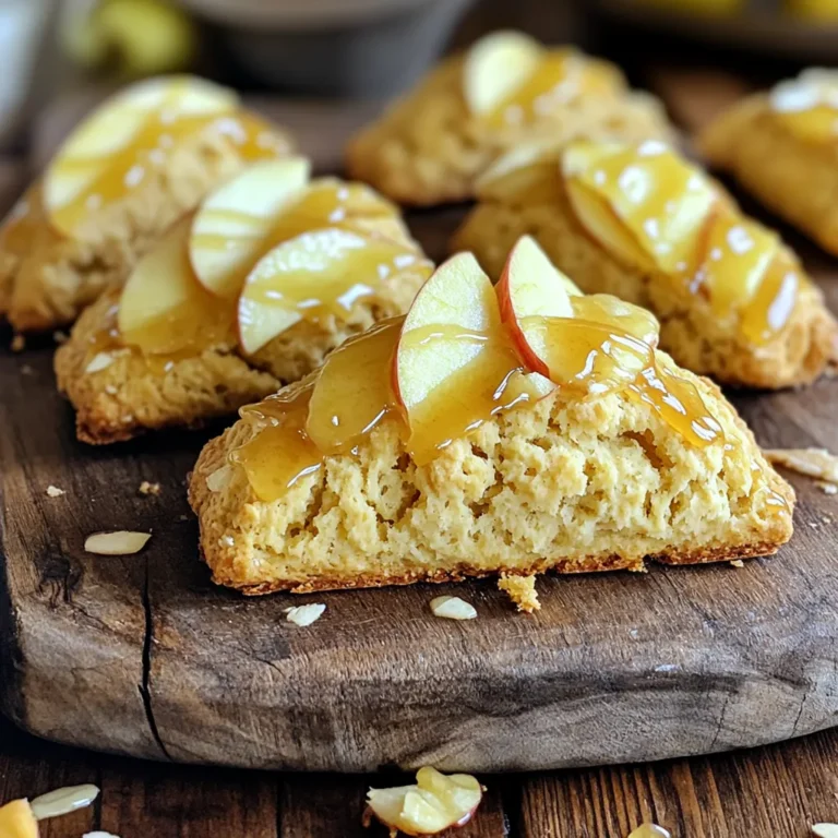 Um die perfekten Maple Glazed Apple Cider Scones zu backen, benötigst du die folgenden Zutaten: - 2 Tassen Allzweckmehl - 1/4 Tasse Haushaltszucker - 1 Esslöffel Backpulver - 1/2 Teelöffel Salz - 1/2 Teelöffel gemahlener Zimt - 1/4 Teelöffel gemahlene Muskatnuss - 1/2 Tasse ungesalzene Butter, kalt und gewürfelt - 1/2 Tasse Apfelwein - 1/2 Tasse gehackte Äpfel (vorzugsweise Granny Smith) - 1/2 Teelöffel Vanilleextrakt - 1 Tasse Puderzucker (für die Glasur) - 2 Esslöffel reiner Ahornsirup (für die Glasur) - 1-2 Esslöffel zusätzlich Apfelwein (für die Glasur nach Bedarf) Die Glasur ist das i-Tüpfelchen für diese Scones. Du brauchst: - 1 Tasse Puderzucker - 2 Esslöffel reiner Ahornsirup - 1-2 Esslöffel Apfelwein, je nach gewünschter Konsistenz Wenn du bestimmte Zutaten nicht hast, gibt es einige Alternativen: - Verwende Vollkornmehl für einen nussigen Geschmack. - Ersetze den Zucker durch Honig oder Ahornsirup für mehr Süße. - Du kannst auch Margarine anstelle von Butter verwenden, wenn du Milchprodukte vermeiden möchtest. - Für eine glutenfreie Variante nutze eine glutenfreie Mehlmischung. Diese Anpassungen helfen dir, die Scones nach deinem Geschmack zu gestalten. Heizen Sie Ihren Ofen auf 200°C vor. Legen Sie ein Backblech mit Backpapier aus. Dies hilft, die Scones gleichmäßig zu backen und verhindert, dass sie kleben. Nehmen Sie eine große Schüssel. Mischen Sie 2 Tassen Allzweckmehl, 1/4 Tasse Haushaltszucker, 1 Esslöffel Backpulver, 1/2 Teelöffel Salz, 1/2 Teelöffel gemahlenen Zimt und 1/4 Teelöffel Muskatnuss. Rühren Sie alles gut um, bis die Mischung gleichmäßig ist. Fügen Sie 1/2 Tasse kalte, gewürfelte Butter hinzu. Nutzen Sie einen Teigschneider oder Ihre Finger. Arbeiten Sie die Butter in die Mehlmischung ein, bis die Mischung wie grobe Krümel aussieht. Achten Sie darauf, dass die Butter kalt bleibt. In einer separaten Schüssel vermengen Sie 1/2 Tasse Apfelwein, 1/2 Tasse gehackte Äpfel und 1/2 Teelöffel Vanilleextrakt. Rühren Sie alles gut um, bis die Zutaten gut verbunden sind. Gießen Sie die feuchten Zutaten in die trockenen Zutaten. Mischen Sie vorsichtig, bis alles gerade so verbunden ist. Der Teig sollte ein wenig klumpig sein. Geben Sie den Teig auf eine bemehlte Fläche. Kneten Sie ihn sanft ein paar Mal. Formen Sie den Teig zu einem 2,5 cm dicken Kreis. Schneiden Sie den Teig in Keile und legen Sie sie auf das Backblech. Backen Sie die Scones für 15-18 Minuten. Achten Sie darauf, dass sie leicht goldbraun sind. Lassen Sie sie auf einem Kuchengitter abkühlen. Dies sorgt für die richtige Textur. Bereiten Sie die Glasur vor, während die Scones abkühlen. Mischen Sie 1 Tasse Puderzucker, 2 Esslöffel reinen Ahornsirup und 1-2 Esslöffel Apfelwein. Rühren Sie alles gut um, bis die Glasur die gewünschte Konsistenz hat. Träufeln Sie die Glasur über die Scones, nachdem sie abgekühlt sind. Lassen Sie die Glasur kurz anziehen, bevor Sie die Scones servieren. Um perfekte Scones zu machen, achte auf die Kälte der Butter. Kalte Butter hilft, die Scones fluffig zu machen. Mische die Zutaten vorsichtig. Übermische den Teig nicht! Ein paar Klumpen sind völlig in Ordnung. Wenn du den Teig knetest, mach das sanft. Drücke ihn nur leicht zusammen. Ein häufiger Fehler ist, die Scones zu lange zu backen. Achte darauf, dass sie leicht goldbraun sind. Wenn du den Ofen zu früh öffnest, kann die Temperatur sinken. Lass die Scones auf einem Kuchengitter abkühlen, damit sie nicht feucht werden. Für die Scones brauchst du einige einfache Werkzeuge: - Eine große Rührschüssel - Einen Teigschneider oder deine Hände - Ein Backblech mit Backpapier - Ein Kuchengitter zum Abkühlen - Eine kleine Schüssel für die Glasur Diese Werkzeuge helfen dir, die Scones einfach und schnell zuzubereiten. {{image_4}} Wenn Sie glutenfrei essen möchten, verwenden Sie eine glutenfreie Mehlmischung. Diese Mehle funktionieren gut: Reismehl, Mandelmehl oder eine Mischung aus beiden. Achten Sie darauf, dass das Mehl mit Xanthan-Gummi versetzt ist. Dies hilft, die Struktur zu stabilisieren. Für vegane Scones ersetzen Sie die Butter durch vegane Margarine. Nutzen Sie auch pflanzliche Milch, wie Hafer- oder Mandelmilch, anstelle von Apfelwein. Diese Alternativen bringen die gleichen leckeren Aromen. Verwenden Sie zusätzlich einen Esslöffel Apfelessig, um den Teig zu aktivieren. Sie können die Scones anpassen, indem Sie andere Zutaten hinzufügen. Probieren Sie Walnüsse oder Pekannüsse für Crunch. Cranberries oder Rosinen fügen eine süße Note hinzu. Auch Gewürze sind toll! Fügen Sie Ingwer oder Nelken hinzu, um einen besonderen Twist zu erreichen. Die Scones bleiben am besten frisch, wenn Sie sie in einem luftdichten Behälter aufbewahren. Lassen Sie die Scones zuerst auf einem Kuchengitter abkühlen. Legen Sie dann die Scones in den Behälter. Achten Sie darauf, dass kein Feuchtigkeit entsteht. So bleiben die Scones weich und lecker. Sie können die Scones auch einfrieren. Lassen Sie sie vollständig abkühlen. Wickeln Sie jede Scone einzeln in Frischhaltefolie. Legen Sie die eingewickelten Scones in einen Gefrierbeutel. Drücken Sie die Luft heraus und verschließen Sie den Beutel. So bleiben die Scones bis zu drei Monate frisch. Ungefähr zwei bis drei Tage bleiben die Scones bei Raumtemperatur frisch. Im Kühlschrank halten sie bis zu einer Woche. Achten Sie darauf, dass sie gut verpackt sind, um Austrocknen zu vermeiden. Wenn Sie die Scones aufwärmen, werden sie wieder weich und lecker. Wenn du die Scones süßer machen möchtest, füge mehr Zucker hinzu. Du kannst auch mehr Ahornsirup in die Glasur geben. Eine Prise Zimt oder Muskatnuss kann auch den süßen Geschmack verstärken. Probiere auch, Schokoladenstückchen oder Rosinen hinzuzufügen. Diese Zutaten geben den Scones eine neue, süße Note. Ja, frisch gekochter Apfelwein eignet sich gut für diese Scones. Er gibt einen intensiven Apfelgeschmack. Achte darauf, dass der Apfelwein nicht zu stark gewürzt ist. Verwende ihn im gleichen Verhältnis wie im Rezept angegeben. So bleibt die Textur der Scones gleich. Diese Scones passen gut zu verschiedenen Getränken. Eine Tasse Tee oder Kaffee ist immer eine gute Wahl. Du kannst auch frischen Apfelwein servieren. Dazu schmecken Marmelade oder ein wenig Butter. Diese Kombinationen machen das Frühstück oder den Snack noch besser. Die Scones halten sich in einem luftdichten Behälter etwa drei Tage. Du kannst sie auch einfrieren. So bleiben sie bis zu drei Monate frisch. Stelle sicher, dass sie gut verpackt sind, um Gefrierbrand zu vermeiden. Zum Aufwärmen einfach im Ofen oder in der Mikrowelle kurz erwärmen. In diesem Blogbeitrag haben wir alles über Scones besprochen. Wir starteten mit den Zutaten, einschließlich Alternativen und Tipps für die Glasur. Danach habe ich erklärt, wie man Scones Schritt für Schritt backt und häufige Fehler vermeidet. Wir haben auch verschiedene Varianten und Lagerhinweise behandelt. Denke daran, die richtigen Zutaten und Methoden zu nutzen. So bereitest du die besten Scones zu. Viel Spaß beim Backen und Genießen!