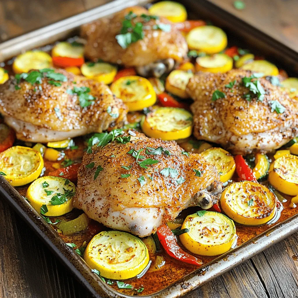 Für dieses einfache und schmackhafte Gericht benötigen Sie: - 4 Hähnchenschenkel ohne Knochen und Haut - 2 mittelgroße Zucchini, in Halbmonde geschnitten - 1 rote Paprika, gewürfelt - 1 gelbe Paprika, gewürfelt - 4 Knoblauchzehen, fein gehackt Diese Zutaten sind frisch und geben dem Gericht einen tollen Geschmack. Die Zucchini und Paprika sorgen für Farbe und Crunch. Um das Gericht richtig würzig zu machen, brauchen Sie: - 3 Esslöffel Olivenöl - 2 Esslöffel Cajun-Gewürzmischung - 1 Teelöffel geräucherter Paprika - Salz und Pfeffer nach Geschmack Die Cajun-Gewürzmischung bringt den typischen südlichen Geschmack. Geräucherter Paprika fügt eine schöne Tiefe hinzu. Für die Garnierung empfehle ich: - Frische Petersilie Diese Petersilie bringt Frische und sieht toll aus auf dem Teller. Sie können auch etwas Zitronensaft hinzufügen, um das Gericht aufzuhellen. Heize deinen Ofen auf 200 °C vor. Lege ein Backblech mit Backpapier aus. Das macht die Reinigung einfach. Nimm dir eine kleine Schüssel. Mische die Cajun-Gewürzmischung, den geräucherten Paprika, Salz und Pfeffer. Diese Mischung gibt dem Hähnchen und dem Gemüse viel Geschmack. Trockne die Hähnchenschenkel mit einem Papiertuch. Das hilft, die Marinade besser haften zu lassen. Reibe die Hähnchen mit 1 Esslöffel Olivenöl ein. Streue dann die Hälfte der Gewürzmischung auf das Hähnchen. Achte darauf, dass jede Stelle gut bedeckt ist. Lass das Hähnchen für ein paar Minuten ruhen. So kann es die Gewürze gut aufnehmen. Nimm eine große Schüssel. Gib die geschnittenen Zucchini, die gewürfelten Paprika und den gehackten Knoblauch hinein. Füge das restliche Olivenöl und die restliche Gewürzmischung hinzu. Mische alles gut. Das Gemüse sollte gleichmäßig mit der Marinade bedeckt sein. Verteile das gewürzte Gemüse gleichmäßig auf dem Backblech. Lege die marinierten Hähnchenschenkel darauf. Stelle das Backblech in den Ofen. Backe alles für 25 bis 30 Minuten. Das Hähnchen sollte eine Innentemperatur von 75 °C erreichen. Das Gemüse sollte zart sein. Wenn die Zeit um ist, nimm das Blech aus dem Ofen. Lass es 5 Minuten ruhen. Das hilft, die Säfte im Hähnchen zu halten. Garniere das Gericht mit frischer Petersilie. Serviere es warm direkt vom Blech oder auf Tellern. Die Garzeit für Hähnchen ist wichtig. Bei einer Temperatur von 200 °C braucht das Hähnchen etwa 25 bis 30 Minuten. Die Innentemperatur sollte 75 °C erreichen. Verwenden Sie ein Fleischthermometer, um sicherzustellen, dass es gut durchgegart ist. Lassen Sie das Hähnchen nach dem Backen fünf Minuten ruhen. So bleibt es saftig. Cajun-Gewürzmischung ist sehr vielseitig. Sie können die Mischung nach Ihrem Geschmack anpassen. Fügen Sie mehr Paprika für Schärfe hinzu oder verwenden Sie weniger für eine mildere Version. Experimentieren Sie mit Kräutern wie Oregano oder Thymian. Diese geben dem Gericht einen neuen Twist. Wenn Sie Reste haben, lagern Sie sie richtig. Lassen Sie das Gericht auf Raumtemperatur abkühlen. Füllen Sie die Reste in einen luftdichten Behälter. Im Kühlschrank halten sie sich bis zu drei Tage. Sie können das Gericht auch einfrieren. So bleibt der Geschmack erhalten. {{image_4}} Sie können viele Gemüsesorten verwenden. Brokkoli, Karotten oder Spargel passen gut. Diese Gemüsesorten nehmen die Cajun-Gewürze gut auf. Schneiden Sie sie in ähnliche Größen wie Zucchini. So garen sie gleichmäßig. Experimentieren Sie mit verschiedenen Farben. Mehr Farben machen das Gericht ansprechender. Wenn Sie kein Hähnchen mögen, probieren Sie Pute oder Schweinefleisch. Diese Fleischsorten sind genauso lecker. Sie können auch Hähnchenbrust verwenden, aber denken Sie an die Garzeit. Hähnchenbrust braucht weniger Zeit als Hähnchenschenkel. Rindfleisch kann auch gut schmecken. Wählen Sie dünne Stücke für das beste Ergebnis. Für eine vegetarische Variante nutzen Sie Tofu oder Tempeh. Marinieren Sie den Tofu mit der Cajun-Gewürzmischung. Zucchini und Paprika bleiben die gleichen. Fügen Sie zusätzlich Süßkartoffeln oder Kichererbsen hinzu. Diese Optionen machen das Gericht nahrhaft. Achten Sie darauf, dass alles gut gewürzt ist. So bleibt der Geschmack stark und lecker. Du kannst die Reste von deinem Cajun Chicken & Zucchini Gericht im Kühlschrank aufbewahren. Lege die Reste in einen luftdichten Behälter. So bleiben die Aromen frisch. Die Reste sind bis zu drei Tage haltbar. Achte darauf, das Gericht vollständig abkühlen zu lassen, bevor du es in den Kühlschrank stellst. Wenn du die Reste länger aufbewahren möchtest, friere sie ein. Teile das Gericht in Portionen auf. Verwende gefriergeeignete Behälter oder Beutel. So kannst du es bis zu drei Monate lagern. Vergiss nicht, das Datum auf den Behältern zu notieren. Dadurch behältst du den Überblick. Um das Gericht wieder zu erwärmen, nimm es aus dem Kühlschrank oder Gefrierfach. Wenn es gefroren ist, lasse es über Nacht im Kühlschrank auftauen. Erhitze das Gericht im Ofen bei 180 °C für etwa 20 Minuten. Du kannst auch die Mikrowelle verwenden. Stelle die Leistung auf mittel und erwärme es in kurzen Intervallen. So bleibt das Hähnchen saftig und das Gemüse zart. Die Zubereitung dauert etwa 10 Minuten. Danach backt das Gericht für 25 bis 30 Minuten im Ofen. Insgesamt benötigen Sie also rund 40 Minuten. Ja, Sie können das Gericht im Voraus vorbereiten. Marinieren Sie die Hähnchenschenkel und schneiden Sie das Gemüse. Lagern Sie alles im Kühlschrank bis zur Verwendung. Backen Sie es dann frisch, wenn Sie bereit sind zu essen. Sie können verschiedene Beilagen servieren: - Reis oder Quinoa - Ein frischer grüner Salat - Knuspriges Brot - Gekochte Süßkartoffeln Diese Beilagen ergänzen die Aromen des Cajun-Hähnchens und des Gemüses perfekt. In diesem Artikel haben wir die Hauptzutaten und Gewürze für das Gericht besprochen. Ich habe die Schritt-für-Schritt-Anleitung und die besten Tipps gegeben. Variationen und Aufbewahrungstipps helfen dir, das Gericht anzupassen. Das Gericht ist einfach und lecker. Denke daran, mit verschiedenen Gemüsesorten zu experimentieren. So bleibt das Essen spannend und abwechslungsreich. Viel Spaß beim Kochen und Genießen!