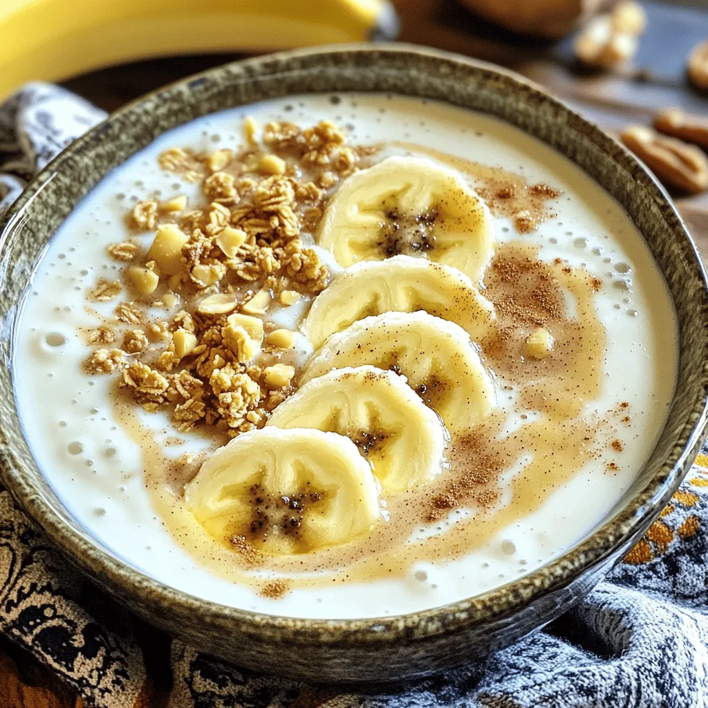 Für den perfekten Zimtschnecken-Smoothie brauche ich einige einfache, aber leckere Zutaten. Hier ist, was du benötigst: - 1 reife Banane - 1 Tasse ungesüßte Mandelmilch - 1/2 Tasse griechischer Joghurt (natur oder Vanille) - 2 Esslöffel Haferflocken - 1 Esslöffel natürliche Mandelbutter - 1 Teelöffel gemahlenen Zimt - 1 Teelöffel Vanilleextrakt - 1 Portion Vanille-Proteinpulver - 1 Esslöffel Ahornsirup (optional, für zusätzliche Süße) Diese Zutaten geben dem Smoothie seinen tollen Geschmack. Die Banane sorgt für die Süße. Die Mandelmilch macht ihn schön cremig, und der griechische Joghurt bringt viel Protein. Toppings machen den Smoothie noch besser! Hier sind einige Vorschläge: - In Scheiben geschnittene Banane - Eine Prise Zimt - Gehackte Nüsse oder Granola Diese Extras geben dir eine schöne Textur und mehr Geschmack. Du kannst kreativ sein und verschiedene Toppings ausprobieren! Wenn du die besten Zutaten wählst, wird dein Smoothie noch leckerer. Hier sind ein paar Tipps: - Wähle reife Bananen. Sie sind süßer und cremiger. - Achte auf ungesüßte Mandelmilch. So vermeidest du zusätzlichen Zucker. - Greife zu griechischem Joghurt mit hohem Proteingehalt. So bleibt der Smoothie nahrhaft. - Verwende frische Gewürze. Das hebt den Geschmack des Zimt hervor. Mit diesen Tipps machst du einen großartigen Zimtschnecken-Smoothie. Er wird sicher allen schmecken! Um den Zimtschnecken Smoothie zu machen, brauchst du ein paar frische Zutaten. Beginne mit einer reifen Banane. Das sorgt für Süße und eine schöne Konsistenz. Dann nimm eine Tasse ungesüßte Mandelmilch. Diese gibt dem Smoothie eine cremige Basis. Füge ½ Tasse griechischen Joghurt hinzu. Du kannst Natur- oder Vanille-Joghurt wählen. Das bringt zusätzlichen Protein und Geschmack. Jetzt kommen 2 Esslöffel Haferflocken. Sie helfen, den Smoothie nahrhaft zu machen. Dann gib 1 Esslöffel natürliche Mandelbutter dazu. Das sorgt für einen tollen Nussgeschmack. Jetzt kommt der Stern der Show: 1 Teelöffel gemahlener Zimt. Er verleiht dem Smoothie den typischen Zimtschnecken-Geschmack. Füge auch 1 Teelöffel Vanilleextrakt hinzu. Das macht den Smoothie noch leckerer. Vergiss nicht, eine Portion Vanille-Proteinpulver hinzuzufügen. Das macht deinen Smoothie besonders proteinreich. Wenn du es süßer magst, gib 1 Esslöffel Ahornsirup hinzu. Mixe alle Zutaten in deinem Mixer. Stelle sicher, dass alles gut vermischt ist. Mixe es auf hoher Stufe, bis es glatt und cremig ist. Wenn nötig, halte den Mixer an und kratze die Seiten ab. Probiere die Mischung und passe die Süße an. Um die beste Textur zu erreichen, achte darauf, dass alle Zutaten frisch sind. Je reifer die Banane, desto besser der Geschmack. Verwende einen leistungsstarken Mixer. Das hilft, die Zutaten gut zu vermischen. Wenn der Smoothie zu dick ist, füge etwas mehr Mandelmilch hinzu. Wenn er zu dünn ist, kannst du mehr Haferflocken oder Joghurt hinzufügen. Das sorgt für die perfekte Konsistenz. Mixe die Zutaten mindestens 30 Sekunden lang. So werden sie wirklich cremig und glatt. Nachdem du deinen Smoothie gemixt hast, ist es Zeit zum Anrichten. Gieße den Smoothie in eine Schüssel. Jetzt kommt der Spaß! Dekoriere die Oberfläche mit in Scheiben geschnittener Banane. Streue eine Prise Zimt darüber für den extra Geschmack. Du kannst auch gehackte Nüsse oder Granola hinzufügen. Das gibt deinem Smoothie Bowl eine knusprige Textur. Sei kreativ mit deinen Toppings. So wird dein Zimtschnecken Smoothie nicht nur lecker, sondern sieht auch toll aus! Du kannst diesen Smoothie leicht anpassen. Möchtest du mehr Protein? Füge einfach einen weiteren Löffel Proteinpulver hinzu. Du magst es süßer? Ein bisschen mehr Ahornsirup hilft. Wenn du die Konsistenz magst, probiere andere Milchsorten wie Soja- oder Hafermilch. Du kannst auch die Banane durch einen anderen Obsttyp ersetzen. Beeren sind eine gute Wahl und bringen einen frischen Geschmack. Für eine cremigere Textur kannst du mehr griechischen Joghurt verwenden. Ein zusätzlicher Esslöffel Mandelbutter macht ihn auch reichhaltiger. Wenn du eine sehr cremige Mischung möchtest, füge einen Schuss Kokosmilch hinzu. Diese sorgt für einen tollen Geschmack. Mixe alles gut durch, damit sich die Zutaten gut vermischen. Stoppe kurz, um die Seiten des Mixbehälters abzukratzen und sorge so für eine gleichmäßige Mischung. Ein häufiger Fehler ist, zu viel Flüssigkeit hinzuzufügen. Das macht den Smoothie dünn. Halte dich an die angegebene Menge. Ein weiterer Fehler ist, die Mischung nicht lange genug zu mixen. Eine glatte Textur ist wichtig. Achte darauf, die Süße zu probieren, bevor du servierst. Wenn du zu wenig Zimt nimmst, fehlt der Zimtgeschmack. Füge bei Bedarf mehr hinzu, um das volle Aroma zu genießen. {{image_4}} Wenn du einen Proteinboost willst, kannst du griechischen Joghurt leicht ersetzen. Hier sind einige Alternativen: - Skyr: Dieser isländische Joghurt hat mehr Protein und weniger Fett. - Quark: Quark ist ebenfalls proteinreich und hat einen milden Geschmack. - Hüttenkäse: Eine tolle Option, die auch einen angenehmen Biss gibt. Wenn du Lust auf Abwechslung hast, probiere diese Alternativen aus. Sie geben dir den gleichen cremigen Effekt! Für eine vegane Variante des Zimtschnecken-Smoothies ist es einfach. Du kannst folgende Zutaten verwenden: - Kokosjoghurt: Diese Option ist kühl und cremig. - Pflanzliche Proteinpulver: Ersetze das Vanille-Protein mit Erbsen- oder Reisprotein. - Ahornsirup: Nutze diesen als süßen Zusatz, der vegan ist. Diese Anpassungen machen deinen Smoothie genauso lecker und nahrhaft. Du kannst auch neue Geschmäcker in deinen Smoothie bringen. Hier sind einige Ideen: - Kakaopulver: Für eine schokoladige Note. Einfach 1 Esslöffel hinzufügen. - Kokosnuss: Füge Kokosraspeln für ein tropisches Gefühl hinzu. - Früchte: Probiere gefrorene Beeren oder Äpfel für mehr Fruchtgeschmack. Diese zusätzlichen Zutaten geben deinem Zimtschnecken-Smoothie eine neue Dimension! Der Zimtschnecken-Smoothie bleibt am besten frisch, wenn Sie ihn richtig aufbewahren. Nutzen Sie ein luftdichtes Gefäß. Füllen Sie den Smoothie bis zum Rand, um Luft zu vermeiden. Bewahren Sie ihn im Kühlschrank auf. So bleibt er bis zu zwei Tage genießbar. Vor dem Trinken gut schütteln oder umrühren. Wenn Sie den Smoothie für unterwegs machen, füllen Sie ihn in eine gute Thermoskanne oder einen wiederverwendbaren Becher. Achten Sie darauf, dass der Behälter fest schließt. So bleibt der Smoothie frisch und kalt. Packen Sie auch einige Toppings in einen kleinen Behälter. So können Sie den Smoothie nach Belieben anpassen. Die Haltbarkeit der Zutaten ist wichtig, um den besten Geschmack zu erzielen. - Banane: Verwenden Sie eine reife Banane. Diese bleibt im Kühlschrank etwa 1 bis 2 Tage frisch. - Mandelmilch: Ungeöffnete Mandelmilch hält sich mehrere Monate. Nach dem Öffnen ist sie 5 bis 7 Tage haltbar. - Griechischer Joghurt: Er bleibt im Kühlschrank 1 bis 3 Wochen frisch. - Haferflocken: Diese sind lange haltbar. Lagern Sie sie an einem kühlen, trockenen Ort. - Mandelbutter und Proteinpulver: Beide können mehrere Monate halten, wenn sie gut verschlossen sind. Achten Sie auf das Verfallsdatum, um Frische und Geschmack zu gewährleisten. Der Zimtschnecken-Smoothie hat einen hohen Proteingehalt. Die Hauptquelle ist griechischer Joghurt und das Vanille-Proteinpulver. Eine Portion enthält etwa 20 bis 25 Gramm Protein. Dies kann je nach Marke des Proteinpulvers variieren. Protein hilft beim Muskelaufbau und gibt dir Energie. Ein proteinreicher Smoothie ist ideal für den Start in den Tag oder nach dem Training. Ja, du kannst den Smoothie im Voraus zubereiten. Bereite ihn einfach am Abend vorher zu. Lagere ihn in einem luftdichten Behälter im Kühlschrank. Am Morgen rührst du ihn kurz um, bevor du ihn genießt. Achte darauf, dass du die Toppings erst kurz vor dem Servieren hinzufügst. Dadurch bleibt die Textur frisch und knusprig. Eine Portion des Zimtschnecken-Smoothies hat etwa 300 bis 350 Kalorien. Die Kalorienzahl hängt von den Zutaten ab, die du verwendest. Wenn du weniger Süße hinzufügst, kannst du die Kalorien reduzieren. Die Banane und der Ahornsirup tragen zur Süße und den Kalorien bei. So bleibt der Smoothie nahrhaft und lecker. Der Zimtschnecken-Smoothie ist einfach zuzubereiten und lecker. Wir haben die Hauptzutaten sowie tolle Toppings besprochen. Die Schritt-für-Schritt-Anleitung hilft dir, perfekte Ergebnisse zu erzielen. Außerdem gab es Tipps zur Anpassung und Lagerung. Denke daran, Fehler zu vermeiden und kreativ zu sein. Nutze die Variationen, um neue Geschmäcker auszuprobieren. So bleibt dein Smoothie spannend und nahrhaft. Prost auf dein gesundes Frühstück!