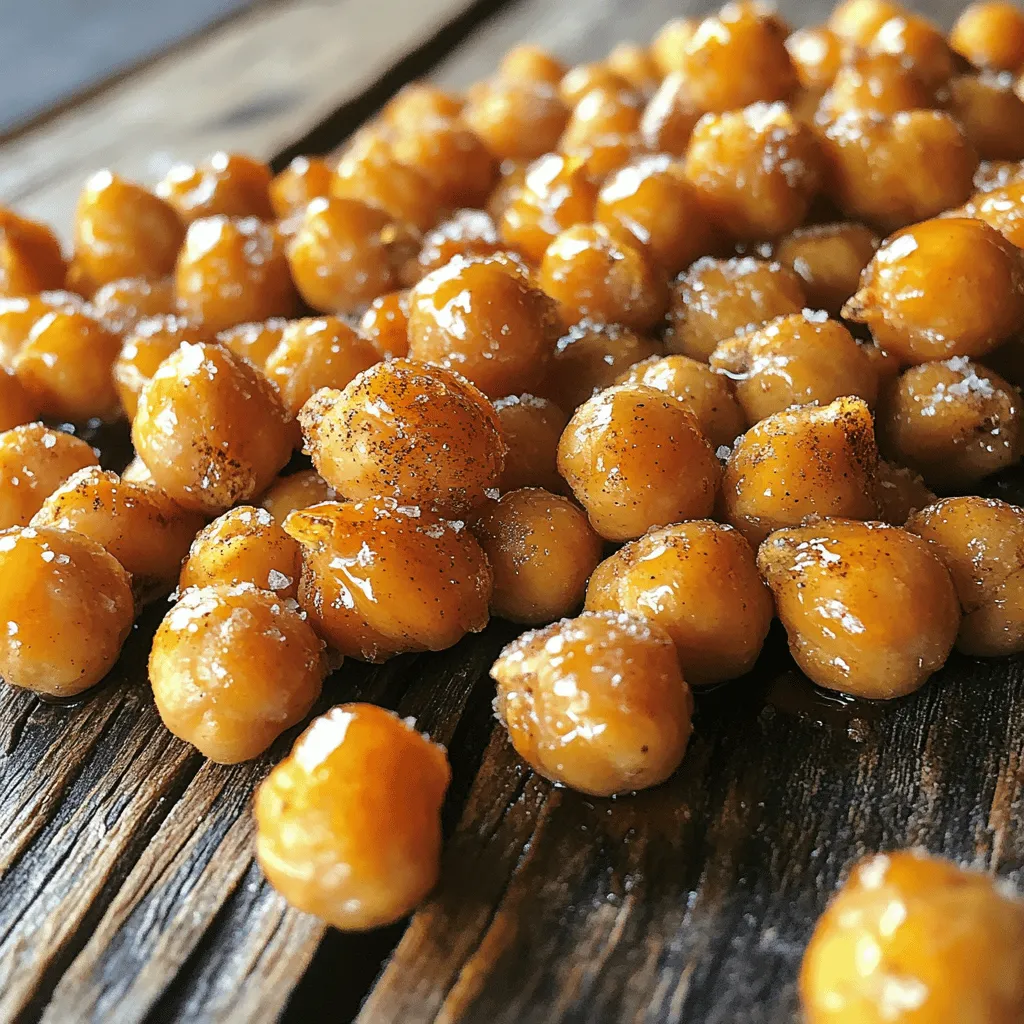 Für die Maple Cinnamon Roasted Chickpeas benötigst du folgende Hauptzutaten: - 1 Dose (425 g) Kichererbsen, abgetropft und abgespült - 2 Esslöffel Ahornsirup - 1 Esslöffel Olivenöl Diese Zutaten bilden die Basis für ein leckeres und gesundes Snack-Erlebnis. Die Kichererbsen sind eine großartige Proteinquelle und machen dich satt. Um den Kichererbsen Geschmack zu verleihen, verwende diese Gewürze: - 1 Teelöffel gemahlener Zimt - 1/2 Teelöffel Vanilleextrakt - 1/4 Teelöffel Meersalz - 1/4 Teelöffel Cayennepfeffer (optional) Zimt bringt eine süße Note. Der Vanilleextrakt verstärkt die Süße. Meersalz hebt die Aromen hervor. Cayennepfeffer fügt eine leichte Schärfe hinzu, wenn du es magst. Für mehr Geschmack kannst du zusätzliche Zutaten ausprobieren. Hier sind ein paar Ideen: - Eine Prise Muskatnuss für eine warme Note - Ein Spritzer Zitronensaft für Frische - Geröstete Nüsse für mehr Crunch Diese Optionen helfen dir, das Rezept nach deinem Geschmack zu gestalten. Experimentiere und finde deine Lieblingskombination. Zuerst heize deinen Ofen auf 200°C vor. Dies ist wichtig, um die Kichererbsen schön knusprig zu bekommen. Nimm eine Dose Kichererbsen und lasse sie abtropfen. Spüle sie unter Wasser ab, um die Konservierungsstoffe zu entfernen. Danach tupfe die Kichererbsen mit einem Küchentuch trocken. Das hilft, überschüssige Feuchtigkeit zu beseitigen. Wenn die Kichererbsen trocken sind, sind sie bereit für den nächsten Schritt. In einer großen Schüssel vermenge die Kichererbsen mit den anderen Zutaten. Füge 2 Esslöffel Ahornsirup, 1 Esslöffel Olivenöl, 1 Teelöffel gemahlenen Zimt, 1/2 Teelöffel Vanilleextrakt, 1/4 Teelöffel Meersalz und 1/4 Teelöffel Cayennepfeffer hinzu, wenn du es scharf magst. Mische alles gut, bis alle Kichererbsen gleichmäßig bedeckt sind. Dies sorgt für einen tollen Geschmack. Verteile die Kichererbsen gleichmäßig auf einem mit Backpapier ausgelegten Backblech. Achte darauf, dass sie in einer einzigen Schicht liegen. So rösten sie gleichmäßig. Schiebe das Backblech in den Ofen und röste die Kichererbsen für 25-30 Minuten. Rühre sie in der Mitte der Garzeit um, damit sie schön goldbraun werden. Behalte die Kichererbsen im Auge, um ein Anbrennen zu vermeiden. Nach dem Rösten lasse sie etwas abkühlen. Sie werden beim Abkühlen noch knuspriger. Um die Kichererbsen knusprig zu machen, achte auf die Feuchtigkeit. Nach dem Abtropfen und Abspülen, tupfe die Kichererbsen mit einem Küchentuch trocken. Dies ist wichtig, da Feuchtigkeit die Kichererbsen weich macht. Eine gleichmäßige Schicht auf dem Backblech hilft auch. Verteile sie gut, damit sie nicht übereinander liegen. Röst sie im Ofen bei 200°C für 25-30 Minuten. Rühre die Kichererbsen in der Mitte der Garzeit um. So werden sie gleichmäßig knusprig. Ahornsirup bringt eine tolle Süße. Verwende echten Ahornsirup, nicht den künstlichen. Die Qualität macht einen großen Unterschied im Geschmack. Miss genau 2 Esslöffel, um die perfekte Süße zu erreichen. Du kannst auch andere Süßungsmittel ausprobieren. Honig oder Agavendicksaft sind gute Alternativen. Achte darauf, die Menge anzupassen, da sie unterschiedlich süß sind. Ein häufiger Fehler ist, die Kichererbsen nicht genug zu trocknen. Feuchtigkeit verhindert die Knusprigkeit. Ein weiterer Fehler ist, die Kichererbsen zu dicht auf das Blech zu legen. Dies führt zu ungleichmäßiger Röstung. Achte auch auf die Backzeit. Wenn du sie zu lange backst, können sie verbrennen. Überprüfe die Kichererbsen in den letzten Minuten, um sicherzustellen, dass sie perfekt sind. {{image_4}} Um einen scharfen Kick zu geben, füge Cayennepfeffer hinzu. Nur ein wenig reicht aus. Alternativ kannst du Paprika oder Kreuzkümmel verwenden. Diese Gewürze bringen mehr Tiefe in den Geschmack. Wenn du keinen Ahornsirup hast, probiere Honig oder Agavendicksaft. Beide geben eine süße Note. Sie verändern den Geschmack leicht, sind aber auch lecker. Du kannst sogar Kokosblütenzucker verwenden, wenn du etwas weniger flüssig möchtest. Für vegane Versionen bleibe bei Ahornsirup oder Agavendicksaft. Glutenfreie Diäten können die Kichererbsen unbesorgt genießen. Wenn du eine Low-Carb-Diät machst, reduziere die Menge an Süßungsmittel. So bleibt das Gericht gesund und lecker. Nach der Zubereitung der Maple Cinnamon Roasted Chickpeas sollten Sie sie richtig lagern. Lassen Sie die Kichererbsen erst vollständig abkühlen. Verwenden Sie dann einen luftdichten Behälter. Dieser Behälter schützt die Kichererbsen vor Feuchtigkeit und Luft. So bleibt der knusprige Biss länger erhalten. Sie können auch ein Glas oder eine Plastiktüte verwenden. Achten Sie darauf, die Kichererbsen nicht zu stapeln. So vermeiden Sie, dass sie zusammenkleben. Die besten Temperaturen für die Lagerung sind kühl und trocken. Ein Vorratsschrank oder eine Speisekammer eignet sich gut. Stellen Sie sicher, dass der Ort nicht zu warm ist. Hohe Temperaturen können die Kichererbsen weich machen. Vermeiden Sie direkte Sonneneinstrahlung. Dies hilft, die Frische zu bewahren. Lagern Sie die Kichererbsen nicht im Kühlschrank. Die Feuchtigkeit kann ihre Knusprigkeit beeinträchtigen. Die Maple Cinnamon Roasted Chickpeas bleiben bis zu einer Woche frisch. Nach dieser Zeit können sie an Knusprigkeit verlieren. Es ist wichtig, regelmäßig zu überprüfen. Wenn sie weich oder schlaff werden, sind sie nicht mehr ideal. Um die Haltbarkeit zu verlängern, können Sie die Kichererbsen auch einfrieren. Legen Sie sie in einen gefrierfesten Behälter. Im Gefrierfach halten sie bis zu drei Monate. Denken Sie daran, die Kichererbsen vor dem Servieren wieder aufzutauen und kurz im Ofen zu rösten. So erhalten sie wieder ihren knusprigen Biss. Ja, du kannst frische Kichererbsen verwenden. Du musst sie jedoch zuerst kochen. Das Kochen macht sie weich und essbar. Frische Kichererbsen brauchen mehr Zeit zur Zubereitung. Du solltest sie mindestens eine Stunde in Wasser kochen, bis sie weich sind. Danach kannst du sie wie die Dosenkichererbsen weiterverarbeiten. Sie sind vielleicht etwas zarter, aber die Würze wird gleich gut haften. Eine Portion Maple Cinnamon Roasted Chickpeas hat etwa 120 Kalorien. Dies variiert je nach zusätzlichen Zutaten. Kichererbsen sind nahrhaft und machen satt. Sie liefern auch Ballaststoffe und Proteine, was sie zu einem gesunden Snack macht. Wenn du die Menge an Ahornsirup oder Öl änderst, kann sich der Kaloriengehalt erhöhen oder verringern. Du kannst Honig oder Agavendicksaft verwenden. Beide sind gute Alternativen und bringen eine süße Note. Wenn du eine zuckerfreie Option suchst, probiere Stevia oder Erythrit. Diese Süßstoffe können den gleichen süßen Geschmack bieten. Achte darauf, die Menge anzupassen, da einige Alternativen süßer sind als Ahornsirup. Geröstete Kichererbsen sind einfach zuzubereiten und bieten eine großartige Snack-Option. Die perfekten Hauptzutaten und Gewürze sorgen für tollen Geschmack. Ich habe gezeigt, wie du sie knusprig hinbekommst und häufige Fehler vermeidest. Zudem kannst du mit Variationen und eigenen Zutaten kreativ werden. Vergiss die richtigen Tipps zur Aufbewahrung nicht, um die Frische zu erhalten. Probiere dieses leckere Rezept aus; es ist simpel und bunt!
