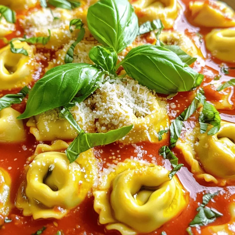 Für diese köstlichen Tortellini brauchen Sie: - 250 g Käse-Tortellini (frisch oder gefroren) - 1 Esslöffel Olivenöl - 3 Knoblauchzehen, fein gehackt - 1 Dose (400 g) gehackte Tomaten - 240 ml Schlagsahne - 1 Teelöffel getrocknetes Basilikum - Salz und Pfeffer nach Geschmack - 1 Tasse frische Basilikumblätter, gehackt (plus extra zur Dekoration) - Geriebener Parmesan zum Servieren Diese Zutaten bringen viel Geschmack und Farbe auf Ihren Teller. Die Gewürze, die Sie benötigen, sind einfach. Neben Salz und Pfeffer verwenden wir: - Getrocknetes Basilikum - Frische Basilikumblätter Diese Kräuter geben dem Gericht ein frisches Aroma. Sie sind ein Muss für diesen Klassiker. Frische Zutaten machen einen großen Unterschied. Hier sind meine Tipps: - Verwenden Sie frische Tortellini, wenn möglich. Sie haben einen besseren Geschmack. - Achten Sie auf hochwertige, reife Tomaten aus der Dose. - Frisches Basilikum ist wichtig. Es bringt das Gericht zum Leben. Diese frischen Zutaten machen Ihre cremigen Tomaten-Basilikum Tortellini besonders lecker. Um die Tortellini perfekt zuzubereiten, bringe einen großen Topf mit gesalzenem Wasser zum Kochen. Füge die Tortellini hinzu und koche sie nach den Anweisungen auf der Verpackung. Achte darauf, dass sie al dente sind. Das bedeutet, sie sollen weich, aber noch bissfest sein. Nach dem Kochen, gieße das Wasser ab und stelle die Tortellini beiseite. Jetzt ist es Zeit für den Knoblauch! Nimm eine große Pfanne und erhitze das Olivenöl bei mittlerer Hitze. Füge die fein gehackten Knoblauchzehen hinzu. Brate sie etwa eine Minute lang an. Achte darauf, dass der Knoblauch nicht bräunt, da er sonst bitter werden kann. Der Duft wird deine Küche schnell erfüllen! - Cremige Basis erstellen: Gieße die gehackten Tomaten in die Pfanne mit dem Knoblauch. Rühre gut um und lasse die Mischung etwa fünf Minuten köcheln. Das hilft, die Aromen zu verbinden. Dann reduziere die Hitze auf niedrig. Jetzt kommt die Schlagsahne und das getrocknete Basilikum dazu. Rühre die Mischung gut um und lasse sie drei bis fünf Minuten köcheln, bis sie leicht dicker wird. - Tortellini kombinieren: Jetzt ist der beste Teil! Füge die gekochten Tortellini in die Pfanne hinzu. Mische alles vorsichtig, sodass die Tortellini gleichmäßig mit der cremigen Tomatensauce bedeckt sind. - Abschmecken und Servieren: Schmecke die Sauce mit Salz und Pfeffer ab. Füge dann die frischen, gehackten Basilikumblätter hinzu und rühre alles gut durch. Erhitze die Mischung für eine weitere Minute. Nimm die Pfanne vom Herd und serviere deine leckeren Tortellini heiß. Garniere sie mit zusätzlichen Basilikumblättern und einer großzügigen Menge geriebenem Parmesan. Um die beste cremige Konsistenz zu erreichen, verwenden Sie frische Schlagsahne. Diese macht die Sauce reichhaltig. Kochen Sie die Sauce bei niedriger Hitze. Das hilft, die Aromen gut zu mischen. Rühren Sie die Mischung oft, um ein Anbrennen zu vermeiden. Wenn die Sauce zu dick ist, fügen Sie etwas Wasser oder Brühe hinzu. So bleibt sie schön cremig. Ein häufiger Fehler ist, die Tortellini zu lange zu kochen. Folgen Sie den Anweisungen auf der Verpackung genau. Zu lange Kochzeit macht sie matschig. Ein weiterer Fehler ist, den Knoblauch zu stark zu bräunen. Das kann einen bitteren Geschmack erzeugen. Achten Sie darauf, den Knoblauch nur kurz anzubraten. Das bringt den vollen Geschmack, ohne ihn zu verbrennen. Für eine ansprechende Präsentation garnieren Sie das Gericht mit frischem Basilikum. Fügen Sie auch geriebenen Parmesan oben drauf hinzu. Das sieht toll aus und schmeckt gut. Servieren Sie die Tortellini in tiefen Tellern, um die Sauce besser zur Geltung zu bringen. Ein Spritzer Olivenöl als finale Note sorgt für zusätzlichen Glanz und Geschmack. {{image_4}} Für eine vegetarische Version von cremigen Tomaten-Basilikum Tortellini, tauschen Sie die Schlagsahne gegen Kokosmilch. Das gibt einen neuen, interessanten Geschmack. Sie können auch frisches Gemüse wie Spinat oder Zucchini hinzufügen. Diese Gemüsesorten bringen Frische und Farbe ins Gericht. Um die Tortellini nahrhafter zu machen, fügen Sie Hühnerbrust oder Garnelen hinzu. Kochen Sie das Hähnchen in der Pfanne, bis es goldbraun ist. Schneiden Sie es dann in kleine Stücke und mischen Sie es mit der Sauce. Für Garnelen braten Sie diese einfach für einige Minuten an, bis sie rosa sind. Sie passen perfekt in die cremige Sauce. Experimentieren Sie mit verschiedenen Gemüsesorten. Paprika, Brokkoli oder sogar Erbsen bringen mehr Geschmack und Textur. Braten Sie das Gemüse leicht an, bevor Sie die Tomatensauce hinzufügen. So erhält das Gericht mehr Tiefe und Vielfalt. Um Ihre cremigen Tomaten-Basilikum Tortellini frisch zu halten, lagern Sie die Reste in einem luftdichten Behälter. Stellen Sie sicher, dass die Tortellini vollständig abgekühlt sind, bevor Sie sie abdecken. So vermeiden Sie, dass sich Feuchtigkeit bildet. Dies hilft, die Creme und den Geschmack zu bewahren. Beim Wiedererwärmen sollten Sie vorsichtig sein. Mikrowellen sind schnell, aber sie können die Tortellini austrocknen. Stattdessen empfehle ich, die Reste in einer Pfanne langsam zu erhitzen. Fügen Sie einen Spritzer Wasser oder etwas zusätzliche Sahne hinzu. So bleibt die Sauce cremig und die Tortellini warm. Rühren Sie gut um, damit alles gleichmäßig erhitzt wird. Im Kühlschrank halten sich die Tortellini etwa 3 bis 5 Tage. Achten Sie darauf, das Gericht gut abzuschließen. Wenn Sie länger aufbewahren möchten, frieren Sie die Tortellini ein. In der Gefriertruhe bleiben sie bis zu 3 Monate frisch. Verwenden Sie einen gefrierfesten Behälter und beschriften Sie ihn mit dem Datum. So wissen Sie immer, was Sie haben und wann Sie es zubereitet haben. Die gesamte Zubereitungszeit beträgt nur 25 Minuten. In der ersten Phase kochen Sie die Tortellini in gesalzenem Wasser. Das dauert etwa 8 bis 10 Minuten. Während die Tortellini kochen, können Sie die Sauce vorbereiten. Diese Schritte zusammen ergeben eine schnelle, leckere Mahlzeit. Ja, Sie können frische Tortellini verwenden. Frische Tortellini haben einen tollen Geschmack und eine zarte Textur. Achten Sie darauf, die Kochzeit anzupassen. Frische Tortellini benötigen meist weniger Zeit als gefrorene. Prüfen Sie die Verpackung für genaue Anweisungen. Zu cremigen Tomaten-Basilikum Tortellini passen viele Beilagen. Ein einfacher grüner Salat ist eine gute Wahl. Auch Knoblauchbrot ergänzt das Gericht perfekt. Wenn Sie es herzhaft mögen, servieren Sie gegrilltes Gemüse dazu. Diese Beilagen heben den Geschmack der Tortellini hervor. Um eine köstliche cremige Tomaten-Basilikum Tortellini zu machen, habe ich die Hauptzutaten, Gewürze und frische Zutaten beschrieben. Die Schritt-für-Schritt-Anleitung gibt klare Anweisungen zum Kochen und Servieren. Ich habe Tipps gegeben, um die perfekte Konsistenz zu erreichen und häufige Fehler zu vermeiden. Du kannst das Rezept nach deinem Geschmack anpassen und die Reste richtig lagern. Diese köstliche Mahlzeit bringt jedem Freude und ist einfach zuzubereiten. Probiere es aus und genieße!