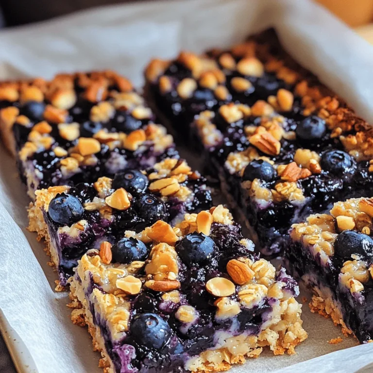 Um die köstlichen Blaubeer-Haferflocken Frühstücksriegel zuzubereiten, benötigen Sie folgende Zutaten: - 2 Tassen Haferflocken - 1 Tasse frische oder gefrorene Blaubeeren - 1/2 Tasse Mandelmehl - 1/4 Tasse Honig oder Ahornsirup - 1/4 Tasse ungesüßtes Apfelmus - 1/2 Teelöffel Zimt - 1/4 Teelöffel Salz - 1 Teelöffel Vanilleextrakt - 1/2 Tasse gehackte Nüsse (Walnüsse oder Mandeln) (optional) - 1/4 Tasse Zartbitterschokoladenstückchen (optional) Jeder Riegel enthält nahrhafte Zutaten, die Energie geben. Hier ist eine grobe Schätzung der Nährwerte pro Riegel: - Kalorien: 150 - Fett: 6 g - Kohlenhydrate: 22 g - Eiweiß: 4 g - Ballaststoffe: 3 g Falls Sie nicht alle Zutaten haben, können Sie kreativ sein: - Ersetzen Sie Mandelmehl durch Hafermehl oder Kokosmehl. - Verwenden Sie statt Honig Agavendicksaft oder einen anderen Süßstoff. - Verwenden Sie einen anderen Obstpüree, wie z. B. Bananenpüree, anstelle von Apfelmus. - Lassen Sie die Nüsse weg, wenn Sie Allergien haben. - Ersetzen Sie die Blaubeeren durch Himbeeren oder Äpfel für neue Geschmäcker. Diese Zutaten machen die Riegel sowohl lecker als auch gesund. Genießen Sie die Vielfalt! Heizen Sie zuerst den Ofen auf 175°C vor. Nehmen Sie eine 20x20 cm Backform. Legen Sie die Form mit Backpapier aus. Lassen Sie das Papier über die Ränder hängen. So nehmen Sie die Riegel später leichter heraus. Nehmen Sie eine große Schüssel. Geben Sie 2 Tassen Haferflocken hinein. Fügen Sie 1/2 Tasse Mandelmehl, 1/2 Teelöffel Zimt und 1/4 Teelöffel Salz hinzu. Rühren Sie alles gut um. So verteilen sich die trockenen Zutaten gleichmäßig. In einer separaten Schüssel vermischen Sie die feuchten Zutaten. Geben Sie 1/4 Tasse Honig oder Ahornsirup, 1/4 Tasse ungesüßtes Apfelmus und 1 Teelöffel Vanilleextrakt hinein. Mixen Sie alles, bis es gut kombiniert ist. Gießen Sie die feuchte Mischung zu den trockenen Zutaten. Rühren Sie, bis alles gut vermischt ist. Falten Sie vorsichtig 1 Tasse Blaubeeren und eventuell Nüsse oder Schokoladenstückchen unter. Übertragen Sie die Mischung in die vorbereitete Backform. Drücken Sie die Mischung mit einem Spachtel gleichmäßig nach unten. Achten Sie darauf, dass alles fest gepackt ist. Backen Sie die Riegel 25-30 Minuten. Sie sind fertig, wenn die Ränder goldbraun sind. Nehmen Sie die Form aus dem Ofen. Lassen Sie die Riegel 10 Minuten im Blech abkühlen. Heben Sie sie vorsichtig mit dem Backpapier heraus. Lassen Sie sie auf einem Drahtgitter vollständig abkühlen. Schneiden Sie die Riegel in Quadrate. Um die perfekte Konsistenz für deine Riegel zu erreichen, achte auf die Mischung. Die Mischung sollte gut zusammengedrückt sein. Verwende frische Blaubeeren für mehr Saftigkeit. Wenn du gefrorene nutzt, lasse sie etwas auftauen. Das sorgt dafür, dass der Teig nicht zu nass wird. Achte darauf, dass die Haferflocken gut mit den feuchten Zutaten vermischt sind. Serviere die Riegel warm oder bei Raumtemperatur. Ein Klecks griechischer Joghurt macht sie noch besser. Du kannst auch einen Spritzer Honig oder Ahornsirup darüber geben. Diese Kombination bringt die Aromen der Blaubeeren hervor. Für einen besonderen Kick, füge Zimt oder Nüsse hinzu. Ein häufiger Fehler ist, die Riegel nicht fest genug zu drücken. Wenn sie locker sind, zerfallen sie beim Schneiden. Ein weiterer Fehler ist, die Backzeit zu ignorieren. Achte auf eine goldbraune Farbe an den Rändern. Lass die Riegel nicht zu lange im Ofen, sonst werden sie trocken. Vermeide es, die Riegel sofort nach dem Backen zu schneiden. Lass sie zuerst abkühlen, damit sie fester werden. {{image_4}} Wenn du Blaubeeren nicht magst, probiere andere Früchte aus. Frische Himbeeren, Erdbeeren oder sogar getrocknete Cranberries passen gut. Diese Früchte geben den Riegeln einen neuen Geschmack. Achte darauf, dass die Feuchtigkeit der Früchte nicht zu hoch ist. Zu viel Flüssigkeit kann die Riegel matschig machen. Möchtest du glutenfreie Riegel? Nutze anstelle von Mandelmehl Kokosmehl oder Reismehl. Diese Mehle haben unterschiedliche Eigenschaften. Kokosmehl braucht mehr Feuchtigkeit, also füge etwas mehr Apfelmus oder Honig hinzu. Mit diesen Alternativen kannst du die Riegel glutenfrei gestalten. Um die Riegel interessanter zu machen, füge Nüsse oder Schokolade hinzu. Walnüsse, Mandeln oder Pekannüsse geben einen tollen Crunch. Zartbitterschokoladenstückchen machen die Riegel süßer und leckerer. Du kannst auch Gewürze wie Muskat oder Ingwer einstreuen. So erhältst du eine einzigartige Geschmacksnote. Um die Blaubeer-Haferflocken Frühstücksriegel frisch zu halten, bewahre sie in einem luftdichten Behälter auf. Ein Kühlschrank ist ideal. So bleiben die Riegel saftig und lecker. Stelle sicher, dass der Behälter gut verschlossen ist, damit keine Feuchtigkeit eindringt. Im Kühlschrank bleiben die Riegel etwa eine Woche frisch. Wenn du sie länger aufbewahren möchtest, friere sie ein. Im Gefrierschrank sind sie bis zu drei Monate haltbar. Teile die Riegel vorher in Portionen, um das Auftauen zu erleichtern. So hast du immer einen gesunden Snack zur Hand. Um die Riegel wieder aufzuwärmen, lege sie einfach für einige Minuten in die Mikrowelle. Eine halbe Minute reicht oft aus, um sie warm und weich zu machen. Du kannst auch den Ofen verwenden. Backe sie bei 175°C für etwa 5-10 Minuten. So schmecken sie fast wie frisch gebacken! Die Zubereitung dauert etwa 10 Minuten. Das Backen braucht dann 25 bis 30 Minuten. Insgesamt sind es also 40 bis 45 Minuten, bis die Riegel fertig sind. Diese Zeit ist schnell für einen so leckeren Snack! Ja, du kannst die Riegel leicht vegan machen. Ersetze einfach Honig durch Ahornsirup. Verwende auch pflanzliche Alternativen für die Milch, wenn du magst. Die Riegel sind nicht automatisch glutenfrei, da Haferflocken glutenhaltig sein können. Achte darauf, glutenfreie Haferflocken zu verwenden, wenn du diese Riegel glutenfrei machen möchtest. Wenn du die Riegel süßer magst, füge mehr Honig oder Ahornsirup hinzu. Du kannst auch etwas mehr Apfelmus verwenden. Eine Prise Zucker oder Süßstoff kann ebenfalls helfen, die Süße zu erhöhen. In diesem Artikel habe ich die Zutaten, die Zubereitung und die Aufbewahrung von Blaubeer-Haferflocken Frühstücksriegeln behandelt. Ich habe auch Tipps gegeben, um die Riegel perfekt zu machen. Diese Riegel sind einfach zuzubereiten und bieten viele Variationen. Denke daran, deine Zutaten nach deinen Vorlieben anzupassen. Mit diesen Riegeln zu experimentieren, macht Spaß und bringt Abwechslung. Probiere sie aus und genieße Ihre selbstgemachten Snacks!