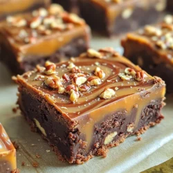 Für meine Karamell-Pecannuss-Brownie-Riegel braucht man einige einfache Zutaten. Hier ist die Liste: - 1 Tasse ungesalzene Butter, geschmolzen - 1 ½ Tassen Kristallzucker - 3 große Eier - 1 Teelöffel Vanilleextrakt - 1 Tasse Weizenmehl - ½ Tasse ungesüßtes Kakaopulver - 1 Teelöffel Backpulver - ½ Teelöffel Salz - 1 Tasse gehackte Pecannüsse - 1 Tasse Karamellsauce - Schokoladenstückchen für das Topping (optional) Diese Zutaten sorgen für den perfekten Mix aus süß und salzig. Die Butter gibt den Riegeln eine schöne Textur. Der Zucker macht sie süß und die Eier sorgen für die Bindung. Kakaopulver fügt einen reichen Geschmack hinzu. Die Pecannüsse bringen einen tollen Crunch. Die Nährstoffe in diesen Brownie-Riegeln sind wichtig. Hier einige Informationen über die Hauptbestandteile: - Butter: Liefert gesunde Fette und Energie. - Zucker: Gebt süße, aber wenig Nährwerte. - Eier: Bieten Protein und wichtige Nährstoffe. - Mehl: Enthält Kohlenhydrate für Energie. - Kakaopulver: Reich an Antioxidantien. - Pecannüsse: Voll mit gesunden Fetten und Vitaminen. Diese Riegel sind ein süßer Genuss, aber auch eine Quelle von Energie. Sie sind ideal für besondere Anlässe oder einfach zum Naschen. Falls du keine bestimmten Zutaten hast, gibt es Alternativen: - Butter: Verwende Kokosöl oder Margarine. - Zucker: Honig oder Ahornsirup sind gute Optionen. - Eier: Apfelmus oder zerdrückte Banane funktioniert auch. - Mehl: Glutenfreies Mehl ist eine tolle Wahl für Allergiker. - Pecannüsse: Walnüsse oder Mandeln sind ebenso lecker. Diese Alternativen geben dir die Freiheit, die Brownies nach deinem Geschmack zu gestalten. Experimentiere und finde deine Lieblingskombination! Zuerst heizt du den Ofen auf 175°C vor. Nimm eine 9x13 Zoll große Backform. Fette sie gut ein. Lege die Form mit Backpapier aus. Lass etwas Papier über den Rand hängen. So kannst du die Riegel später leicht herausnehmen. In einer großen Schüssel gib die geschmolzene Butter und den Kristallzucker. Vermenge beides gut. Nutze einen Schneebesen, um die Mischung glatt zu rühren. Füge die drei großen Eier nacheinander hinzu. Verquirle die Mischung gut nach jedem Ei. Danach rührst du den Vanilleextrakt ein. In einer anderen Schüssel mischst du das Mehl, das Kakaopulver, das Backpulver und das Salz. Gib diesen trockenen Mix nach und nach zu den feuchten Zutaten. Rühre vorsichtig, bis alles gut verbunden ist. Hebe nun die gehackten Pecannüsse unter. So verteilen sie sich gleichmäßig im Teig. Gieße die Hälfte des Brownieteigs in die Backform. Streiche ihn gleichmäßig glatt. Träufle die Hälfte der Karamellsauce über den Teig. Nutze ein Messer oder einen Zahnstocher, um sie leicht einzuschwenken. Gieße den restlichen Teig auf die erste Schicht und glätte ihn. Träufle die übrige Karamellsauce darüber. Wenn du magst, verwende das Messer erneut, um sie einzuarbeiten. Optional kannst du die oberste Schicht mit Schokoladenstückchen bestreuen. Backe die Brownies für 25 bis 30 Minuten. Sie sind fertig, wenn ein Zahnstocher in der Mitte mit einigen feuchten Krümeln herauskommt. Nimm die Brownies aus dem Ofen und lass sie in der Form vollständig auskühlen. Nutze das überstehende Backpapier, um die Brownies herauszuheben. Schneide sie in Riegel und serviere sie. Um die ideale Konsistenz der Brownies zu erreichen, solltest du einige Punkte beachten. Zuerst ist das Messen der Zutaten wichtig. Zu viel Mehl kann die Brownies trocken machen. Verwende auch frische Eier. Sie helfen, die Feuchtigkeit zu halten. Achte darauf, die Mischung nicht zu lange zu rühren. Rühre nur so lange, bis alles gut vermischt ist. So bleiben die Brownies schön saftig. Wenn du keine Karamellsauce hast, gibt es tolle Alternativen. Du kannst Honig oder auch einen Fruchtaufstrich verwenden. Diese Optionen geben den Brownies eine süße Note. Du kannst auch eine selbstgemachte Karamellsauce versuchen. Einfach Zucker langsam schmelzen und etwas Sahne hinzufügen. Das ist einfach und macht viel Spaß. Die Süße der Brownies kannst du leicht anpassen. Wenn du es weniger süß magst, verringere den Zucker um ein Viertel. Du könntest auch Zartbitterschokolade hinzufügen. Diese gibt einen tollen Geschmack und weniger Süße. Für eine andere Note kannst du auch etwas Meersalz über die fertigen Riegel streuen. Das hebt den Geschmack hervor und sorgt für einen tollen Kontrast. {{image_4}} Du kannst deiner Mischung Schokoladenstückchen oder andere Nüsse hinzufügen. Das bringt mehr Textur und Geschmack. Schokoladenstückchen passen super zu dem Karamell. Die süße Schokolade ergänzt die nussigen Aromen der Pecannüsse. Verteile sie gleichmäßig im Teig, bevor du ihn backst. Du kannst auch Walnüsse oder Haselnüsse verwenden, wenn du etwas Neues ausprobieren möchtest. Die klassischen Aromen sind toll, aber du kannst kreativ werden! Füge etwas Zimt oder Espresso-Pulver hinzu. Diese Gewürze bringen Tiefe in den Geschmack. Du kannst auch etwas Kokosnuss oder Erdnussbutter einmischen. Diese Zutaten geben den Brownies eine spannende Wendung. Experimentiere mit verschiedenen Aromen, um deinen perfekten Brownie zu finden. Möchtest du glutenfreie Brownies? Kein Problem! Ersetze das Weizenmehl durch Mandelmehl oder eine glutenfreie Mehlmischung. Achte darauf, dass du alle anderen Zutaten überprüfst, um sicherzustellen, dass sie glutenfrei sind. Diese Alternativen machen die Brownies genauso lecker. Du wirst den Unterschied kaum bemerken. So kannst du die Riegel auch mit einer glutenfreien Diät genießen. Um deine Karamell-Pecannuss-Brownie-Riegel frisch zu halten, lagere sie in einem luftdichten Behälter. Verwende eine Schicht Backpapier zwischen den Riegeln, um ein Ankleben zu verhindern. Stelle den Behälter an einen kühlen, trockenen Ort. Vermeide direkte Sonne oder Wärme. Diese Riegel halten sich bei richtiger Lagerung etwa eine Woche. Sie bleiben weich und lecker, wenn du sie luftdicht aufbewahrst. Nach einer Woche können sie etwas trockener werden, aber immer noch genießbar. Um die Riegel länger aufzubewahren, friere sie ein. Schneide sie in Portionen und lege sie in einen Gefrierbeutel. Stelle sicher, dass du die Luft herausdrückst, bevor du den Beutel schließt. So bleiben die Riegel bis zu drei Monate frisch. Zum Auftauen lass sie einfach bei Zimmertemperatur stehen oder erwärme sie kurz in der Mikrowelle. Du kannst die Karamell-Pecannuss-Brownie-Riegel bis zu einer Woche aufbewahren. Bewahre sie in einem luftdichten Behälter auf. So bleiben sie frisch und lecker. Wenn du die Riegel länger aufbewahren möchtest, friere sie ein. So bleiben sie bis zu drei Monate gut. Ja, du kannst die Riegel glutenfrei machen. Nutze einfach glutenfreies Mehl anstelle von Weizenmehl. Achte darauf, dass alle anderen Zutaten ebenfalls glutenfrei sind. So kannst du die Riegel genießen, ohne auf Gluten zu achten. Die besten Karamellsaucen findest du in gut sortierten Supermärkten oder online. Achte auf Marken, die natürliche Zutaten verwenden. Du kannst auch selbst Karamellsauce machen. Das ist einfach und schmeckt frisch! Diese Anleitung gibt dir alles, was du brauchst, um Karamell-Pecannuss-Brownie-Riegel zu machen. Zuerst haben wir die wichtigen Zutaten und ihre Nährstoffe besprochen. Danach habe ich dir Schritt für Schritt gezeigt, wie du selbst perfekte Riegel backst. Tipps für die optimale Konsistenz und Variationen haben dir geholfen, kreativ zu sein. Schließlich erklärte ich, wie du die Riegel richtig lagerst. Du kannst jetzt mit Zuversicht backen und deine leckeren Riegel genießen!