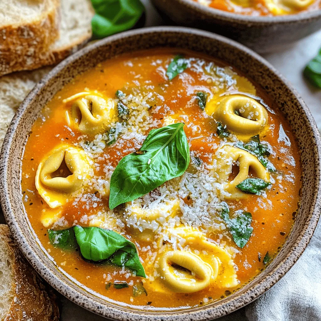 Für die Slow Cooker Tomaten-Basilikum Tortellini-Suppe benötigst du folgende Hauptzutaten: - 960 ml Gemüsebrühe - 1 Dose (794 g) gehackte Tomaten - 1 Dose (425 g) gewürfelte Tomaten mit Kräutern - 1 mittlere Zwiebel, gewürfelt - 3 Knoblauchzehen, fein gehackt - 2 Tassen frische Basilikumblätter, grob gehackt - 1 Teelöffel getrockneter Oregano - 1 Teelöffel Zucker - 1 Packung (255 g) Käse-Tortellini (frisch oder gefroren) Diese Zutaten bilden die Basis der Suppe. Die Tomaten geben Geschmack und Farbe. Die Brühe sorgt für die Flüssigkeit, und die Tortellini machen die Suppe sättigend. Die richtigen Gewürze und Kräuter heben den Geschmack der Suppe. Hier sind die wichtigsten: - 1 Teelöffel getrockneter Oregano - 2 Tassen frische Basilikumblätter, grob gehackt - Salz und Pfeffer nach Geschmack Oregano bringt eine schöne Tiefe. Frisches Basilikum sorgt für einen frischen, aromatischen Geschmack. Salz und Pfeffer runden alles ab. Wenn du eine vegane Version der Suppe möchtest, kannst du einige Zutaten ersetzen: - Nutze Kokoscreme anstelle von Schlagsahne. - Wähle vegane Tortellini oder lasse sie ganz weg. Diese einfachen Ersetzungen machen die Suppe für alle zugänglich. Sie bleibt lecker und nahrhaft. Beginne mit dem Hacken der Zwiebel und des Knoblauchs. Die Zwiebel sollte klein und gleichmäßig geschnitten sein. Der Knoblauch wird fein gehackt, um einen starken Geschmack zu erzielen. Nimm dann die frischen Basilikumblätter und hacke sie grob. Sie geben der Suppe ein tolles Aroma. Du benötigst auch die Gemüsebrühe und die Dosen mit Tomaten. Stelle sicher, dass alles bereit ist, bevor du mit dem Kochen beginnst. Gib die Gemüsebrühe in den Slow Cooker. Füge die gehackten Tomaten, die gewürfelte Zwiebel, den Knoblauch und die grob gehackten Basilikumblätter hinzu. Rühre alles gut um, damit sich die Aromen vermischen. Streue den getrockneten Oregano und den Zucker darüber. Decke den Slow Cooker ab und stelle ihn auf niedrige Stufe für 6-8 Stunden oder auf hohe Stufe für 3-4 Stunden. So wird das Gemüse zart und die Aromen entfalten sich. Etwa 30 Minuten vor dem Servieren füge die Käse-Tortellini hinzu. Koche sie auf hoher Stufe für 30 Minuten. Sobald die Tortellini gar sind, reduziere die Hitze auf niedrig. Rühre die Schlagsahne oder die Kokoscreme ein. Lass die Suppe für 5 Minuten erwärmen. Schmecke sie mit Salz und Pfeffer ab. Die Suppe ist jetzt bereit, um serviert zu werden. Garniere sie mit geriebenem Parmesan und frischen Basilikumblättern. Für den besten Geschmack fügen Sie Salz und Pfeffer langsam hinzu. Beginnen Sie mit einer Prise. Probieren Sie die Suppe, um die Balance zu finden. Basilikum und Oregano bringen frische Aromen. Vergessen Sie nicht den Zucker! Er hilft, die Säure der Tomaten auszugleichen. Wenn Sie frische Tortellini verwenden, kochen Sie diese 30 Minuten vor dem Servieren. Für gefrorene Tortellini erhöhen Sie die Kochzeit um 5 Minuten. Achten Sie darauf, sie nicht zu überkochen. So bleiben sie bissfest und lecker. Schöpfen Sie die Suppe in große Schalen. Garnieren Sie sie mit frisch geriebenem Parmesan und ganzen Basilikumblättern. Legen Sie knuspriges Brot daneben. Das sorgt für eine schöne Präsentation und macht das Essen noch besser! {{image_4}} Für eine vegane Version der Suppe können Sie die Schlagsahne durch Kokoscreme ersetzen. Die Kokoscreme gibt der Suppe eine cremige Textur und einen milden Geschmack. Achten Sie darauf, dass Sie auch veganen Käse-Tortellini verwenden. Sie finden sie oft in gut sortierten Supermärkten oder Bioläden. Diese Anpassungen machen die Suppe genauso lecker und nahrhaft. Möchten Sie mehr Protein in Ihre Suppe? Fügen Sie gekochte Linsen oder Kichererbsen hinzu. Diese Hülsenfrüchte sind nicht nur proteinreich, sondern auch sehr sättigend. Sie können auch Hähnchenbrust oder Tofu in Würfeln verwenden. Diese Proteinquellen passen gut zu den Aromen der Suppe und machen sie noch herzlicher. Saisonales Gemüse bringt frische Aromen in die Suppe. Im Frühling können Sie Spargel oder Erbsen verwenden. Im Sommer passen Zucchini und Paprika gut hinein. Im Herbst sind Kürbis oder Süßkartoffeln ideal. Im Winter können Sie tiefgefrorenes Gemüse verwenden, falls frisches schwer zu finden ist. Diese Anpassungen halten die Suppe spannend und vielfältig. Um die Suppe frisch zu halten, lassen Sie sie zuerst abkühlen. Füllen Sie die Suppe dann in luftdichte Behälter. Achten Sie darauf, nicht zu viel Luft im Behälter zu lassen. Dies hilft, die Aromen besser zu bewahren. Sie können die Suppe auch in Portionen aufteilen. So ist es leichter, nur die Menge zu erwärmen, die Sie brauchen. Wenn Sie die Suppe wieder aufwärmen, nutzen Sie einen Topf oder die Mikrowelle. Erwärmen Sie sie auf mittlerer Hitze, bis sie heiß ist. Rühren Sie die Suppe gut um, damit sie gleichmäßig warm wird. Wenn die Suppe zu dick ist, fügen Sie etwas Brühe oder Wasser hinzu. So bleibt sie cremig und köstlich. Im Kühlschrank hält sich die Suppe etwa 3 bis 5 Tage. Achten Sie darauf, die Suppe gut abzudecken. Im Gefrierschrank kann die Suppe bis zu 3 Monate aufbewahrt werden. Verwenden Sie gefrierfeste Behälter oder Beutel. Beschriften Sie die Behälter mit dem Datum. So wissen Sie immer, wie lange die Suppe schon eingefroren ist. Zu dieser leckeren Suppe passen viele Beilagen. Ich empfehle, knuspriges Brot zu servieren. Es ist perfekt zum Dippen. Ein frischer Salat ist auch eine gute Wahl. Ein einfacher grüner Salat mit einem leichten Dressing passt gut. Diese Beilagen ergänzen die Aromen der Suppe. Die Zubereitung dieser Suppe ist einfach und schnell. Die Vorbereitungszeit beträgt nur 15 Minuten. Dann kochen Sie die Suppe im Slow Cooker. Auf niedriger Stufe dauert das 6-8 Stunden. Auf hoher Stufe sind es nur 3-4 Stunden. Insgesamt können Sie innerhalb eines Tages eine warme, leckere Suppe genießen. Ja, Sie können verschiedene Tortellini verwenden. Frische oder gefrorene Varianten sind beide gut. Füllen Sie die Tortellini nach Ihrem Geschmack. Käse, Spinat oder Fleisch sind beliebte Optionen. Probieren Sie, was Ihnen am besten gefällt! Die Suppe ist einfach zuzubereiten und vielseitig. Wir haben die Hauptzutaten und die besten Gewürze besprochen. Sie haben auch Möglichkeiten für vegane Alternativen entdeckt. Die Schritt-für-Schritt-Anleitung macht es leicht, jeden Schritt zu folgen. Tipps zur richtigen Würzung und Präsentation helfen, die Suppe zu einem echten Genuss zu machen. Variationen mit saisonalem Gemüse bringen Abwechslung. Vergessen Sie nicht die Lagerungstipps für frische Suppen. Bereiten Sie sich auf leckere Momente vor, indem Sie diese Suppe zubereiten und genießen.