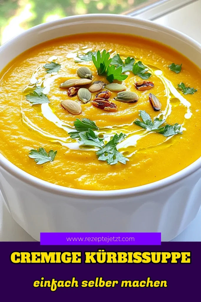 Genießen Sie den Herbst mit dieser langsam gekochten cremigen Kürbissuppe! Diese einfache und köstliche Rezeptur kombiniert Kürbispüree, aromatische Gewürze und cremige Kokosmilch für eine wärmende Mahlzeit. Perfekt für den Abend oder als Vorspeise, lassen Sie sich von den Aromen verführen. Klicken Sie für das vollständige Rezept und bringen Sie Farbe und Geschmack in Ihre Küche! #Kürbissuppe #SlowCooking #Herbstrezepte #EinfacheRezepte