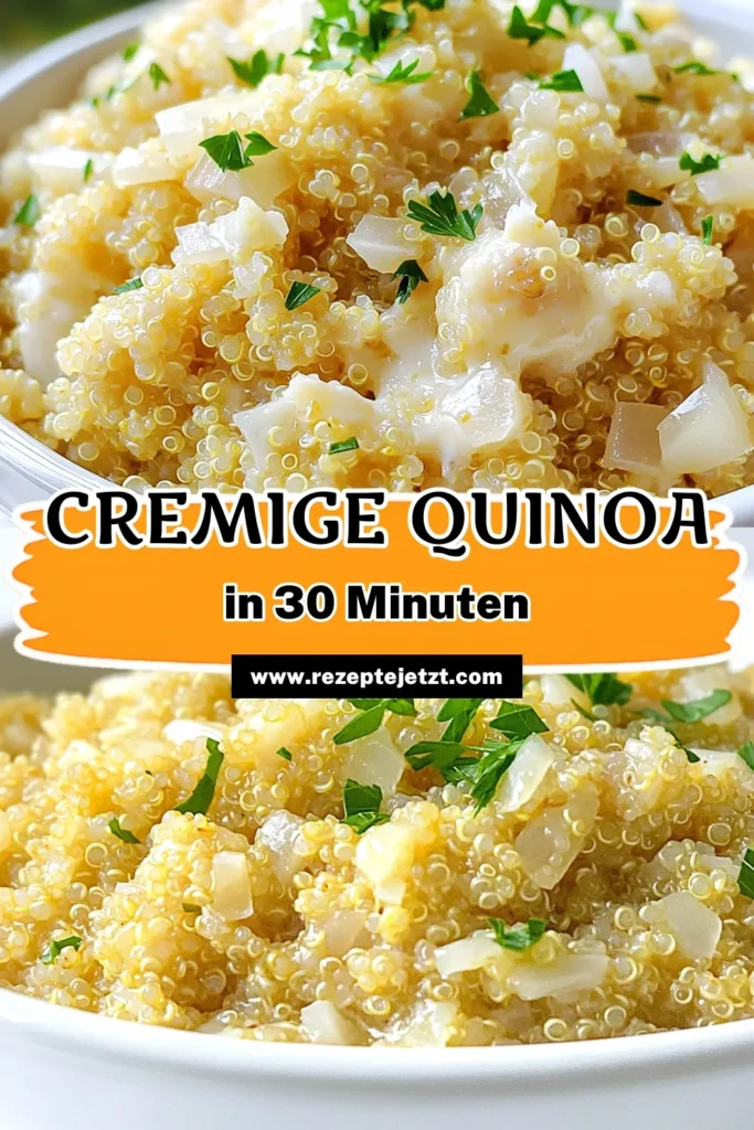 Entdecke das Rezept für cremigen Knoblauch-Parmesan-Quinoa aus einem Topf! Dieses köstliche und einfache Gericht vereint Quinoa, Knoblauch, Zwiebel und Parmesan zu einer perfekten, cremigen Mahlzeit. Ideal für stressfreie Abende! Klicke jetzt, um die Schritte zu sehen und genieße ein schnelles, gesunden Gericht für die ganze Familie. #QuinoaRezept #CremigesEssen #GesundeErnährung #KochenAusEinemTopf