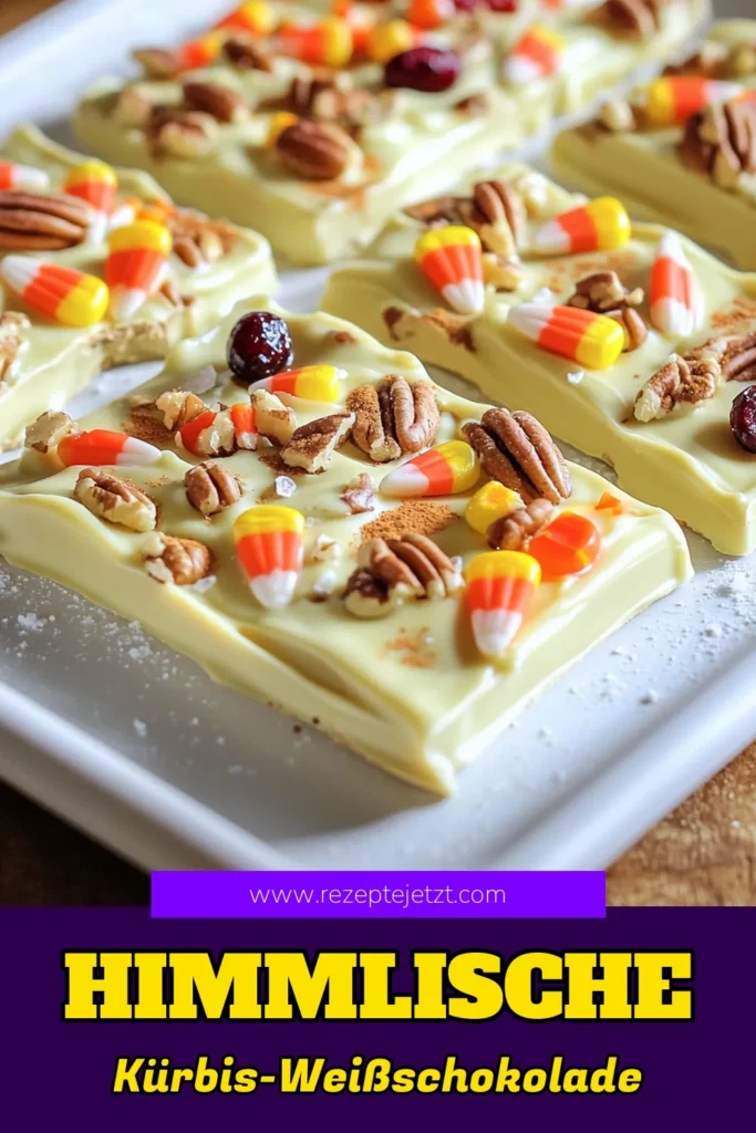 Entdecke das perfekte Rezept für Kürbisgewürz-Weißschokoladenrinde, das deinen Herbst verzaubern wird! Mit cremiger weißer Schokolade, aromatischem Kürbiskuchengewürz und knusprigen Pekannüssen ist diese Leckerei einfach zuzubereiten. Lass dich von der Kombination aus Süße und salzigen Noten begeistern. Klicke hier, um das vollständige Rezept zu entdecken und dir den herbstlichen Genuss zu gönnen! #Kürbisgewürz #Schokoladenrinde #Süßigkeit #Herbstleckereien