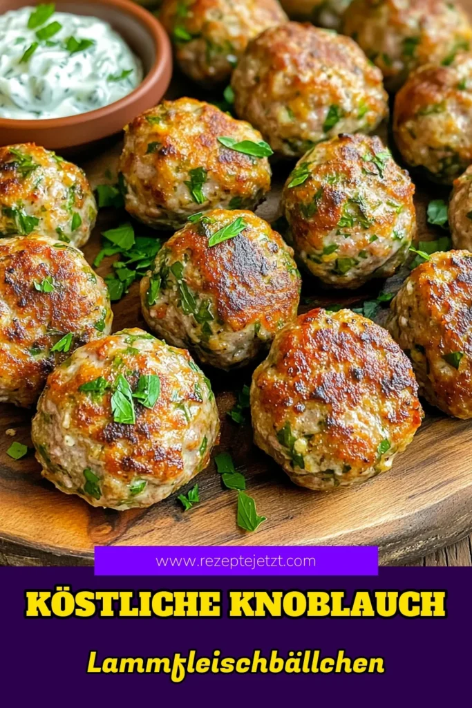 Entdecke die besten Herzhafte Knoblauch-Kräuter-Lammfleischbällchen, die deine Geschmacksknospen begeistern werden! Diese köstlichen Fleischbällchen sind einfach zuzubereiten und perfekt für jede Gelegenheit. Mit aromatischen Kräutern, Gewürzen und einem Hauch Knoblauch sind sie ein echter Hit! Klicke jetzt, um das vollständige Rezept zu sehen und köstliche Tipps für die Präsentation zu erhalten. #Lammfleischbällchen #Rezeptideen #Kochinspiration #leckerschmecker