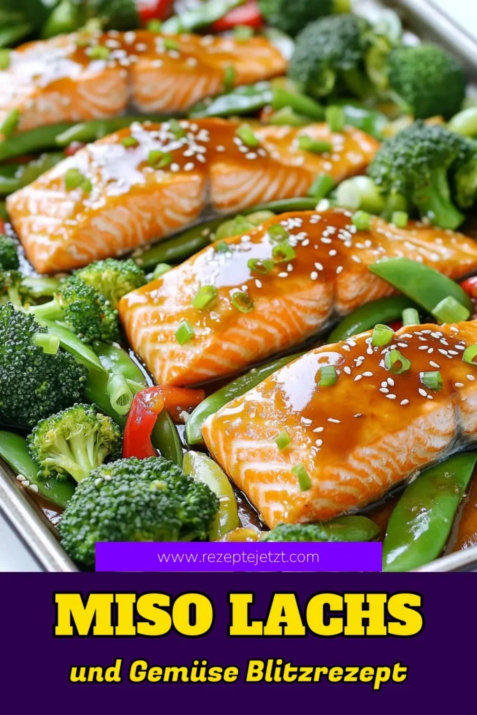 Entdecke das köstliche Rezept für Miso-Glasiertes Lachsfilet mit Gemüse aus dem Blech! In nur 35 Minuten zauberst du ein gesundes und geschmackvolles Gericht, perfekt für ein schnelles Abendessen. Mit einer leckeren Marinade aus Miso, Honig und Ingwer wird der Lachs zum Highlight. klicke jetzt, um die vollständige Anleitung zu erhalten und deine Gäste zu beeindrucken! #Lachsrezept #GesundeErnährung #Miso #SchnelleRezepte
