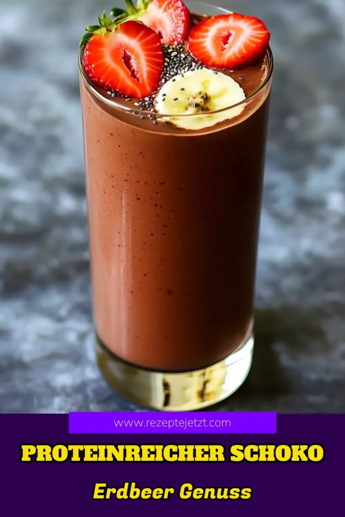 Genießen Sie den perfekten Früchtekick mit unserem High-Protein Schokoladenüberzogenen Erdbeer-Smoothie! Dieser cremige und nahrhafte Smoothie ist schnell zubereitet und ideal für einen gesunden Snack oder ein Frühstück. Kombinieren Sie frische Erdbeeren und Banane mit köstlichem Schokoladen-Proteinpulver, um ein wahrhaft schokoladiges Erlebnis zu schaffen. Klicken Sie hier, um die einfachen Schritte und Zutaten zu entdecken und Ihren Smoothie gleich auszuprobieren!