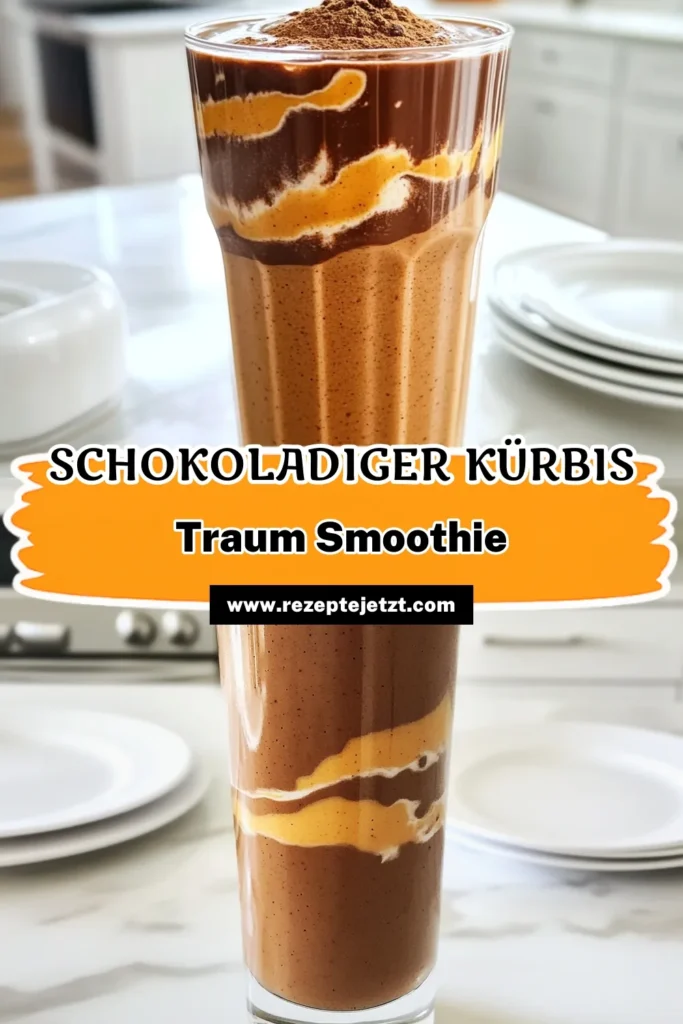 Genießen Sie diesen köstlichen Schokoladen-Erdnussbutter-Kürbis-Protein-Smoothie, der perfekt für einen gesunden Snack ist! Mit einfachen Zutaten wie Mandelmilch, Banane und Kürbispüree ist dieser Smoothie nicht nur nahrhaft, sondern auch schnell zubereitet. Lassen Sie sich von der cremigen Textur und dem schokoladigen Geschmack verführen. Klicken Sie jetzt, um das vollständige Rezept zu entdecken! #SmoothieRezept #GesundeRezepte #Kürbisgenuss #Erdnussbutter