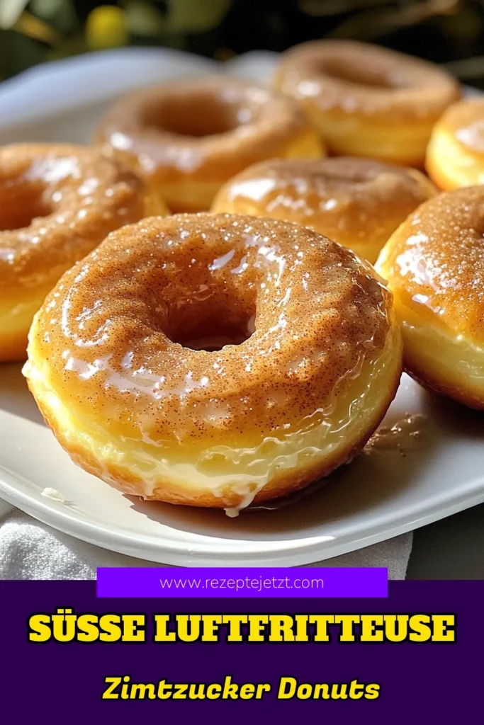 Entdecken Sie, wie Sie köstliche Luftfritteuse Zimtzucker Donuts ganz einfach zubereiten können! Mit einer Mischung aus einfachen Zutaten zaubern Sie leichte, fluffige Donuts, die perfekt für jeden Anlass sind. Von der Zubereitung bis zum Überziehen mit Zimt-Zucker – unsere Schritt-für-Schritt-Anleitung macht es leicht und schnell. Probieren Sie es aus und genießen Sie es! Klicken Sie hier für das vollständige Rezept! #Luftfritteuse #Zimtzucker #Donuts #Backrezepte