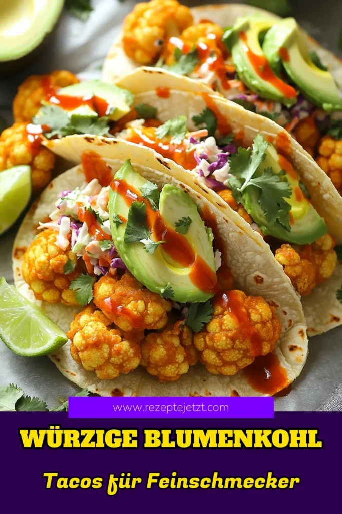 Entdecke das Rezept für köstliche spicy Buffalo Blumenkohl-Tacos! Diese knusprigen Tacos sind perfekt gewürzt und bieten ein großartiges Geschmackserlebnis. Kombiniert mit frischer Avocado und würzigem Coleslaw, sind sie sowohl lecker als auch gesund! Probiere diese einfache und schnelle Rezeptanleitung aus und bringe Abwechslung auf deinen Tisch. Klicke jetzt, um das vollständige Rezept zu sehen! #BuffaloCauliflower #TacoRecipes #VeganTacos #HealthyEating