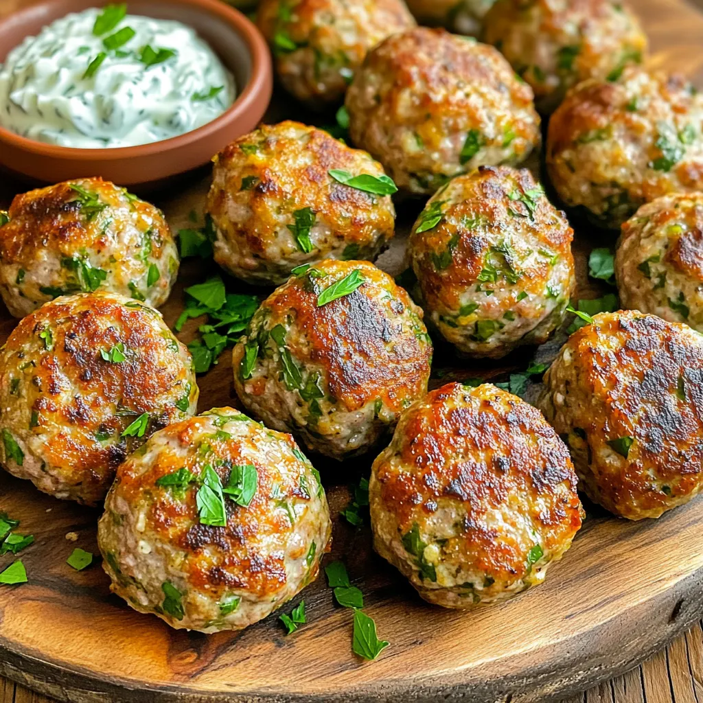 - 450 g gemahlenes Lammfleisch - 3 Knoblauchzehen, fein gehackt - 60 g frische Petersilie, fein gehackt - 60 g frische Minze, fein gehackt - 1 Teelöffel getrockneter Oregano - 1 Teelöffel Kreuzkümmel - 1 großes Ei - 60 g Semmelbrösel (vorzugsweise Vollkorn) - 2 Esslöffel Olivenöl (zum Braten) Um die besten Knoblauch Kräuter Lammfleischbällchen zu machen, sind frische Zutaten wichtig. Beginnen Sie mit hochwertigem Lammfleisch. Es sorgt für den besten Geschmack. Hacken Sie den Knoblauch und die Kräuter fein. Frische Petersilie und Minze bringen eine tolle Frische. Die Gewürze sind ebenfalls wichtig. Oregano und Kreuzkümmel geben den Bällchen einen herzhaften Geschmack. Sie können auch rote Pfefferflocken hinzufügen, wenn Sie es schärfer mögen. Salz und Pfeffer runden die Gewürze ab. Das Ei bindet die Mischung gut. Die Semmelbrösel helfen, die Bällchen zusammenzuhalten und geben ihnen eine tolle Konsistenz. Nutzen Sie Olivenöl zum Braten. Es verleiht den Bällchen einen feinen Geschmack und eine schöne Farbe. Bereiten Sie alles gut vor. So wird das Kochen einfach und schnell. Zuerst sammeln Sie alle Zutaten. Sie brauchen 450 g gemahlenes Lammfleisch, 3 Knoblauchzehen, 60 g frische Petersilie und 60 g frische Minze. Auch Gewürze sind wichtig: 1 Teelöffel Oregano, 1 Teelöffel Kreuzkümmel, 1/2 Teelöffel rote Pfefferflocken, 1/2 Teelöffel Salz und 1/4 Teelöffel schwarzer Pfeffer. Vergessen Sie nicht das große Ei und 60 g Semmelbrösel. Schließlich benötigen Sie 2 Esslöffel Olivenöl zum Braten. Jetzt bereiten Sie das Lammfleisch vor. Hacken Sie den Knoblauch, die Petersilie und die Minze fein. Diese frischen Kräuter geben den Fleischbällchen viel Geschmack. In einer großen Schüssel vermengen Sie das Lammfleisch mit dem Knoblauch, den Kräutern und den Gewürzen. Fügen Sie das Ei und die Semmelbrösel hinzu. Mischen Sie alles gründlich, bis es gut verbunden ist. Die Mischung sollte leicht klebrig sein. Jetzt formen Sie kleine Fleischbällchen. Nehmen Sie etwa eine Portion von der Mischung und rollen Sie sie in Ihren Händen. Die Bällchen sollten etwa 2,5 cm groß sein. Sie sollten etwa 20 Fleischbällchen erhalten. Erhitzen Sie das Olivenöl in einer großen Pfanne bei mittlerer Hitze. Wenn das Öl heiß ist, legen Sie die Fleischbällchen vorsichtig hinein. Achten Sie darauf, die Pfanne nicht zu überfüllen. Braten Sie die Bällchen für etwa 5-7 Minuten. Wenden Sie sie regelmäßig, damit sie gleichmäßig bräunen. Die Fleischbällchen sind fertig, wenn sie schön goldbraun sind und eine Innentemperatur von 70°C erreichen. Legen Sie sie nach dem Braten auf einen Teller mit Küchenpapier. So nehmen Sie überschüssiges Öl auf. Servieren Sie die Fleischbällchen warm. Garnieren Sie sie nach Belieben mit frischen Kräutern. Genießen Sie sie pur oder mit einem leckeren Tzatziki-Dip. Um die perfekte Konsistenz zu erreichen, achte auf die Mischung. Das Lammfleisch muss gut mit den Kräutern und Gewürzen vermengt werden. Wenn die Mischung zu trocken wirkt, füge etwas mehr Ei hinzu. Ist sie zu nass, kommen ein paar Semmelbrösel hinzu. Die Bratzeit spielt eine große Rolle. Brate die Fleischbällchen bei mittlerer Hitze. So garen sie gleichmäßig. Achte darauf, dass sie eine Innentemperatur von 70°C erreichen. So sind sie durch und saftig. Frische Kräuter sind der Schlüssel zu intensivem Geschmack. Petersilie und Minze bringen Frische. Du kannst auch andere Kräuter ausprobieren, um neue Aromen zu entdecken. Die Gewürze sind wichtig. Du kannst den Kreuzkümmel oder die roten Pfefferflocken anpassen. Magst du es schärfer? Füge mehr rote Pfefferflocken hinzu. Für einen milderen Geschmack lasse sie weg. Das Anrichten der Fleischbällchen kann Spaß machen. Arrangiere sie auf einer großen Servierplatte. Für einen schönen Look, garniere sie mit frischen Kräutern. Dips machen das Essen noch besser. Tzatziki passt perfekt zu diesen Lammfleischbällchen. Du kannst auch Joghurt oder eine scharfe Sauce anbieten. Beilagen wie ein frischer Salat oder Fladenbrot runden das Gericht ab. {{image_4}} Du kannst für die Fleischbällchen auch andere Fleischsorten verwenden. Rind- oder Hühnerfleisch sind gute Alternativen. Sie bringen ihren eigenen Geschmack in die Mischung. Wenn du eine leichte Option suchst, nutze Hühnerfleisch. Rindfleisch gibt dir einen kräftigeren Geschmack. Für Vegetarier gibt es tolle Alternativen. Verwende Linsen oder Kichererbsen, um die Bällchen zu machen. Mische sie mit den gleichen Kräutern und Gewürzen. Die Textur wird anders sein, aber der Geschmack bleibt toll. Experimentieren macht Spaß! Probiere verschiedene Kräuter in deinen Fleischbällchen. Thymian oder Rosmarin passen gut. Du kannst auch ein wenig Basilikum hinzufügen. Diese Änderungen bringen neue Geschmäcker in dein Gericht. Eine weitere Idee ist das Hinzufügen von Nüssen oder getrockneten Früchten. Walnüsse geben einen schönen Crunch. Getrocknete Aprikosen oder Cranberries fügen Süße hinzu. Diese Variationen machen deine Fleischbällchen einzigartig und lecker. Die Knoblauch Kräuter Lammfleischbällchen sind sehr vielseitig. Du kannst sie mit Pasta servieren. Eine einfache Tomatensauce passt perfekt dazu. Auch in einem Sandwich oder Wrap sind sie toll. Fülle dein Brot mit frischen Kräutern und etwas Joghurt. So wird jede Mahlzeit zu einem Hit! Um die Knoblauch Kräuter Lammfleischbällchen frisch zu halten, gibt es zwei Hauptoptionen: Kühlung und Gefrierung. - Kühloptionen: Bewahren Sie die Fleischbällchen in einem luftdichten Behälter im Kühlschrank auf. So bleiben sie etwa 3 bis 4 Tage frisch. Achten Sie darauf, dass sie gut abgedeckt sind, um Austrocknung zu vermeiden. - Gefrieroptionen: Wenn Sie die Fleischbällchen länger aufbewahren möchten, frieren Sie sie ein. Legen Sie sie in eine gefriergeeignete Tüte oder einen Behälter. So bleiben sie bis zu 3 Monate genießbar. Denken Sie daran, die Bällchen vor dem Einfrieren abzukühlen. Wenn Sie die übrig gebliebenen Fleischbällchen aufwärmen möchten, gibt es einige einfache Methoden. - Beste Methoden zum Aufwärmen: Der beste Weg, die Fleischbällchen aufzuwärmen, ist in der Pfanne. Erhitzen Sie etwas Olivenöl in einer Pfanne. Fügen Sie die Bällchen hinzu und braten Sie sie bei mittlerer Hitze. Drehen Sie sie regelmäßig, bis sie heiß sind. - Verwendung in neuen Gerichten: Sie können die aufgewärmten Fleischbällchen auch in neuen Gerichten verwenden. Fügen Sie sie zu Pasta, in einen Salat oder in ein Sandwich. Sie geben jedem Gericht einen tollen Geschmack und sind eine schnelle Lösung für das Abendessen. Die Zubereitung dauert insgesamt 30 Minuten. Die Vorbereitungszeit beträgt etwa 15 Minuten. In dieser Zeit kannst du das Fleisch und die Gewürze vorbereiten. Dann brätst du die Fleischbällchen für 5 bis 7 Minuten, bis sie goldbraun sind. Es ist also schnell, einfach und perfekt für ein schnelles Abendessen. Ja, du kannst die Fleischbällchen auch im Ofen garen. Heize den Ofen auf 200 Grad Celsius vor. Lege die Fleischbällchen auf ein mit Backpapier belegtes Blech. Backe sie für etwa 20 bis 25 Minuten. Wende sie nach der Hälfte der Zeit, damit sie gleichmäßig garen. So bleiben sie saftig und lecker. Zu Lammfleischbällchen passen viele Beilagen. Hier sind einige gute Optionen: - Tzatziki-Dip: Frisch und kühlend, perfekt zu den warmen Bällchen. - Reis: Ein einfacher, aber schmackhafter Begleiter. - Salat: Ein leichter grüner Salat bringt Frische. - Brot: Fladenbrot oder Baguette sind gut, um die Bällchen zu genießen. Diese Beilagen ergänzen den herzhaften Geschmack der Knoblauch-Kräuter-Lammfleischbällchen wunderbar. Die Zubereitung von Lammfleischbällchen ist einfach und macht Spaß. Wir haben die Hauptzutaten, Gewürze und die Schritt-für-Schritt-Anleitung besprochen. Mit den richtigen Tipps können Sie die perfekten Fleischbällchen kreieren. Variieren Sie die Rezepte mit verschiedenen Fleischsorten oder Kräutern. Kaum etwas ist besser als frisch zubereitete Fleischbällchen. Lagern Sie die Reste richtig, um sie später zu genießen, und denken Sie an die idealen Beilagen. Kochen macht Freude und die Möglichkeiten sind grenzenlos.