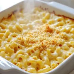 Um cremige weiße Cheddar Mac & Cheese zu machen, brauchst du einige Hauptzutaten. Diese sorgen für den tollen Geschmack und die perfekte Konsistenz. Hier ist die Liste: - 2 Tassen Ellbogen-Makkaroni - 3 Esslöffel ungesalzene Butter - 3 Esslöffel Allzweckmehl - 2 Tassen Vollmilch - 1 Tasse Schlagsahne - 2 Tassen weißer Cheddar, gerieben - 1 Tasse Gruyère, gerieben Diese Zutaten sind die Basis für dein Gericht. Die Kombination aus Makkaroni und Käse macht es besonders lecker. Die Gewürze geben dem Gericht eine besondere Note. Du benötigst: - 1 Teelöffel Knoblauchpulver - 1 Teelöffel Zwiebelpulver - 1/2 Teelöffel Senfpulver - Salz und Pfeffer nach Geschmack Die Gewürze sind wichtig. Sie bringen die Aromen zusammen und machen das Gericht noch schmackhafter. Wenn du gerne experimentierst, kannst du andere Käsesorten verwenden. Hier sind ein paar Vorschläge: - Gouda für einen süßeren Geschmack - Parmesan für eine salzige Note - Brie für eine cremige Textur Die Wahl des Käses kann das Gericht verändern. Probiere verschiedene Kombinationen, um dein Lieblingsrezept zu finden. Koch die Ellbogen-Makkaroni in einem großen Topf mit Salzwasser. Folge den Anweisungen auf der Verpackung. Du willst sie al dente, also etwas bissfest. Das dauert etwa 7-8 Minuten. Wenn sie fertig sind, gieße das Wasser ab und stelle die Pasta beiseite. Im selben Topf schmelze die Butter bei mittlerer Hitze. Wenn sie schmilzt, füge das Mehl hinzu. Rühre mit einem Schneebesen, bis eine glatte Paste entsteht. Koche die Mischung für 1-2 Minuten, um den rohen Mehlgeschmack zu entfernen. Jetzt gieße langsam die Vollmilch und die Schlagsahne hinein. Rühre ständig weiter. Nach 5-7 Minuten sollte die Sauce dicklich werden. Senk die Hitze und füge den geriebenen weißen Cheddar und den Gruyère hinzu. Rühre, bis der Käse schmilzt und die Sauce cremig wird. Jetzt kommen Knoblauchpulver, Zwiebelpulver, Senfpulver, Salz und Pfeffer dazu. Gut vermischen, bis die Käsesauce reichhaltig ist. Falte nun die gekochten Makkaroni vorsichtig in die Käsesauce. So wird jede Nudel schön umhüllt. Um die perfekte Käsesauce zu machen, achte auf die richtige Technik. Beginne mit einem guten Roux. Schmelze die Butter und füge dann das Mehl hinzu. Rühre es gut durch. So vermeidest du Klumpen in der Sauce. Füge die Milch und die Sahne langsam hinzu. Rühre ständig, bis die Mischung dick wird. Das dauert etwa fünf bis sieben Minuten. Wenn die Sauce zu dick ist, füge mehr Milch hinzu. Wähle frischen Käse für den besten Geschmack. Weißer Cheddar und Gruyère geben ein tolles Aroma. Lass den Käse bei schwacher Hitze schmelzen. So bleibt die Sauce cremig und glatt. Ein häufiger Fehler ist, die Pasta zu lange zu kochen. Koche die Makkaroni nur bis al dente. Sie werden im Ofen weitergaren. Achte auch darauf, die Hitze nicht zu hoch einzustellen, wenn du den Käse schmilzt. Zu hohe Hitze kann die Sauce trocken und brüchig machen. Vermeide es, die Käsesauce zu lange auf der Herdplatte zu lassen. Die Sauce kann dann anbrennen und bitter schmecken. Serviere die Mac & Cheese direkt aus der Auflaufform. Das sieht einladend aus. Garniere das Gericht mit frischen Kräutern wie Petersilie oder Schnittlauch. Die Farben machen das Essen schöner. Reiche dazu einen einfachen grünen Salat oder gebratenes Gemüse. Das bringt frische und Balance auf den Tisch. Denke daran, die Mac & Cheese ein paar Minuten abkühlen zu lassen. So wird der Käse fester und die Portionen bleiben schön. {{image_4}} Für eine leckere vegetarische Mac & Cheese kannst du einfach das Fleisch weglassen. Nutze stattdessen mehr Gemüse. Brokkoli, Spinat oder Tomaten passen gut. Diese Gemüse geben Geschmack und Farbe. Sie machen das Gericht gesünder und bunter. Du kannst auch Protein hinzufügen, um die Mac & Cheese nahrhafter zu machen. Hühnchen oder Speck sind beliebt. Wenn du eine pflanzliche Option suchst, probiere Kichererbsen oder Linsen. Diese geben einen schönen Biss und sind voll von Nährstoffen. Geröstete Paprika oder Zucchini sind ebenfalls tolle Ergänzungen. Sie bringen Frische und einen süßen Geschmack. Experimentiere mit verschiedenen Käsesorten für neue Geschmäcker. Mozzarella macht die Mac & Cheese besonders deftig. Feta bringt eine salzige Note. Gouda oder Parmesan sind ebenfalls gute Optionen. Sie geben einen würzigen Kick. Denke daran, dass die Mischung von Käsesorten die Textur und den Geschmack verändert. So bleibt dein Gericht spannend und lecker. Um die Reste der cremigen weißen Cheddar Mac & Cheese frisch zu halten, lege sie in einen luftdichten Behälter. Lasse die Mac & Cheese zuerst abkühlen. Dann schließe den Behälter gut. Du kannst sie bis zu drei Tage im Kühlschrank aufbewahren. Um die Reste aufzuwärmen, benutze einen Topf oder die Mikrowelle. Erhitze die Mac & Cheese langsam, um die Cremigkeit zu erhalten. Falls die Sauce zu dick ist, füge etwas Milch hinzu. Rühre gut um, damit alles gleichmäßig warm wird. Wenn du die Mac & Cheese länger aufbewahren möchtest, kannst du sie einfrieren. Fülle die Mac & Cheese in einen gefrierfesten Behälter. Du kannst sie bis zu drei Monate im Gefrierfach lagern. Zum Auftauen lasse sie über Nacht im Kühlschrank. Erwärme sie dann wie gewohnt. Du kannst die Mac & Cheese bis zu fünf Tage im Kühlschrank aufbewahren. Achte darauf, sie in einem luftdichten Behälter zu lagern. So bleibt sie frisch und lecker. Wenn du sie länger aufbewahren möchtest, kannst du sie auch einfrieren. In einem gefrierfesten Behälter hält sie bis zu drei Monate. Ja, du kannst den Käse ersetzen. Wenn du keinen weißen Cheddar hast, nimm normalen Cheddar oder Gouda. Gruyère kann durch Mozzarella oder Fontina ersetzt werden. Diese Käsesorten schmelzen gut und geben einen tollen Geschmack. Experimentiere mit verschiedenen Käsesorten, um deine perfekte Mischung zu finden. Um die Mac & Cheese schmackhafter zu machen, füge etwas mehr Gewürze hinzu. Ein Hauch von Paprika oder Cayennepfeffer bringt Wärme. Du kannst auch gebratenen Speck oder sautierte Zwiebeln für zusätzlichen Geschmack hinzufügen. Frische Kräuter wie Petersilie oder Schnittlauch verbessern die Präsentation und das Aroma. Sei kreativ und finde deine Lieblingskombinationen! Cremige weiße Cheddar Mac & Cheese ist einfach zuzubereiten. Wir haben die Hauptzutaten, die Zubereitungsschritte und wertvolle Tipps ausführlich besprochen. Vergiss nicht, die verschiedenen Käsesorten und Variationen auszuprobieren. Diese Vielfalt macht das Gericht besonders. Achte auf die Lagerung und das Aufwärmen der Reste, um den besten Geschmack zu erhalten. Mit diesen Tipps gelingt deine Mac & Cheese immer. Mach sie zu deinem persönlichen Genuss!