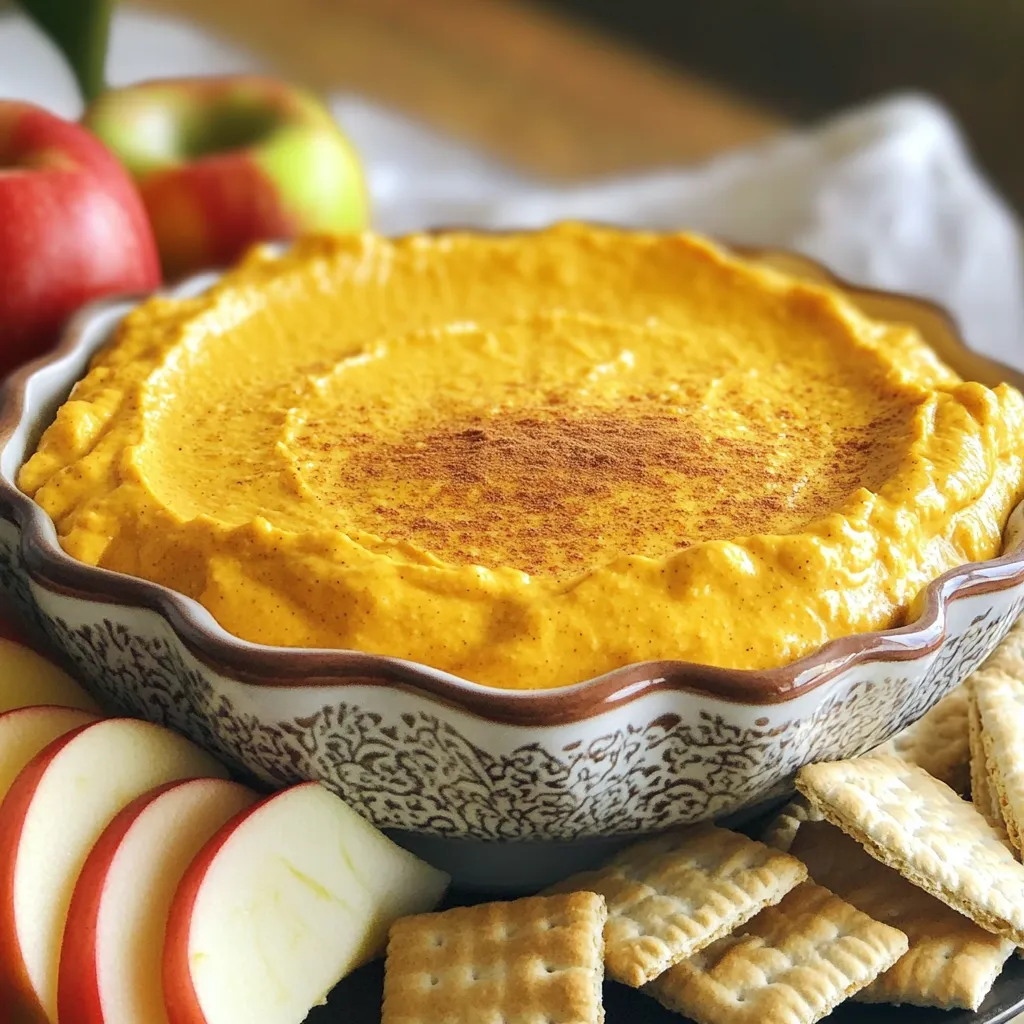 - 1 Tasse Frischkäse, weich - 1 Tasse Kürbispüree - 1/2 Tasse Puderzucker Die Hauptzutaten für diesen Dip sind einfach und lecker. Frischkäse macht den Dip cremig. Kürbispüree gibt ihm den tollen Kürbisgeschmack. Puderzucker sorgt für die süße Note. Diese Zutaten sind die Basis für einen perfekten Genuss. - 1 Teelöffel Vanilleextrakt - 1 Teelöffel gemahlener Zimt - 1/2 Teelöffel gemahlene Muskatnuss - 1/4 Teelöffel gemahlener Ingwer - Eine Prise Salz Die Gewürze bringen Leben in den Dip. Vanilleextrakt fügt einen feinen Geschmack hinzu. Zimt, Muskatnuss und Ingwer sorgen für die typische Herbstnote. Eine Prise Salz hebt die Aromen hervor. Diese Gewürze machen den Dip besonders und aromatisch. - Graham-Cracker - Apfelscheiben - Brezeln Die Dippoptionen sind vielfältig. Graham-Cracker bringen eine süße Note. Apfelscheiben sind frisch und knackig. Brezeln bieten einen salzigen Kontrast. Diese Optionen machen das Dippen spannend und lecker. Zuerst nimmst du eine große Rührschüssel. Gib den weichen Frischkäse und das Kürbispüree hinein. Mit einem elektrischen Mixer schlägst du die Mischung auf mittlerer Stufe. Mixe bis die Masse ganz glatt ist. Dann füge langsam den Puderzucker hinzu. Rühre nach jeder Zugabe gut um. So wird die Mischung seidig und lecker. Jetzt kommen die Gewürze ins Spiel. Gib den Vanilleextrakt, den gemahlenen Zimt, die Muskatnuss und den Ingwer dazu. Füge auch eine Prise Salz hinzu. Vermische alles gut. Die Gewürze sollten gleichmäßig verteilt sein, damit jeder Bissen köstlich schmeckt. Wenn du eine luftige Textur magst, kannst du jetzt die Schlagsahne unterheben. Mische vorsichtig, bis sie gut integriert ist. Fülle den Dip in eine Servierschüssel. Streiche die Oberfläche glatt. Für eine hübsche Note kannst du etwas Zimt obenauf streuen. Serviere den Dip sofort mit Graham-Crackern, Apfelscheiben oder Brezeln. Wenn du es kühl magst, stelle ihn eine Stunde in den Kühlschrank. Genießen wird einfach! Um die Konsistenz des Dips zu verbessern, kannst du Schlagsahne verwenden. Sie macht den Dip leicht und fluffig. Hebe die Schlagsahne vorsichtig unter, bis sie gut integriert ist. Wenn du eine kühlere Version willst, stelle den Dip für eine Stunde in den Kühlschrank. So wird er noch erfrischender. Der Kürbis-Gewürz-Cheesecake-Dip passt gut zu verschiedenen Snacks. Graham-Cracker sind eine beliebte Wahl. Apfelscheiben bringen eine fruchtige Note. Brezeln bieten einen salzigen Kontrast. Diese Kombinationen sind ideal für Partys oder Feiern. Jeder wird begeistert sein! Für das perfekte Finish streue etwas Zimt als Topping über den Dip. Das sieht toll aus und verstärkt den Geschmack. Du kannst den Dip auch in kleinen Schalen anrichten. Mit verschiedenen Dippern sieht das schön aus und macht Spaß. Kreative Servierideen bringen Freude! {{image_4}} Für einen eigenen Twist kannst du andere Käsesorten verwenden. Frischkäse ist toll, aber du kannst auch Mascarpone probieren. Dieser gibt dem Dip eine noch cremigere Textur. Wenn du eine vegane Variante möchtest, ersetze den Frischkäse durch einen pflanzlichen Frischkäse. Auch Kürbispüree ist oft vegan. Achte darauf, dass der Puderzucker frei von tierischen Produkten ist. So machst du den Dip für alle zugänglich. Füge zusätzliche Gewürze hinzu, um den Geschmack zu variieren. Eine Prise Nelken oder Anis bringt eine spannende Note. Diese Gewürze harmonieren gut mit dem Kürbis. Schokolade ist eine weitere tolle Ergänzung. Du kannst Schokoladenstückchen unter den Dip mischen oder ihn mit geschmolzener Schokolade dekorieren. Das hebt die Süße und den Genuss. Im Herbst sind Kürbisse der Star, aber du kannst auch andere Gemüsesorten nutzen. Süßkartoffeln oder Karotten bieten einen neuen Geschmack. Diese Gemüsesorten bringen ebenso eine natürliche Süße. Für festliche Anlässe kannst du den Dip anpassen. Zum Beispiel, für Weihnachten, füge etwas Cranberry- oder Zimtgeschmack hinzu. So hast du einen Dip, der perfekt zur Saison passt. Um deinen Kürbis-Gewürz-Cheesecake-Dip frisch zu halten, lagere ihn in einem luftdichten Behälter. So bleibt der Dip länger genießbar. Der Dip hält sich im Kühlschrank bis zu fünf Tage. Achte darauf, ihn vor dem Servieren gut umzurühren. Willst du den Dip länger aufbewahren? Dann friere ihn ein! Fülle den Dip in einen gefrierfesten Behälter und lasse etwas Platz oben. So kann sich die Mischung ausdehnen. Der Dip bleibt bis zu drei Monate haltbar. Zum Auftauen, lege ihn über Nacht in den Kühlschrank. Rühre ihn gut durch, bevor du ihn servierst. Hast du noch Reste? Nutze sie kreativ! Du kannst den Dip als Füllung für Pfannkuchen verwenden oder ihn auf Toast streichen. Eine weitere Idee ist, ihn mit Joghurt zu vermischen. So bekommst du ein leckeres Dessert. Der Dip passt auch gut in Muffins oder Kuchen. Du kannst den Dip im Kühlschrank bis zu fünf Tage aufbewahren. Stelle sicher, dass du ihn in einem luftdichten Behälter lagerst. So bleibt der Geschmack frisch. Wenn du ihn länger aufbewahren möchtest, friere ihn ein. Achte darauf, ihn gut in Frischhaltefolie zu verpacken, um Gefrierbrand zu vermeiden. Ja, du kannst diesen Dip glutenfrei genießen. Verwende einfach glutenfreie Graham-Cracker oder Dipper. Auch Apfelscheiben und Brezeln sind tolle Alternativen. So kannst du sicherstellen, dass alle Gäste mitessen können. Um eine vegane Variante zu machen, ersetze den Frischkäse durch eine pflanzliche Cream Cheese-Option. Nutze auch Kokosnuss- oder Mandelcreme für eine ähnliche Konsistenz. Achte darauf, veganen Puderzucker zu verwenden, um sicherzugehen, dass alles pflanzlich bleibt. Wir haben den Kürbis-Gewürz-Cheesecake-Dip Schritt für Schritt durchgearbeitet. Die Hauptzutaten, wie Frischkäse und Kürbispüree, verleihen ihm einen tollen Geschmack. Gewürze wie Zimt und Muskatnuss machen ihn besonders lecker. Du hast viele Dippoptionen, von Apfelscheiben bis Brezeln, um ihn zu genießen. Denk auch an Anpassungen und kreative Ideen für besondere Anlässe. Lagere den Dip richtig, damit er frisch bleibt. So kannst du immer wieder deine Gäste überraschen. Viel Spaß beim Zubereiten und Genießen!