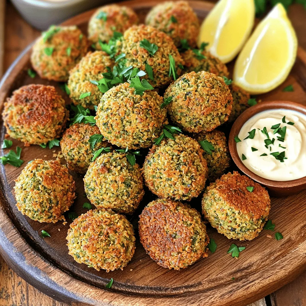 Die Hauptzutaten für die Falafel-Bites sind einfach und gesund. Hier ist, was du brauchst: - 1 Tasse Kidneybohnen (aus der Dose), gut abgetropft und abgespült - 1/2 Tasse frische Petersilie, gehackt - 1/2 Tasse frischer Koriander, gehackt - 1/4 Tasse Zwiebel, fein gehackt - 3 Knoblauchzehen, gehackt - 1 Esslöffel Mehl (Weißmehl oder Kichererbsenmehl) Diese Zutaten geben den Falafel ihren tollen Geschmack und die perfekte Textur. Gewürze und Kräuter machen den Unterschied. Hier sind die, die du benötigst: - 1 Teelöffel gemahlener Kreuzkümmel - 1 Teelöffel gemahlener Koriander - 1/2 Teelöffel Cayennepfeffer (nach Geschmack anpassen) - 1/2 Teelöffel Backpulver - Salz und Pfeffer nach Geschmack Die Gewürze bringen das Aroma in die Bites und machen sie besonders lecker. Falafel-Bites schmecken am besten mit leckeren Beilagen. Hier sind meine Empfehlungen: - Tahini-Sauce - Tzatziki Serviere die Bites mit einer Sauce. Das sorgt für zusätzlichen Geschmack und macht das Essen noch besser! Um die perfekte Falafel-Mischung zu machen, benötigst du frische Zutaten. Nimm eine Küchenmaschine und gebe hinein: - 1 Tasse Kidneybohnen (abgetropft und gespült) - 1/2 Tasse frische Petersilie (gehackt) - 1/2 Tasse frischer Koriander (gehackt) - 1/4 Tasse Zwiebel (fein gehackt) - 3 Knoblauchzehen (gehackt) - 1 Teelöffel gemahlener Kreuzkümmel - 1 Teelöffel gemahlener Koriander - 1/2 Teelöffel Cayennepfeffer (nach Geschmack) - 1/2 Teelöffel Backpulver - 1 Esslöffel Mehl (Weißmehl oder Kichererbsenmehl) - Salz und Pfeffer nach Geschmack Pulsieren die Mischung, bis sie gut vermischt ist. Sie sollte grob bleiben, nicht püriert. Übertrage die Mischung in eine Schüssel. Decke die Schüssel ab und stelle sie für mindestens 30 Minuten in den Kühlschrank. Das hilft, die Aromen zu vereinen. Nach der Kühlzeit nimm die Mischung aus dem Kühlschrank. Forme kleine Bällchen oder Patties, etwa so groß wie ein Esslöffel. Achte darauf, dass sie gleichmäßig geformt sind. So garen sie gleichmäßiger. Heize deine Heißluftfritteuse auf 190°C (375°F) vor. Sprühe den Korb leicht mit Olivenöl ein. Lege die Falafel-Bites in einer einzelnen Schicht in den Korb. Sie sollten sich nicht überlappen. Besprühe die Oberseite leicht mit Olivenöl, um eine knusprige Textur zu bekommen. Frittiere die Falafel für etwa 15-18 Minuten. Wende sie zur Halbzeit, damit sie gleichmäßig garen. Sie sind fertig, wenn sie goldbraun und außen knusprig sind. Lass sie kurz abkühlen, bevor du sie servierst. Ein häufiger Fehler ist, die Falafel zu nah beieinander zu legen. Dies verhindert, dass sie gleichmäßig bräunen. Achten Sie darauf, dass die Bällchen oder Patties genug Platz haben. Ein weiterer Fehler ist, die Falafel nicht genug zu würzen. Geben Sie genügend Salz und Pfeffer hinzu, um den Geschmack zu verstärken. Experimentieren Sie mit verschiedenen Gewürzen, um Ihre perfekte Mischung zu finden. Die richtige Konsistenz ist wichtig für perfekte Falafel. Achten Sie darauf, die Bohnen nur bis zur groben Textur zu pürieren. Zu viel Pürieren macht die Mischung klebrig. Kühlen Sie die Mischung für mindestens 30 Minuten im Kühlschrank. Das hilft, die Aromen zu vereinen und die Falafel fest zu machen. So lassen sie sich besser formen und behalten ihre Form beim Frittieren. Heizen Sie die Heißluftfritteuse immer vor. Eine Temperatur von 190°C sorgt für eine knusprige Außenhaut. Sprühen Sie den Korb leicht mit Olivenöl ein. Dies hilft, die Falafel nicht festzukleben und sorgt für eine schöne Bräunung. Wenden Sie die Falafel zur Halbzeit, um eine gleichmäßige Bräunung zu gewährleisten. Bei richtigem Timing und Temperatur werden die Falafel außen knusprig und innen zart. {{image_4}} Falafel sind von Natur aus vegan und lecker. Sie benutzen keine tierischen Produkte. Wenn Sie die Falafel noch gesünder machen möchten, können Sie mehr Gemüse hinzufügen. Zum Beispiel, fügen Sie Spinat oder Zucchini hinzu. Diese Gemüse geben Geschmack und Nährstoffe. Um Ihre Falafel noch interessanter zu machen, können Sie verschiedene Gemüse oder Hülsenfrüchte verwenden. Karotten oder Süßkartoffeln sind tolle Optionen. Diese geben einen süßen Geschmack und eine schöne Farbe. Wenn Sie Kichererbsen verwenden, achten Sie darauf, sie gut zu pürieren. Das sorgt für eine feine Textur und einen tollen Geschmack. Die Gewürze in Falafel sind wichtig. Sie bringen den Geschmack hervor. Sie können mit den Gewürzen spielen! Fügen Sie Paprika, Zimt oder sogar Curry hinzu. Diese Gewürze geben den Falafel eine neue Note. Wenn Sie es schärfer mögen, können Sie mehr Cayennepfeffer nehmen. Schmecken Sie die Mischung während der Zubereitung ab, um den perfekten Geschmack zu finden. Um die Falafel-Bites frisch zu halten, lege sie in einen luftdichten Behälter. Diese Behälter stellen sicher, dass keine Luft eindringt. Du kannst die Falafel auch mit etwas Backpapier zwischen den Schichten lagern. So bleibt die Knusprigkeit besser erhalten. Vermeide, sie in einen warmen Raum zu stellen. Ein kühler Ort ist ideal. Wenn du die Falafel-Bites aufwärmen möchtest, benutze die Heißluftfritteuse. Stelle die Temperatur auf 160°C (320°F) ein. Frittiere sie für 5 bis 7 Minuten. Dadurch werden sie wieder knusprig. Du kannst auch eine Pfanne verwenden. Erhitze etwas Öl und brate die Bites kurz an. So bleiben sie lecker und frisch. Im Kühlschrank halten die Falafel-Bites etwa 3 bis 4 Tage. Achte darauf, sie gut verpackt zu lagern. Im Gefrierschrank kannst du sie bis zu 3 Monate aufbewahren. Stelle sicher, dass sie gut verpackt sind, um Gefrierbrand zu vermeiden. Zum Auftauen lege sie einfach in den Kühlschrank über Nacht. So bleiben sie schmackhaft und frisch. Falafel im Air Fryer brauchen etwa 15 bis 18 Minuten. Die Temperatur sollte 190°C betragen. Wenden Sie die Bites nach der Hälfte der Zeit, damit sie gleichmäßig goldbraun werden. Achten Sie darauf, dass sie nicht zu dicht im Korb liegen. So bleibt die Luftzirkulation gut. Ja, Sie können die Mischung im Voraus zubereiten. Stellen Sie die fertige Mischung in den Kühlschrank. Lassen Sie sie dort mindestens 30 Minuten ruhen. Dies hilft, die Aromen zu vereinen und die Textur zu verbessern. Sie können die Mischung auch bis zu 24 Stunden im Voraus machen. Stellen Sie sicher, dass Sie sie gut abdecken. Falafel-Bites passen hervorragend zu vielen Beilagen. Hier sind einige meiner Favoriten: - Tahini-Sauce - Tzatziki - Hummus - Frischer Salat - Pita-Brot Garnieren Sie die Falafel mit frischer Petersilie und Zitronenspalten für extra Frische. Jede Beilage bringt einen neuen Geschmack! Die Zutaten für Falafel-Bites sind einfach und lecker. Wir haben die Hauptzutaten, Gewürze und passende Dips besprochen. Die Schritt-für-Schritt-Anleitung hilft dir, die perfekte Mischung zu machen, sie zu formen und in der Heißluftfritteuse zu garen. Es gibt viele Tipps, um die Konsistenz zu verbessern und Fehler zu vermeiden. Variationen wie vegetarische Optionen geben dir mehr Auswahl. Schließlich haben wir uns um die richtige Aufbewahrung und häufige Fragen gekümmert. Probiere unsere Tipps aus und genieße köstliche Falafel-Bites!