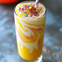 Für diesen leckeren Smoothie brauchst du: - 1 Tasse ungesüßte Mandelmilch - 1 mittelgroße reife Banane - 1 Portion Vanille-Protein-Pulver - 1/4 Tasse Haferflocken - 1 Esslöffel Mandelbutter - 1 Teelöffel Vanilleextrakt - 1 Esslöffel Ahornsirup (optional) - 1/2 Teelöffel Zimt - 2 Esslöffel Regenbogenstreusel (plus extra zum Garnieren) - Eiswürfel (optional) Achte bei der Auswahl der Zutaten auf Qualität. Wähle frische und reife Bananen. Sie geben dem Smoothie eine natürliche Süße. Verwende ungesüßte Mandelmilch, um den Zuckergehalt niedrig zu halten. Das Vanille-Protein-Pulver sollte hochwertig sein. Achte darauf, dass es keine künstlichen Aromen enthält. Für die Haferflocken suche nach zertifizierten glutenfreien Optionen, falls nötig. Nutze echte Mandelbutter ohne Zusatzstoffe. Sie sorgt für einen tollen Geschmack und gesunde Fette. - Mandelmilch: Kalorienarm und reich an Vitamin E. Gut für die Haut. - Banane: Bietet Kalium und Ballaststoffe. Hilft bei der Verdauung. - Vanille-Protein-Pulver: Unterstützt den Muskelaufbau. Ideal nach dem Training. - Haferflocken: Reich an Ballaststoffen. Fördert ein langanhaltendes Sättigungsgefühl. - Mandelbutter: Liefert gesunde Fette und Proteine. Gut für das Herz. - Vanilleextrakt: Gibt dem Smoothie ein tolles Aroma. - Ahornsirup: Natürlicher Süßstoff. In Maßen genießbar. - Zimt: Hat antioxidative Eigenschaften. Kann den Blutzucker regulieren. - Regenbogenstreusel: Macht den Smoothie bunt und festlich. - Eiswürfel: Fügen eine erfrischende Kühle hinzu und machen den Smoothie dick. Mit diesen Zutaten hast du nicht nur einen leckeren Smoothie, sondern auch eine nahrhafte Mahlzeit. Um diesen Smoothie zu machen, fügen Sie zuerst die Zutaten in den Mixer. Nehmen Sie 1 Tasse ungesüßte Mandelmilch und gießen Sie sie in den Mixer. Fügen Sie dann 1 mittelgroße reife Banane hinzu. Das gibt dem Smoothie eine süße Note. Jetzt kommt 1 Portion Vanille-Protein-Pulver dazu. Es liefert viel Eiweiß und macht den Smoothie nahrhaft. Jetzt kommen 1/4 Tasse Haferflocken, 1 Esslöffel Mandelbutter, 1 Teelöffel Vanilleextrakt und 1/2 Teelöffel Zimt. Wenn Sie es süßer mögen, geben Sie auch 1 Esslöffel Ahornsirup hinzu. Mixen Sie alles auf hoher Stufe, bis es glatt und cremig ist. Wenn Sie einen dickeren Smoothie wollen, fügen Sie ein paar Eiswürfel hinzu und mixen Sie erneut. Zum Schluss rühren Sie 2 Esslöffel Regenbogenstreusel ein, um den Spaßfaktor zu erhöhen. Beim Mixen ist es wichtig, die richtige Technik zu nutzen. Beginnen Sie mit niedriger Geschwindigkeit, um die Zutaten zu vermischen. Das hilft, ein Spritzen zu vermeiden. Nach ein paar Sekunden können Sie auf hohe Geschwindigkeit umschalten. So wird alles schön cremig. Wenn der Mixer zu fest ist, können Sie mehr Mandelmilch hinzufügen. Das sorgt für eine bessere Mischung. Achten Sie darauf, die Seiten des Mixbehälters abzukratzen. So stellen Sie sicher, dass alles gut vermischt wird. Die Konsistenz Ihres Smoothies kann variieren. Wenn Sie einen dicken Smoothie mögen, fügen Sie mehr Haferflocken oder Eiswürfel hinzu. Diese Zutaten machen ihn cremiger. Für einen dünneren Smoothie geben Sie mehr Mandelmilch hinzu. Probieren Sie es aus! Jede Variante hat ihren eigenen Charme. Wenn Sie ihn in einer Schüssel servieren, können Sie ihn mit Haferflocken garnieren. Das gibt Textur und macht ihn noch leckerer. Du kannst deinen High-Protein Geburtstagkuchen Smoothie ganz nach deinem Geschmack anpassen. Hier sind einige Ideen: - Früchte: Füge Beeren, Mango oder Kiwi hinzu. Diese bringen frische Aromen. - Nüsse: Probiere Walnüsse oder Haselnüsse für einen knusprigen Biss. - Süße: Verwende Honig oder Agavendicksaft, wenn du es süßer magst. - Milchalternativen: Ersetze Mandelmilch durch Hafer- oder Kokosmilch für neuen Geschmack. Es gibt einige häufige Fehler, die du vermeiden solltest: - Zu wenig Flüssigkeit: Achte darauf, genug Mandelmilch zu verwenden. Das sorgt für eine cremige Konsistenz. - Nicht genügend mixen: Mixe die Zutaten gut durch, damit der Smoothie glatt wird. Klumpen sind nicht lecker. - Regenbogenstreusel zu früh hinzufügen: Füge sie erst am Ende hinzu, damit sie nicht zerfallen. Eine schöne Garnierung macht dein Getränk noch festlicher. Hier sind ein paar Tipps: - Regenbogenstreusel: Streue sie oben auf den Smoothie für Farbe und Spaß. - Haferflocken: Eine Prise Haferflocken gibt einen tollen Biss. - Frische Früchte: Lege ein paar Scheiben Banane oder Beeren auf die Oberseite. Das sieht toll aus und schmeckt gut. Mit diesen Tipps machst du deinen High-Protein Geburtstagkuchen Smoothie zum echten Genuss! {{image_4}} Wenn du den High-Protein Geburtstagskuchen Smoothie vegan machen möchtest, ist das einfach. Ersetze die Mandelmilch durch eine andere pflanzliche Milch. Du kannst Soja-, Hafer- oder Kokosmilch verwenden. Achte darauf, ein veganes Protein-Pulver zu wählen. Viele Marken bieten leckere Optionen an, die ohne tierische Produkte auskommen. Du kannst die Zutaten leicht anpassen, um neue Geschmäcker zu kreieren. Probiere statt Vanille-Protein-Pulver Schokoladen-Protein-Pulver. Das gibt dem Smoothie einen reichhaltigen und schokoladigen Geschmack. Füge frische Beeren hinzu, um eine fruchtige Note zu bekommen. Du kannst auch Erdnussbutter anstelle von Mandelbutter verwenden, wenn du Erdnüsse magst. Es gibt viele Arten von Protein-Pulver. Wenn du kein Vanille-Pulver magst, probiere Erbsenprotein oder Reisprotein. Diese sind oft hypoallergen und leicht verdaulich. Einige Leute mögen auch die Kombination aus verschiedenen Proteinquellen. Mische Erbsenprotein mit Hanfprotein für mehr Nährstoffe und einen tollen Geschmack. Wenn Sie Reste des Smoothies haben, bewahren Sie diese in einem luftdichten Behälter auf. So bleibt der Geschmack frisch. Kühlen Sie den Behälter sofort im Kühlschrank. Am besten genießen Sie den Smoothie innerhalb von zwei Tagen. Vermeiden Sie es, ihn länger aufzubewahren, da die Zutaten ihre Frische verlieren können. Um den Smoothie wieder aufzubereiten, gießen Sie ihn in einen Mixer. Fügen Sie bei Bedarf etwas Mandelmilch hinzu, um die Konsistenz zu verbessern. Mixen Sie alles gut durch, bis der Smoothie wieder cremig ist. Dies hilft, den ursprünglichen Geschmack und die Textur zurückzubringen. Die Zutaten des High-Protein Geburtstagskuchen Smoothies haben unterschiedliche Haltbarkeiten. Ungesüßte Mandelmilch hält sich im Kühlschrank etwa sieben bis zehn Tage. Eine reife Banane sollte am besten frisch sein. Haferflocken sind langlebig und können Monate halten, wenn sie trocken gelagert werden. Überprüfen Sie die Haltbarkeit der Zutaten, um sicherzugehen, dass alles frisch bleibt. Der Proteingehalt hängt vom verwendeten Proteinpulver ab. Im Durchschnitt hat eine Portion etwa 20-25 Gramm Protein. Die Banane und die Mandelbutter bringen auch etwas Protein. Haferflocken fügen zusätzliche Nährstoffe hinzu, aber nicht viel Protein. Wenn du mehr Protein willst, kannst du einfach mehr Proteinpulver hinzufügen. Ja, du kannst den Smoothie im Voraus machen. Er bleibt bis zu 24 Stunden im Kühlschrank frisch. Achte darauf, ihn gut abzudecken. Schütteln oder umrühren vor dem Trinken hilft, die Konsistenz zu verbessern. Wenn du ihn länger aufbewahrst, kann sich die Textur ändern. Auf jeden Fall! Der Smoothie ist gesund und lecker. Kinder lieben die Süße der Banane und die bunten Streusel. Du kannst den Ahornsirup weglassen, wenn du es weniger süß magst. So wird der Smoothie noch gesünder. Achte darauf, ein kinderfreundliches Proteinpulver zu wählen. Ein proteinreicher Smoothie hilft, Muskeln aufzubauen und zu reparieren. Er hält dich auch länger satt. Die Ballaststoffe aus Haferflocken unterstützen die Verdauung. Die Banane liefert schnelle Energie und wichtige Vitamine. Dieses Getränk ist nicht nur lecker, sondern auch nährstoffreich. Dieser Blog erklärt, wie man einen High-Protein Geburtstagskuchen Smoothie macht. Wir haben die besten Zutaten aufgelistet und wie diese den Nährwert steigern. Ich habe Tipps zur Zubereitung gegeben, um den perfekten Smoothie zu mixen. Außerdem sahen wir, wie man ihn anpassen kann. Achte auf Lagerung, um Reste frisch zu halten. Ob vegan oder mit verschiedenen Geschmäckern, er ist einfach und lecker. Nutze die FAQs für weitere Antworten. Jetzt bist du bereit, deinen eigenen Smoothie zu kreieren. Viel Spaß beim Ausprobieren!