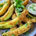 Für die Zubereitung von knusprigen Avocado-Streifen benötigen Sie nur einige einfache Zutaten. Hier ist eine Liste: - 2 reife Avocados - 1 Tasse Paniermehl (Panko für zusätzlichen Crunch empfohlen) - ½ Tasse Weizenmehl - 2 große Eier Diese Zutaten bilden die Basis für unseren leckeren Snack. Die Avocados bringen einen cremigen Geschmack, während die Panade für die Knusprigkeit sorgt. Die Gewürze geben den Avocado-Streifen einen besonderen Geschmack. Hier sind die benötigten Gewürze: - 1 Teelöffel Knoblauchpulver - 1 Teelöffel geräuchertes Paprika - ½ Teelöffel Salz - ¼ Teelöffel Pfeffer Diese Gewürze verleihen den Streifen eine schöne Note. Sie sind einfach zu finden und machen einen großen Unterschied. Wenn Sie etwas Abwechslung wünschen, können Sie einige Alternativen ausprobieren. Zum Beispiel: - Ersetzen Sie Panko durch normales Paniermehl, wenn Sie das nicht haben. - Verwenden Sie glutenfreies Mehl, um die Rezeptur anzupassen. - Fügen Sie Käse oder Kräuter für zusätzlichen Geschmack hinzu. Diese Alternativen können Ihre Avocado-Streifen interessanter machen. Experimentieren Sie mit verschiedenen Zutaten und finden Sie Ihren Favoriten! Um die besten knusprigen Avocado-Streifen zu machen, müssen wir die Heißluftfritteuse vorbereiten. Heizen Sie die Heißluftfritteuse auf 190°C (375°F) vor. Dies sorgt dafür, dass die Avocado-Streifen gleichmäßig garen und schön knusprig werden. Ein gut vorgeheiztes Gerät ist der Schlüssel zu einem tollen Ergebnis. Jetzt kommen die Avocados. Nehmen Sie zwei reife Avocados und schneiden Sie sie der Länge nach in zwei Hälften. Entfernen Sie den Kern vorsichtig. Mit einem Löffel schöpfen Sie das Fruchtfleisch heraus. Achten Sie darauf, die Hälften nicht zu beschädigen. Schneiden Sie das Fruchtfleisch in Streifen oder Spalten. Diese sollten nicht zu dünn sein, damit sie beim Frittieren nicht zerfallen. Jetzt richten wir die Panierstation ein. Sie brauchen drei Schüsseln. In die erste Schüssel geben Sie das Weizenmehl. Fügen Sie eine Prise Salz und Pfeffer hinzu. In die zweite Schüssel schlagen Sie zwei große Eier. In die dritte Schüssel mischen Sie das Paniermehl mit Knoblauchpulver, geräuchertem Paprika, Salz und Pfeffer. Nehmen Sie einen Avocadostreifen und wenden Sie ihn zuerst im Weizenmehl. Klopfen Sie überschüssiges Mehl ab. Tauchen Sie dann den bemehlten Streifen in die Eier. Lassen Sie überschüssige Flüssigkeit abtropfen. Schließlich wälzen Sie den Streifen in der Paniermehl-Mischung. Drücken Sie leicht, damit die Panade gut haftet. Sprayen Sie den Korb der Heißluftfritteuse mit Kochspray ein. Legen Sie die Avocado-Streifen in einer einzigen Schicht hinein. Achten Sie darauf, dass sie nicht überlappen. Möglicherweise müssen Sie dies in mehreren Chargen machen. Sprayen Sie die Oberseite der Avocado-Streifen mit etwas Kochöl-Spray ein. Dies sorgt für extra Knusprigkeit beim Frittieren. Frittieren Sie die Streifen für 10-12 Minuten. Wenden Sie die Streifen zur Hälfte, damit sie gleichmäßig garen. Die Streifen sind fertig, wenn sie goldbraun und knusprig sind. Lassen Sie sie eine Minute abkühlen, bevor Sie sie servieren. Um die perfekte Knusprigkeit zu erreichen, verwende Panko-Paniermehl. Es sorgt für einen tollen Crunch. Sprühe die Avocado-Streifen leicht mit Kochspray. Das hilft beim Frittieren. Achte darauf, die Heißluftfritteuse gut vorzuwärmen. Eine hohe Temperatur macht den Unterschied. Wende die Streifen während des Frittierens. So werden sie gleichmäßig goldbraun. Ein häufiger Fehler ist, die Avocado-Streifen zu eng zu frittieren. Lasse genug Platz zwischen den Streifen. Wenn sie überlappen, werden sie nicht knusprig. Ein weiterer Fehler ist, die Panade nicht fest genug zu drücken. Sorge dafür, dass die Panade gut haftet. Vermeide es, zu viel Mehl oder Ei zu verwenden. Zu viel überschüssige Flüssigkeit verhindert eine knusprige Textur. Serviere die knusprigen Avocado-Streifen mit einem köstlichen Dip. Eine spritzige Limettencreme passt hervorragend. Auch eine scharfe Mayo ist eine gute Wahl. Du kannst frischen Koriander als Garnitur verwenden. Das gibt Farbe und zusätzlichen Geschmack. Diese Streifen sind auch lecker in einem Taco oder als Snack. Experimentiere mit verschiedenen Dips und finde deine Favoriten. {{image_4}} Für eine vegetarische Version dieser Avocado-Streifen können Sie einfach die Eier weglassen. Stattdessen nutzen Sie eine Mischung aus Wasser und Stärke. Diese Mischung hilft der Panade, an der Avocado zu haften. Für eine vegane Variante ersetzen Sie die Eier durch eine Mischung aus einem Esslöffel Leinsamenmehl und drei Esslöffeln Wasser. Lassen Sie es kurz stehen, bis es gelartig wird. Es funktioniert perfekt! Wenn Sie es scharf mögen, fügen Sie etwas Cayennepfeffer oder Chili-Pulver zur Panade hinzu. Ein Teelöffel reicht schon aus, um einen Kick zu geben. Sie können auch frische Kräuter wie Koriander oder Petersilie in die Panade mischen. Diese geben den Avocado-Streifen eine frische Note. Ein Spritzer Limettensaft vor dem Frittieren intensiviert den Geschmack. Diese knusprigen Avocado-Streifen sind toll mit verschiedenen Dips. Ein klassischer Aioli oder eine cremige Guacamole passt hervorragend dazu. Auch eine scharfe Mayo ist eine gute Wahl. Für eine gesunde Option servieren Sie sie mit einem Joghurtdip, gemischt mit frischen Kräutern. Genießen Sie die Vielfalt und finden Sie Ihre Lieblingskombination! Um die knusprigen Avocado-Streifen richtig zu lagern, lege sie in einen luftdichten Behälter. Du solltest die Streifen nicht stapeln, damit sie nicht matschig werden. Es ist am besten, sie im Kühlschrank aufzubewahren. So bleiben sie bis zu zwei Tage frisch. Um die Knusprigkeit der Avocado-Streifen zu erhalten, solltest du sie nicht in einer Tüte aufbewahren. Und vermeide es, sie direkt übereinander zu legen. Wenn du die Streifen knusprig halten willst, lege ein Papiertuch zwischen die Schichten. Um die Avocado-Streifen wieder knusprig zu machen, lege sie in die Heißluftfritteuse. Erhitze sie bei 180°C (350°F) für etwa 5 bis 7 Minuten. So werden sie wieder heiß und knusprig. Du kannst auch den Ofen verwenden, aber die Heißluftfritteuse ist schneller und effektiver. Die Avocado-Streifen brauchen etwa 10 bis 12 Minuten in der Heißluftfritteuse. Sie sollten goldbraun und knusprig sein, wenn sie fertig sind. Ich empfehle, die Streifen nach der Hälfte der Zeit umzudrehen. So werden sie gleichmäßig knusprig. Ja, du kannst die Avocado-Streifen auch im Ofen backen. Heize den Ofen auf 200°C vor. Lege die panierten Streifen auf ein Backblech und sprühe sie leicht mit Kochspray ein. Backe sie für etwa 15 bis 20 Minuten. Überprüfe sie, bis sie schön goldbraun sind. Wähle reife Avocados für die besten Ergebnisse. Sie sollten leicht drücken, aber nicht zu weich sein. Achte darauf, dass die Haut grün und glatt ist. Vermeide braune Stellen. Reife Avocados haben einen tollen Geschmack und eine gute Textur für diese knusprigen Streifen. Knusprige Avocado-Streifen sind einfach zuzubereiten und perfekt für jeden Anlass. Wir haben die besten Zutaten, eine klare Anleitung und hilfreiche Tipps geteilt. Vergiss nicht, den richtigen Zeitpunkt für das Frittieren und die Lagerung zu beachten. Probiere verschiedene Variationen und serviere sie mit deinen Lieblingsdips. Mit diesen Informationen kannst du leckere Avocado-Streifen zaubern. Viel Spaß beim Ausprobieren und Genießen!