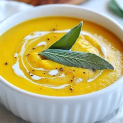 Kürbis und seine Eigenschaften Kürbis ist die Hauptzutat in dieser Suppe. Er hat eine süße, nussige Note. Er ist reich an Vitaminen und Ballaststoffen. Der mittlere Kürbis wiegt etwa 1 bis 1,5 kg. Entfernen Sie die Schale und schneiden Sie ihn in kleine Würfel. Dies hilft beim gleichmäßigen Rösten. Gemüsebrühe und Kokosmilch Die Gemüsebrühe gibt der Suppe Tiefe. Verwenden Sie eine gute Qualität, um den Geschmack zu verbessern. Kokosmilch macht die Suppe cremig und verleiht einen leichten, tropischen Geschmack. Sie harmoniert perfekt mit dem Kürbis. Bedeutung von frischen Gewürzen Frische Gewürze sind wichtig für den Geschmack. Sie bringen einen intensiven Duft und Geschmack in die Suppe. Verwenden Sie gemahlenen Ingwer, Zimt und Muskatnuss. Diese Gewürze ergänzen den Kürbis bestens. Auswahl des Olivenöls Ein gutes Olivenöl macht einen großen Unterschied. Es hilft beim Rösten des Kürbisses. Wählen Sie ein nativ extra Olivenöl für den besten Geschmack. Es verleiht der Suppe eine schöne, fruchtige Note. {{ingredient_image_2}} Heize deinen Ofen auf 220°C vor. Das gibt der Suppe ein tolles Aroma. Lege die gewürfelten Kürbisstücke auf ein Backblech. Mische sie mit einem Esslöffel Olivenöl, Salz und Pfeffer. Achte darauf, dass die Stücke gleichmäßig verteilt sind. Röste sie für 25-30 Minuten. Wende sie in der Mitte der Zeit, damit sie gleichmäßig karamellisieren. Du wirst sehen, wie sie goldbraun und zart werden. Diese Karamellisierung macht den Geschmack besonders reichhaltig. Erhitze in einem großen Topf einen Spritzer Olivenöl bei mittlerer Hitze. Füge die gehackte Zwiebel hinzu und brate sie, bis sie durchsichtig ist. Das dauert etwa fünf Minuten. Danach kommt der fein gehackte Knoblauch dazu. Auch der Ingwer, Zimt und Muskatnuss kommen jetzt hinein. Koche alles für zwei Minuten, bis die Aromen gut durchgezogen sind. Diese Kombination bringt Wärme und Tiefe in die Suppe. Sobald der Kürbis fertig geröstet ist, gib ihn in den Topf. Füge die Gemüsebrühe hinzu und bringe alles zum Kochen. Reduziere die Hitze und lass die Mischung etwa 15 Minuten köcheln. Nimm dann den Topf vom Herd. Du kannst die Suppe mit einem Stabmixer pürieren, bis sie glatt ist. Alternativ kannst du sie auch in einem Standmixer portionsweise pürieren. Danach rühre die Kokosmilch ein und erhitze die Suppe sanft. Schmecke sie mit Salz und Pfeffer ab. Garniere die Suppe mit frischen Salbeiblättern, um sie schön zu präsentieren. Bei der Zubereitung von cremiger gerösteter Kürbissuppe kann es zu einigen häufigen Problemen kommen. Ein häufiges Problem ist, dass der Kürbis nicht gleichmäßig gart. Um dies zu vermeiden, schneide die Kürbiswürfel gleichmäßig. Achte darauf, dass sie nicht zu klein sind, damit sie nicht verbrennen. Ein weiterer Punkt ist die Röstaromen. Röste den Kürbis bis er karamellisiert ist. Das gibt der Suppe einen tollen Geschmack. Der optimale Garprozess für den Kürbis ist entscheidend. Röste ihn bei 220°C für 25-30 Minuten. Wende die Stücke zur Hälfte der Zeit, damit sie gleichmäßig garen. Wenn der Kürbis zart und leicht gebräunt ist, ist er perfekt. Um den Geschmack deiner Suppe zu verstärken, kannst du weitere Gewürze hinzufügen. Probiere etwas Kreuzkümmel oder Paprika. Diese Gewürze geben der Suppe eine neue Note. Du kannst auch frischen Ingwer verwenden, um die Schärfe zu erhöhen. Die Verwendung von frischen Kräutern kann den Geschmack ebenfalls verbessern. Frische Salbeiblätter sind eine tolle Wahl. Sie passen gut zum Kürbis und geben der Suppe ein frisches Aroma. Du kannst die Blätter am Ende hinzufügen oder sie als Garnitur verwenden. Pro Tipps Röstzeit beachten: Achten Sie darauf, den Kürbis gut zu wenden, damit er gleichmäßig röstet und schön karamellisiert wird. Konsistenz anpassen: Wenn die Suppe zu dick ist, können Sie einfach mehr Gemüsebrühe oder Kokosmilch hinzufügen, um die gewünschte Konsistenz zu erreichen. Frische Kräuter verwenden: Für zusätzliche Frische und Geschmack können Sie auch andere Kräuter wie Thymian oder Petersilie als Garnitur verwenden. Vorsicht beim Pürieren: Wenn Sie die Suppe im Standmixer pürieren, lassen Sie den Deckel leicht geöffnet, um den Druck entweichen zu lassen und Verbrennungen zu vermeiden. {{image_4}} Wenn du eine vegetarische oder vegane Diät machst, gibt es einfache Anpassungen. Du kannst die Kokosmilch durch eine andere pflanzliche Milch ersetzen. Mandel- oder Hafermilch funktionieren gut. Diese Alternativen bieten auch einen feinen Geschmack. Achte darauf, ungesüßte Sorten zu wählen. So bleibt die Suppe herzhaft und lecker. Möchtest du deiner Suppe mehr Geschmack geben? Füge Karotten oder Kartoffeln hinzu. Diese Gemüse geben der Suppe eine süßliche Note. Sie machen die Konsistenz noch cremiger. Du kannst sie einfach mit dem Kürbis rösten. Für mehr Textur kannst du Toppings verwenden. Geröstete Kürbiskerne sind eine tolle Wahl. Sie bringen Knusprigkeit und einen nussigen Geschmack. Auch frische Kräuter wie Petersilie oder Koriander passen gut. Sie sorgen für eine schöne Farbe und Frische. Um die cremige geröstete Kürbissuppe frisch zu halten, lagern Sie sie im Kühlschrank. Nutzen Sie einen luftdichten Behälter, um die Aromen zu bewahren. So bleibt die Suppe bis zu fünf Tage gut. Wenn Sie die Suppe länger aufbewahren möchten, können Sie sie einfrieren. Füllen Sie die Suppe in gefriergeeignete Behälter und lassen Sie etwas Platz für die Ausdehnung. Im Gefrierschrank bleibt die Suppe bis zu drei Monate frisch. Wenn Sie die Suppe aufwärmen, achten Sie darauf, die Konsistenz zu bewahren. Erhitzen Sie die Suppe langsam bei niedriger Hitze. Rühren Sie oft um, damit sie gleichmäßig warm wird. Falls die Suppe zu dick ist, fügen Sie etwas Gemüsebrühe oder Kokosmilch hinzu. So bleibt sie cremig und lecker. Wenn Sie die Suppe aromatischer machen möchten, können Sie beim Erhitzen frische Kräuter oder Gewürze hinzufügen. Die Kürbissuppe bleibt im Kühlschrank etwa 3 bis 5 Tage frisch. Achten Sie darauf, sie in einem luftdichten Behälter zu lagern. Im Gefrierschrank hält sie bis zu 3 Monate. Um die beste Textur zu bewahren, sollten Sie die Suppe vor dem Einfrieren gut abkühlen lassen. Ja, die Suppe lässt sich gut im Voraus zubereiten. Bereiten Sie sie einfach bis zum Pürieren vor. Lagern Sie die Mischung im Kühlschrank, bis Sie sie servieren möchten. Wenn Sie bereit sind, fügen Sie die Kokosmilch hinzu und erhitzen Sie sie sanft. Die Kürbissuppe schmeckt hervorragend mit knusprigem Brot oder Brötchen. Auch ein frischer Salat ist eine tolle Ergänzung. Für etwas mehr Textur können Sie geröstete Kürbiskerne oder Croutons oben auf die Suppe geben. Kürbis ist die Hauptzutat dieser leckeren Suppe. Wir haben gelernt, wie man ihn richtig röstet und den Geschmack verstärkt. Auch frische Gewürze und die richtige Auswahl an Ölen machen viel aus. Variationen zeigen, wie vielseitig die Suppe sein kann. Außerdem gibt es praktische Tipps zur Lagerung und Auffrischung. Hausgemachte Kürbissuppe ist einfach und lecker. Experimentiere mit Zutaten und genieße die vielen Möglichkeiten!