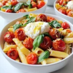 - 340 g Pasta (z.B. Penne oder Farfalle) - 2 Schalen Kirschtomaten - 225 g Burrata-Käse - 2 Esslöffel Olivenöl - 1 Teelöffel Salz - 1/2 Teelöffel schwarzer Pfeffer - 1/2 Teelöffel Knoblauchpulver - 1/4 Teelöffel Chiliflocken (nach Geschmack anpassen) - 1 Tasse frische Basilikumblätter, grob zerrissen - Zitronenschale von 1 Zitrone - Frisch geriebener Parmesan zum Servieren Die Hauptzutaten bilden das Herz des Gerichts. Pasta bringt den Biss. Kirschtomaten bieten Süße und Frische. Burrata-Käse gibt eine cremige Note. Die Gewürze und Öle sind wichtig für Geschmack. Olivenöl macht die Pasta reichhaltig. Salz und Pfeffer bringen das Aroma hervor. Knoblauchpulver und Chiliflocken fügen Tiefe hinzu. Frische Zutaten wie Basilikum und Zitronenschale bringen eine lebendige Note. Frisch geriebener Parmesan rundet das Gericht ab. Diese Zutaten machen die Röstaromen mit Roasted Tomato Burrata Pasta besonders. Heize deinen Ofen auf 200 °C vor. Nimm die Kirschtomaten und lege sie auf ein Backblech. Gib 1 Esslöffel Olivenöl, Salz, Pfeffer, Knoblauchpulver und Chiliflocken hinzu. Mische alles gut. Stelle sicher, dass die Tomaten in einer einzigen Schicht liegen. Jetzt kommen die Tomaten in den Ofen. Röste sie für 20-25 Minuten. Du wirst sehen, wie sie aufplatzen und karamellisieren. Das gibt ein tolles Aroma. Achte darauf, sie nicht zu lange zu lassen, damit sie nicht verbrennen. Koche die Pasta in einem großen Topf mit sprudelndem, gesalzenem Wasser. Halte dich an die Anweisungen auf der Verpackung, bis die Pasta al dente ist. Vergiss nicht, 1 Tasse Nudelwasser aufzuheben, bevor du die Pasta abgießt. Das Wasser hilft später, die Sauce zu binden. Gib die gekochte Pasta zurück in den Topf. Füge die gerösteten Tomaten und deren Säfte hinzu. Mische alles gut, damit sich die Aromen verbinden. Wenn die Pasta zu trocken erscheint, füge nach und nach das reservierte Nudelwasser hinzu. Mische die zerrissenen Basilikumblätter und die Zitronenschale unter. Serviere die Pasta in Schalen und lege die Burrata darauf. Der warme Nudelgericht lässt den Käse schmelzen. Kröne das Gericht mit frisch geriebenem Parmesan. Guten Appetit! Um die besten Röstaromen zu erreichen, heize deinen Ofen auf 200 °C vor. Lege die Kirschtomaten auf ein Backblech. Mische sie mit Olivenöl, Salz, Pfeffer, Knoblauchpulver und Chiliflocken. Röste die Tomaten für 20 bis 25 Minuten. Achte darauf, dass sie aufplatzen und leicht karamellisieren. Das bringt süße und rauchige Aromen. Um die Pasta cremig zu machen, hebe vor dem Abgießen 1 Tasse des Nudelwassers auf. Wenn die Pasta zu trocken aussieht, füge nach und nach das Nudelwasser hinzu. Das Wasser enthält Stärke, die die Sauce bindet und die Pasta perfekt ummantelt. So erhältst du eine samtige Textur. Präsentiere die Pasta in schönen Schalen. Lege eine großzügige Portion Burrata auf jede Schale. Die Wärme der Pasta lässt den Käse etwas schmelzen. Garniere mit frisch geriebenem Parmesan und zerrissenen Basilikumblättern. Das sorgt für ein tolles Aussehen und einen frischen Geschmack. {{image_4}} Du kannst deine Röstaromen noch besser machen. Füge Gemüse oder Proteine hinzu. Spinat ist eine tolle Wahl. Er bringt frische und Farbe. Garnelen sind eine andere gute Option. Sie geben dem Gericht mehr Geschmack und Textur. Du kannst sie einfach mit den Tomaten rösten. So werden sie saftig und lecker. Wenn du Burrata nicht hast, keine Sorge. Es gibt viele Alternativen. Mozzarella ist eine beliebte Wahl. Er schmilzt gut und hat einen milden Geschmack. Feta kann auch eine gute Option sein. Er ist salzig und bringt eine tolle Würze. Probiere verschiedene Käsesorten aus und finde deinen Favoriten. Für glutenfreie Pasta gibt es viele Möglichkeiten. Du kannst Pasta aus Linsen oder Kichererbsen verwenden. Diese Sorten sind nahrhaft und lecker. Achte darauf, die Kochzeit anzupassen. Glutenfreie Pasta kann schneller weich werden. So schmeckt dein Gericht immer gut, egal welche Pasta du wählst. Wenn du Reste von der gerösteten Tomaten Burrata Pasta hast, bewahre sie am besten in einem luftdichten Behälter auf. So bleiben die Aromen frisch. Stelle den Behälter in den Kühlschrank. Die Pasta hält sich dort etwa 3 bis 5 Tage. Wenn du die Reste länger aufbewahren möchtest, friere die Pasta ein. Teile sie in Portionen auf und lege sie in gefriergeeignete Behälter. So kannst du die Pasta bis zu 2 Monate lagern. Achte darauf, sie vor dem Einfrieren gut abzukühlen. Um die Pasta aufzuwärmen, gibt es ein paar einfache Methoden. Die beste Methode ist, die Pasta in einer Pfanne zu erhitzen. Füge einen Spritzer Olivenöl und etwas Wasser hinzu. So bleibt die Pasta saftig und frisch. Eine andere Methode ist die Mikrowelle. Stelle die Pasta in eine mikrowellengeeignete Schüssel. Bedecke die Schüssel mit einem feuchten Tuch. So trocknet die Pasta nicht aus. Erwärme sie in kurzen Intervallen und rühre zwischendurch um. Für beide Methoden gilt: Überhitze die Pasta nicht. So bleibt die Burrata schön cremig und die Aromen erhalten. Die geröstete Tomaten Burrata Pasta ist im Kühlschrank etwa 3 Tage haltbar. Stelle sicher, dass du sie in einem luftdichten Behälter aufbewahrst. Vor dem Essen kannst du sie leicht aufwärmen. So bleibt der Geschmack frisch. Achte darauf, die Pasta gut zu kontrollieren, bevor du sie isst. Wenn sie komisch riecht oder einen seltsamen Farbton hat, wirf sie besser weg. Ja, du kannst die Tomaten auch auf dem Grill rösten! Das gibt ihnen einen tollen, rauchigen Geschmack. Lege die Kirschtomaten in eine Grillpfanne oder auf Alufolie. Besprühe sie mit Olivenöl und würze sie wie im Rezept. Grille sie bei mittlerer Hitze für etwa 10 bis 15 Minuten. Wende die Tomaten einmal, bis sie weich und leicht verkohlt sind. So bekommst du die perfekte Röstaromen. Zu gerösteten Tomaten Burrata Pasta passen viele Beilagen. Hier sind einige gute Optionen: - Ein frischer grüner Salat mit Zitronen-Dressing - Knoblauchbrot oder Bruschetta - Gegrilltes Gemüse wie Zucchini oder Paprika - Eine leichte Suppe wie Tomatensuppe Diese Beilagen ergänzen das Gericht und sorgen für ein tolles Essen. Die Zutaten für dieses Gericht sind einfach und frisch. Wir haben die Pasta, die köstlichen Kirschtomaten und den cremigen Burrata-Käse verwendet. Das Rösten der Tomaten bringt den besten Geschmack hervor. Ich teile auch hilfreiche Tipps zur perfekten Konsistenz und zum Anrichten. Variationen wie zusätzliches Gemüse oder andere Käsesorten machen dein Gericht noch interessanter. Zögere nicht, mit den Zutaten zu spielen! Mit den richtigen Lagerungstips bleibt die Pasta länger frisch. Probiere es aus und genieße jedes Bissen!