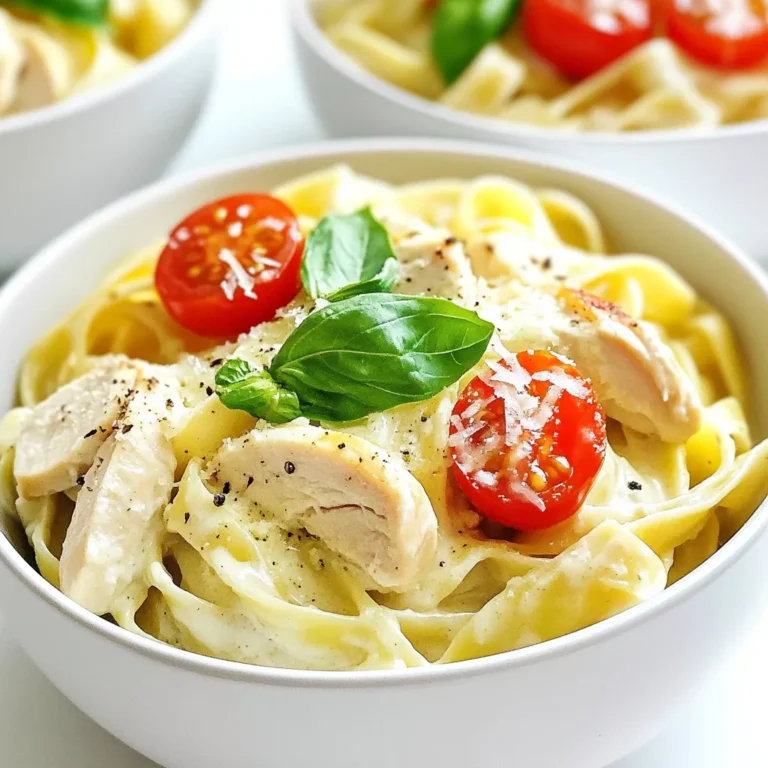 Um cremige Basilikum-Hühnchen-Pasta zuzubereiten, benötigen Sie folgende Hauptzutaten: - 2 Hähnchenbrustfilets, ohne Haut und Knochen, in Scheiben geschnitten - 225 g Fettuccine oder Ihre bevorzugte Pasta - 240 ml Schlagsahne - 1 Tasse frische Basilikumblätter, grob gehackt - 2 Esslöffel Olivenöl - 3 Knoblauchzehen, fein gehackt - 50 g geriebener Parmesan - Salz und Pfeffer nach Geschmack - 1/4 Teelöffel rote Pfefferflocken (optional) - Cherry-Tomaten, halbiert (zur Garnierung) Diese Zutaten sind einfach und leicht zu finden. Sie helfen, das Gericht reichhaltig und lecker zu machen. Einige beliebte Zusatzstoffe können das Gericht noch besser machen. Hier sind einige Ideen: - Zwiebeln: Fügen Sie fein gehackte Zwiebeln zu Ihrem Hühnchen hinzu. - Spinat: Frischer Spinat passt gut zur Sauce. - Erbsen: Diese kleinen grünen Erbsen bringen Farbe und Textur. - Pilze: Champignons oder andere Pilze können eine tolle Ergänzung sein. Diese Zutaten können den Geschmack und die Nährstoffe Ihrer Pasta steigern. Frische Zutaten machen einen großen Unterschied. Hier sind einige Tipps, um die besten Zutaten auszuwählen: - Hähnchen: Wählen Sie frisches, rosafarbenes Hähnchen mit wenig Fett. - Pasta: Achten Sie darauf, dass die Pasta nicht zerbrochen oder beschädigt ist. - Basilikum: Suchen Sie nach leuchtend grünen Blättern ohne braune Flecken. - Tomaten: Wählen Sie reife, feste Cherry-Tomaten für den besten Geschmack. Frische Zutaten verbessern nicht nur den Geschmack, sondern auch die Präsentation des Gerichts. {{ingredient_image_2}} Für die Pasta bringe ich in einem großen Topf gesalzenes Wasser zum Kochen. Ich füge die Fettuccine hinzu und koche sie bis sie al dente sind. Dies dauert etwa 8 bis 10 Minuten. Bevor ich die Pasta abgieße, hebe ich 120 ml des Nudelwassers auf. Dann lasse ich die Pasta abtropfen und stelle sie beiseite. In einer großen Pfanne erhitze ich 2 Esslöffel Olivenöl bei mittlerer Hitze. Dann füge ich die Hähnchenbrustscheiben hinzu. Ich würze sie mit Salz, Pfeffer und, wenn ich möchte, roten Pfefferflocken. Ich brate das Hühnchen für etwa 5 bis 7 Minuten, bis es goldbraun und durchgegart ist. Danach nehme ich das Hühnchen aus der Pfanne und lege es beiseite. Ich nutze die gleiche Pfanne und füge die fein gehackten Knoblauchzehen hinzu. Ich brate den Knoblauch für etwa 1 Minute, bis er aromatisch ist. Danach gieße ich 240 ml Schlagsahne in die Pfanne und bringe sie sanft zum Köcheln. Ich rühre die grob gehackten Basilikumblätter und 50 g geriebenen Parmesan unter. Die Sauce lasse ich 2 bis 3 Minuten köcheln, bis sie etwas eindickt. Jetzt gebe ich die gekochte Pasta und das Hühnchen zur Sauce in die Pfanne. Ich mische alles gut, bis die Pasta gleichmäßig bedeckt ist. Falls die Sauce zu dick ist, füge ich nach und nach etwas von dem beiseitegestellten Nudelwasser hinzu. Ich probiere die Pasta und passe die Würze nach Bedarf an. Dann richte ich die Pasta in tiefen Tellern an und garniere sie mit halbierten Cherry-Tomaten für Farbe und Frische. Um die perfekte Cremigkeit in Ihrer cremigen Basilikum-Hühnchen-Pasta zu erreichen, verwenden Sie frische Schlagsahne. Diese sorgt für einen reichhaltigen Geschmack. Achten Sie darauf, die Sauce nur leicht köcheln zu lassen. Zu starkes Kochen kann die Sahne gerinnen lassen. Fügen Sie nach und nach Nudelwasser hinzu, um die Konsistenz anzupassen. Das Wasser bringt Stärke mit, die die Sauce bindet. Sie können die Aromen variieren, um das Gericht anzupassen. Fügen Sie frische Kräuter wie Oregano oder Thymian hinzu. Diese Kräuter bringen zusätzliche Frische. Für einen scharfen Kick, probieren Sie mehr rote Pfefferflocken. Auch Zucchini- oder Paprikastücke passen gut. Sie bringen Farbe und Textur in das Gericht. Experimentieren Sie mit verschiedenen Käsesorten wie Mozzarella oder Feta für einen anderen Geschmack. Ein häufiger Fehler ist, die Pasta zu lange zu kochen. Achten Sie auf die Packungsanweisung und testen Sie die Pasta auf Al dente. Dies gibt der Pasta den perfekten Biss. Ein weiterer Fehler ist, das Nudelwasser nicht aufzuheben. Dieses Wasser ist wichtig, um die Sauce zu binden. Wenn Ihre Sauce zu dick ist, kann das Nudelwasser helfen, die richtige Konsistenz zu finden. Seien Sie vorsichtig mit dem Salz. Das Nudelwasser ist meist schon salzig. Probieren Sie die Pasta vor dem Würzen. Pro Tipps Frische Zutaten verwenden: Verwenden Sie frische Basilikumblätter und hochwertige Schlagsahne für den besten Geschmack und eine cremige Konsistenz. Pasta al dente kochen: Achten Sie darauf, die Pasta al dente zu kochen, damit sie beim Mischen mit der Sauce nicht zu weich wird. Variieren Sie die Proteine: Experimentieren Sie mit verschiedenen Proteinen wie Garnelen oder Tofu, um die Pasta nach Ihrem Geschmack anzupassen. Für mehr Geschmack: Fügen Sie zusätzliche Gewürze wie Zitronensaft oder geröstete Pinienkerne hinzu, um der Pasta mehr Tiefe und Komplexität zu verleihen. {{image_4}} Wenn Sie eine vegetarische Version der cremigen Basilikum-Hühnchen-Pasta möchten, ersetzen Sie das Hähnchen durch Gemüse. Zucchini, Paprika und Brokkoli sind gute Optionen. Sie bieten Geschmack und Textur. Sie können auch Kichererbsen oder Tofu verwenden. Diese bringen Protein und machen das Gericht sättigender. Für eine glutenfreie Variante wählen Sie glutenfreie Pasta. Es gibt viele Optionen aus Reis oder Linsen. Diese Sorten haben einen ähnlichen Geschmack und eine ähnliche Textur wie normale Pasta. Achten Sie darauf, die Kochzeit anzupassen, da glutenfreie Pasta oft schneller kocht. Saisonale Zutaten machen das Gericht frischer und bunter. Im Frühling können Sie Spargel oder Erbsen hinzufügen. Im Sommer sind frische Tomaten und Zucchini eine gute Wahl. Im Herbst passen Kürbis und Pilze gut dazu. Diese Zutaten bringen nicht nur Geschmack, sondern auch Nährstoffe. Experimentieren Sie mit verschiedenen Kräutern, um neue Aromen zu entdecken. Um die Reste der cremigen Basilikum-Hühnchen-Pasta aufzubewahren, lassen Sie die Pasta zuerst abkühlen. Verwenden Sie einen luftdichten Behälter, um die Pasta zu lagern. So bleibt die Pasta frisch und behält ihren Geschmack. Sie können die Reste auch in Portionen aufteilen. So können Sie die Mengen nach Bedarf aufwärmen. Die aufbewahrte Pasta hält sich im Kühlschrank etwa 3 bis 4 Tage. Achten Sie darauf, die Pasta gut abzudecken, um Austrocknen zu verhindern. Prüfen Sie vor dem Verzehr, ob die Pasta noch frisch riecht und aussieht. Wenn sie unappetitlich wirkt, werfen Sie sie weg. Um die Pasta erneut aufzuwärmen, gibt es verschiedene Methoden. Eine beliebte Methode ist die Mikrowelle. Stellen Sie die Pasta in eine mikrowellengeeignete Schüssel. Fügen Sie einen kleinen Schuss Wasser oder Sahne hinzu. Decken Sie die Schüssel ab und erhitzen Sie sie in Intervallen von 30 Sekunden. Rühren Sie die Pasta zwischendurch um. Eine andere Methode ist die Pfanne. Geben Sie die Pasta mit etwas Olivenöl in eine Pfanne. Erwärmen Sie sie bei mittlerer Hitze. Rühren Sie oft um, um ein Anbrennen zu vermeiden. Diese Methode hält die Pasta cremig und lecker. Die Zubereitung dauert insgesamt nur 30 Minuten. In 15 Minuten sind Sie bereit. Kochen Sie die Pasta und braten Sie das Hühnchen gleichzeitig. So sparen Sie Zeit. Mit dieser schnellen Methode können Sie ein leckeres Gericht in kurzer Zeit genießen. Ja, Sie können die Sahne durch griechischen Joghurt ersetzen. Dies macht die Sauce leichter und gesünder. Sie können auch eine pflanzliche Sahne verwenden, wenn Sie laktosefrei kochen. Beide Optionen geben der Pasta dennoch eine schöne Cremigkeit. Zu dieser Pasta passen verschiedene Beilagen gut. Ein frischer grüner Salat ist eine tolle Wahl. Auch knuspriges Baguette ist perfekt, um die Sauce aufzutunken. Gegrilltes Gemüse passt ebenfalls gut dazu und bringt Farbe auf den Teller. In diesem Artikel haben wir die Zutaten für cremige Basilikum-Hühnchen-Pasta besprochen. Ich habe die Hauptzutaten, beliebte Zusatzstoffe und Tipps zur Auswahl frischer Zutaten erklärt. Dann folgten einfache Schritte, um die Pasta zu kochen, das Hühnchen zu braten und die Sauce zuzubereiten. Wir haben auch nützliche Tipps und Variationen behandelt, um das Rezept anzupassen. Schließlich gab ich Ratschläge zur Lagerung und beantwortete häufige Fragen. Nutze diese Tipps, um dein Gericht perfekt zu machen und damit zu glänzen. Viel Spaß beim Kochen!