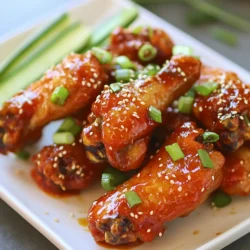 Für die Spicy Korean Chicken Wings brauchst du einige wichtige Zutaten. Hier sind sie aufgelistet: - 900 g Hähnchenflügel - 1 Esslöffel Sesamöl - 2 Esslöffel Gochujang (koreanische Chilipaste) - 2 Esslöffel Sojasauce - 3 Esslöffel Honig - 1 Esslöffel Reisessig - 4 Knoblauchzehen, fein gehackt - 1 Teelöffel Ingwer, gerieben - 1 Esslöffel Sesamkörner - 2 Frühlingszwiebeln, gehackt (zum Garnieren) - Salz und Pfeffer nach Geschmack Diese Zutaten geben den Flügeln ihren tollen Geschmack und die perfekte Schärfe. Die Wahl der Gewürze ist entscheidend. Gochujang ist die Hauptsauce. Sie bringt die Schärfe und den Umami-Geschmack. Sojasauce sorgt für eine salzige Note. Honig macht die Flügel süß und klebrig. Reisessig fügt eine leichte Säure hinzu. Sesamöl rundet das Ganze ab und gibt ein nussiges Aroma. Achte darauf, frischen Knoblauch und Ingwer zu verwenden. Sie bringen mehr Geschmack. Die Kombination dieser Zutaten macht die Flügel besonders lecker. Probier es aus! Frische Hähnchenflügel sind wichtig für die besten Ergebnisse. Kaufe sie am besten am Tag des Kochens. Prüfe, ob die Flügel eine rosafarbene Farbe haben. Sie sollten keinen unangenehmen Geruch haben. Wenn du gefrorene Flügel verwendest, tau sie im Kühlschrank auf. Dies bewahrt den Geschmack und die Textur. Achte darauf, sie gut zu marinieren. So ziehen die Aromen besser ein. {{ingredient_image_2}} Heize deinen Ofen auf 220°C vor. Das sorgt für eine gute Hitze. Lege ein Backblech mit Backpapier aus. So bleibt die Reinigung einfach und schnell. Nimm eine große Schüssel. Gib die Gochujang, Sojasauce, Honig, und Reisessig hinein. Füge das Sesamöl, den gehackten Knoblauch und den geriebenen Ingwer hinzu. Rühre alles gut um. Schmecke mit Salz und Pfeffer ab. Nimm die Hähnchenflügel und lege sie in eine große Rührschüssel. Gieße die Marinade über die Flügel. Wende die Flügel gut, bis sie gleichmäßig bedeckt sind. Lass die Flügel mindestens 30 Minuten ziehen. Idealerweise marinierst du sie bis zu 2 Stunden im Kühlschrank. So wird der Geschmack intensiver. Lege die marinierten Hähnchenflügel in einer einzelnen Schicht auf das Backblech. Backe sie für etwa 30-35 Minuten. Wende die Flügel nach der Hälfte der Zeit. Sie sollten goldbraun und knusprig sein. Nimm die Flügel nach dem Backen aus dem Ofen. Streue Sesamkörner und gehackte Frühlingszwiebeln darüber. Das sieht toll aus und schmeckt lecker. Serviere die Flügel heiß. Sie passen gut zu Gurkensticks oder einem erfrischenden Joghurt-Dip. Diese Beilagen helfen, die Schärfe auszugleichen. Um knusprige Hähnchenflügel zu bekommen, ist es wichtig, das Backblech gut vorzubereiten. Verwende Backpapier, damit die Flügel nicht ankleben. Backe sie bei 220°C, das sorgt für eine schöne Bräunung. Wende die Flügel nach der Hälfte der Zeit. Dadurch werden sie gleichmäßig knusprig. Eine weitere Möglichkeit ist, die Flügel vor dem Marinieren leicht mit Maisstärke zu bestäuben. Das macht sie extra knusprig beim Backen. Die Marinierzeit hat großen Einfluss auf den Geschmack deiner Flügel. Lass sie mindestens 30 Minuten marinieren. Besser ist es jedoch, sie 2 Stunden im Kühlschrank ziehen zu lassen. So nehmen sie die Aromen von Gochujang und Honig gut auf. Du kannst die Marinade auch über Nacht zubereiten, um noch mehr Geschmack zu erreichen. Experimentiere mit der Zeit, um den perfekten Geschmack für dich zu finden. Falls du Reste hast, kannst du diese einfach aufbewahren. Lagere sie in einem luftdichten Behälter im Kühlschrank. Du kannst die Flügel auch in der Pfanne aufwärmen, um sie wieder knusprig zu machen. Eine andere Möglichkeit ist, sie auf dem Grill zu erwärmen. Für eine alternative Zubereitung kannst du die Flügel auch frittieren. Das gibt ihnen eine andere Textur und macht sie ebenfalls sehr lecker. Pro Tipps Marinade über Nacht: Wenn du Zeit hast, marinieren die Hähnchenflügel über Nacht im Kühlschrank. Das intensiviert den Geschmack und macht das Fleisch besonders zart. Für extra Knusprigkeit: Um die Haut der Flügel noch knuspriger zu machen, kannst du sie vor dem Marinieren trocken tupfen und eine dünne Schicht Maisstärke auftragen. Variiere die Schärfe: Wenn du es weniger scharf magst, reduziere die Menge an Gochujang und füge mehr Honig hinzu, um die Schärfe auszugleichen. Servierideen: Serviere die Flügel mit verschiedenen Dips, wie z.B. einem süß-sauren Dip oder einem cremigen Avocado-Dip, um den Gästen eine Auswahl zu bieten. {{image_4}} Du kannst die Grundrezeptur leicht anpassen. Probiere verschiedene Soßen. Zum Beispiel, füge einen Spritzer Limettensaft hinzu. Das bringt frische Aromen. Auch einen Hauch von Honig-Senf passt gut. Experimentiere mit der Marinade, um deine perfekte Mischung zu finden. Wenn du kein Fleisch isst, gibt es tolle Alternativen. Nutze Blumenkohl oder Tofu. Diese Zutaten nehmen die Marinade gut auf. Für Blumenkohl, schneide ihn in Stücke und mariniere ihn wie die Flügel. Backe den Blumenkohl bis er knusprig ist. Tofu kann auch in Würfel geschnitten und mariniert werden. So hast du ein leckeres veganes Gericht. Die richtigen Beilagen machen dein Gericht rund. Serviere die Flügel mit Gurkensalat oder Reis. Ein frischer Karottensalat passt auch gut. Du kannst auch einen Joghurt-Dip machen. Das hilft, die Schärfe der Flügel auszugleichen. Probiere auch kimchi als Beilage. Es ergänzt die Aromen und bringt einen tollen Crunch. Um deine übrig gebliebenen Spicy Korean Chicken Wings frisch zu halten, lege sie in einen luftdichten Behälter. Du kannst auch Frischhaltefolie verwenden. Stelle sicher, dass die Flügel ganz abgekühlt sind, bevor du sie lagerst. So bleibt die Haut knusprig und der Geschmack erhalten. Wenn du die Flügel wieder aufwärmen möchtest, benutze den Ofen. Heize ihn auf 180°C vor. Lege die Flügel auf ein Backblech und backe sie für etwa 10-15 Minuten. Das sorgt dafür, dass die Flügel wieder knusprig werden. Du kannst sie auch in der Mikrowelle aufwärmen, aber sie werden nicht so knusprig. Im Kühlschrank sind die Hähnchenflügel bis zu drei Tage haltbar. Achte darauf, sie gut verpackt aufzubewahren. Im Gefrierschrank halten sie bis zu drei Monate. Wenn du sie einfrierst, solltest du sie in Portionen aufteilen. So kannst du nur das auftauen, was du benötigst. Spicy Korean Chicken Wings sind ziemlich scharf. Die Hauptzutat, Gochujang, bringt viel Hitze. Die Schärfe kann stark variieren. Wenn du weniger Schärfe magst, benutze weniger Gochujang. Du kannst auch Honig hinzufügen, um die Schärfe auszugleichen. So schmecken die Flügel immer noch toll! Ja, du kannst die Marinade im Voraus machen. Mische alle Zutaten in einer Schüssel. Bewahre die Marinade in einem luftdichten Behälter auf. So bleibt sie frisch für bis zu einer Woche. Das spart Zeit, wenn du die Flügel zubereiten möchtest. Einfach die Marinade über die Flügel gießen, wenn du bereit bist! Zu Spicy Korean Chicken Wings passen viele Beilagen gut. Gurkensticks sind frisch und knusprig. Ein Joghurt-Dip mildert die Schärfe. Reis oder gebratene Nudeln ergänzen das Gericht perfekt. Auch ein einfacher grüner Salat ist eine tolle Wahl. So hast du ein ausgewogenes und leckeres Essen! Traditionelle Rezepte für koreanische Flügel stammen aus Südkorea. Dort sind sie sehr beliebt. Diese Flügel sind oft in speziellen Restaurants oder bei Festen zu finden. Die Kombination aus süß, sauer und scharf macht sie einzigartig. Sie sind ein guter Teil der koreanischen Esskultur. Spicy Korean Chicken Wings sind ein Hit. Wir haben die wichtigsten Zutaten erkundet und Tipps gegeben. Die Schritt-für-Schritt-Anleitung macht das Nachmachen einfach. Du kannst sie knusprig backen und mit verschiedenen Beilagen servieren. Denk auch an die tollen Variationen und wie du Reste richtig lagerst. Mit diesen Informationen bist du bereit, deine eigene Köstlichkeit zu zaubern. Viel Spaß beim Kochen und Genießen!