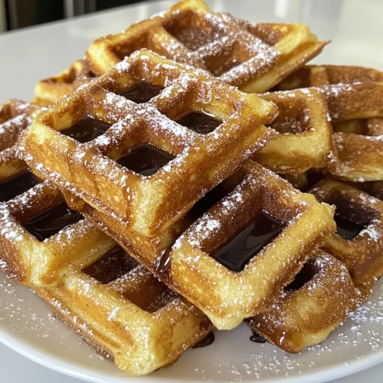 Um köstliche Churro Waffeln zu machen, brauchen Sie: - 1 Tasse Allzweckmehl - 1 Teelöffel Backpulver - 1/2 Teelöffel Natron - 1/4 Teelöffel Salz - 1 Esslöffel Kristallzucker - 1/2 Tasse Buttermilch (oder Milch mit einem Spritzer Zitrone) - 1 großes Ei - 1/4 Tasse ungesalzene Butter, geschmolzen - 1 Teelöffel Vanilleextrakt - 1/2 Tasse Wasser Diese Zutaten sind wichtig, um den perfekten Teig zu erstellen. Sie geben den Waffeln eine angenehme Textur und den besten Geschmack. Für die süße Zimt-Zucker-Beschichtung benötigen Sie: - 1/4 Tasse Kristallzucker (zum Wenden) - 1 Teelöffel gemahlener Zimt (zum Wenden) - Optional: Schokoladen- oder Karamellsauce zum Beträufeln Diese Zutaten machen die Waffeln besonders lecker. Die Zimt-Zucker-Mischung sorgt für das besondere Churro-Gefühl. Falls Sie keine Buttermilch haben, können Sie normale Milch nehmen. Fügen Sie einfach einen Spritzer Zitrone hinzu, um den gleichen Effekt zu erzielen. Für eine glutenfreie Version nutzen Sie glutenfreies Mehl. Wenn Sie keinen Zimt mögen, probieren Sie andere Gewürze wie Muskat oder Kardamom. Diese Tipps helfen Ihnen, die Waffeln nach Ihrem Geschmack zu gestalten. {{ingredient_image_2}} Heize dein Waffeleisen vor. Folge den Anweisungen des Herstellers. So wird alles gleichmäßig gar. Eine gute Hitze sorgt für knusprige Waffeln. Nimm eine große Schüssel. Mische das Mehl, Backpulver, Natron, Salz und den Kristallzucker mit einem Schneebesen. Rühre gut, damit alles gleichmäßig verteilt ist. Dies ist die Basis deiner Waffeln. In einer anderen Schüssel kombinierst du die Buttermilch, das Ei, die geschmolzene Butter und den Vanilleextrakt. Rühre alles gut um, bis die Mischung schön glatt ist. Diese Mischung bringt Geschmack und Feuchtigkeit. In einem kleinen Topf vermischst du Wasser, 1/4 Tasse Kristallzucker und Zimt. Erhitze das Ganze bei mittlerer Hitze. Rühre, bis der Zucker aufgelöst ist. Lass die Mischung abkühlen. Dann gib sie langsam in den Waffelteig. Rühre vorsichtig um, bis alles gut vermischt ist. Gieße eine Kelle Teig in das Waffeleisen und backe die Waffeln. Das dauert etwa 3-5 Minuten. Mische in einer flachen Schüssel den restlichen Kristallzucker und Zimt. Wenn die Waffeln fertig sind, nimm sie sofort aus dem Waffeleisen. Tauche sie in die Zimt-Zucker-Mischung oder bestreue sie damit. So werden sie süß und lecker! Ein häufiger Fehler beim Waffelbacken ist, das Waffel-Eisen nicht vorzuheizen. Wenn es nicht heiß genug ist, werden die Waffeln nicht knusprig. Ein weiterer Fehler ist das Übermischen des Teigs. Das führt zu gummiartigen Waffeln. Mischen Sie die Zutaten nur, bis sie gerade verbunden sind. Auch das Nicht-Beschichten der Waffeln mit Zimt-Zucker kann den Geschmack mindern. Denken Sie daran, die Waffeln sofort nach dem Backen zu bestäuben. Die perfekte Teigkonsistenz ist wichtig für leckere Churro Waffeln. Der Teig sollte dickflüssig, aber nicht zu fest sein. Beginnen Sie mit der Mischung von trockenen und nassen Zutaten. Achten Sie darauf, die Buttermilch gut zu integrieren. Wenn der Teig zu dick ist, fügen Sie etwas Wasser hinzu. Ein klumpiger Teig ist in Ordnung, solange er gut vermischt ist. Diese Konsistenz sorgt für weiche, aber dennoch knusprige Waffeln. Churro Waffeln schmecken am besten warm und frisch. Servieren Sie sie mit Schokoladen- oder Karamellsauce. Diese Saucen bringen zusätzlichen Genuss. Auch frische Früchte wie Erdbeeren oder Bananen passen gut dazu. Für einen besonderen Kick können Sie die Waffeln mit Schlagsahne toppen. Experimentieren Sie mit verschiedenen Toppings, um Ihren persönlichen Favoriten zu finden. Pro Tipps Verwenden Sie frische Buttermilch: Frische Buttermilch sorgt für eine bessere Textur und einen reichhaltigeren Geschmack in Ihren Waffeln. Waffeleisen richtig vorheizen: Ein gut vorgeheiztes Waffeleisen verhindert, dass die Waffeln kleben, und sorgt für eine knusprige Außenseite. Teig nicht übermischen: Übermischung kann zu zähen Waffeln führen. Mischen Sie gerade so lange, bis die Zutaten kombiniert sind. Variieren Sie die Zuckermischung: Fügen Sie etwas Muskatnuss oder Vanillezucker zur Zimt-Zucker-Mischung hinzu, um zusätzliche Aromen zu kreieren. {{image_4}} Du kannst die Churro Waffeln auch glutenfrei machen. Ersetze das Allzweckmehl einfach durch glutenfreies Mehl. Achte darauf, dass das Mehl eine gute Bindung hat. Oft hilft es, eine Mischung aus verschiedenen glutenfreien Mehlen zu verwenden. Wenn du Schokolade magst, kannst du Schokoladenstückchen hinzufügen. Mische etwa 1/2 Tasse Schokoladenstückchen in den Teig, bevor du die Waffeln backst. Die Schokolade schmilzt und gibt einen leckeren, süßen Geschmack. Du kannst auch Kakaopulver hinzufügen, um die Waffeln noch schokoladiger zu machen. Für mehr Würze kannst du auch Chilipulver oder Cayennepfeffer in den Teig geben. Mit einer Prise von diesen Gewürzen wird der Geschmack spannend und aufregend. Du kannst die Zimt-Zucker-Mischung auch mit etwas Pfeffer mischen. Das sorgt für eine interessante Geschmackskombination. Um deine Churro Waffeln frisch zu halten, lege sie in einen luftdichten Behälter. Das verhindert, dass sie trocken werden. Du kannst die Waffeln bis zu drei Tage im Kühlschrank aufbewahren. Achte darauf, sie in einer einzelnen Schicht zu lagern. So bleiben sie knusprig. Wenn du viele Waffeln hast, friere sie einfach ein. Lege jede Waffel in Frischhaltefolie und dann in einen Gefrierbeutel. So bleiben sie bis zu drei Monate frisch. Beschrifte den Beutel mit dem Datum, damit du immer weißt, wie lange sie schon im Gefrierfach sind. Um die Waffeln wieder aufzuwärmen, benutze den Toaster oder das Waffeleisen. Dadurch werden sie wieder knusprig. Erhitze sie bei mittlerer Temperatur für ein paar Minuten. Du kannst sie auch in den Ofen legen. Stelle ihn auf 180 Grad Celsius und backe die Waffeln für etwa 5 bis 10 Minuten. So schmecken sie fast wie frisch gebacken! Churro Waffeln sind bis zu drei Tage haltbar. Bewahre sie in einem luftdichten Behälter auf. Sie schmecken am besten frisch, aber du kannst sie auch später genießen. Wenn du sie länger aufbewahren willst, friere sie ein. Ja, du kannst die Waffeln im Voraus machen. Bereite den Teig bis zur Backzeit vor. Lagere ihn im Kühlschrank für bis zu 24 Stunden. Du kannst die Waffeln auch vollständig backen und dann aufbewahren. Erwärme sie einfach im Toaster oder Ofen. Churros kommen ursprünglich aus Spanien. Sie sind ein beliebtes Frühstücksgericht dort. Auch in Lateinamerika sind sie sehr bekannt. Churros sind frittierte Teigwaren, die oft mit Zucker und Zimt bestreut werden. Das Waffelrezept bringt diesen klassischen Geschmack in eine neue Form. Churro Waffeln sind einfach und lecker. Wir haben die besten Zutaten, Tipps und Variationen besprochen. Die Schritte sind leicht verständlich und helfen Ihnen, perfekte Waffeln zu backen. Denken Sie daran, häufige Fehler zu vermeiden und die richtige Konsistenz zu finden. Mit diesen Tipps machen Sie jede Version von Churro Waffeln großartig. Genießen Sie das Backen und die leckeren Ergebnisse!